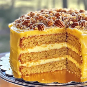 - 1 cup unsalted butter, softened - 2 cups granulated sugar - 4 large eggs - 3 cups all-purpose flour - 1 tablespoon baking powder - 1 teaspoon pure vanilla extract - 1 cup buttermilk - 1 cup toasted pecans, chopped - 1/2 teaspoon salt - 1/2 cup packed brown sugar (for topping) - 1/4 cup additional chopped pecans (for topping) To create the perfect Butter Pecan Cake, you need quality ingredients. Start with unsalted butter. It gives you control over the salt level. Granulated sugar adds sweetness and helps the cake rise. Eggs are key for binding. They add moisture and richness. Use large eggs for the best results. All-purpose flour gives structure. Be sure to sift it to avoid lumps. Baking powder helps the cake rise. Vanilla extract adds a warm flavor. Buttermilk brings moisture and a slight tang. Toasted pecans give that classic butter pecan taste. Chop them roughly for texture. For the topping, packed brown sugar and extra chopped pecans add a sweet crunch. This layer makes the cake extra special. You can find the full recipe above for all the steps. Each ingredient plays a role in making this cake delicious. - Preheat the oven to 350°F (175°C). - Prepare three 9-inch round cake pans. Grease each pan with butter and dust with flour. This will help the cakes come out easily. - In a large bowl, cream together 1 cup of softened butter and 2 cups of granulated sugar. Use an electric mixer on medium speed for about 3-4 minutes. The mix should be light and fluffy. - Add 4 large eggs, one at a time. Blend each egg well before adding the next. Stir in 1 teaspoon of pure vanilla extract until mixed in. - In another bowl, whisk together 3 cups of sifted all-purpose flour, 1 tablespoon of baking powder, and 1/2 teaspoon of salt. This ensures even mixing of the dry ingredients. - Gradually mix the dry ingredients into the butter mix. Alternate with 1 cup of buttermilk. Start and end with the flour mix. Be careful not to overmix; stop when just combined. - Fold in 1 cup of toasted and roughly chopped pecans until they are evenly spread in the batter. - Divide the batter evenly among the three prepared pans. Place them in the oven and bake for 25-30 minutes. You can check by inserting a toothpick into the center; it should come out clean. - After baking, take the cakes out and let them cool in the pans for about 10 minutes. Then, move them to a wire cooling rack to cool completely. For the full recipe, check out the detailed instructions above. - Avoid overmixing to ensure a fluffy texture. - Check doneness with a toothpick. When you mix your batter, stop as soon as it's combined. Overmixing can lead to a dense cake. Use a toothpick to check if the cake is done. Insert it into the center; if it comes out clean, your cake is ready. - Use a cake stand for presentation. - Ideas for toppings. To make your cake look great, place it on a cake stand. This adds height and makes it stand out. For toppings, try toasted pecans or a drizzle of caramel. These add flavor and make your cake look fancy. - Pairing with beverages or sides. - Ideal occasions for serving. Butter pecan cake pairs well with coffee or tea. The nutty flavors blend nicely with these drinks. This cake is perfect for birthdays, family gatherings, or holiday dinners. It brings joy to any occasion when served fresh and warm. For a full recipe, check the Full Recipe section above. {{image_4}} You can easily add fun flavors to your butter pecan cake. Try mixing in chocolate chips for a rich chocolate pecan cake. This twist gives a nice balance of sweet and nutty. You can also swap out pecans for other nuts, like walnuts or almonds. Each nut adds a unique flavor and crunch. Experiment with different combinations to find your favorite. If you need a gluten-free option, use a gluten-free flour blend. This works well in most cake recipes. For those who want a vegan cake, replace the eggs with flax eggs or applesauce. You can also use plant-based butter instead of regular butter. These changes keep the cake tasty while meeting dietary needs. Frosting can change the whole feel of your cake. A rich cream cheese frosting pairs well with the nutty flavor. It adds a tangy taste that complements the cake perfectly. If you prefer something simpler, try a light glaze or caramel sauce. Drizzle it over the top for added sweetness. Both options make your cake even more delicious and appealing. For a full recipe, check out the Butter Pecan Bliss Cake . To keep your butter pecan cake fresh, use an airtight container. This helps keep moisture in and air out. You can also wrap the cake tightly in plastic wrap. This will prevent it from drying out. For best results, store it at room temperature. Avoid placing it in direct sunlight or heat. Yes, you can freeze butter pecan cake! To do this, allow the cake to cool completely. Then, wrap each layer in plastic wrap. After that, place the wrapped layers in a freezer bag. They can stay in the freezer for up to three months. When you want to enjoy it, take it out the night before. Let it thaw in the fridge overnight. You can reheat it in the oven if desired. At room temperature, the cake lasts about three days. If you store it in the fridge, it can last up to a week. Just remember to keep it covered to maintain its flavor and texture. For the best taste, enjoy it fresh! You can find the Full Recipe to help you create this delicious cake. Butter pecan cake is a rich, moist dessert. It combines buttery cake with toasted pecans. The nuts add crunch and flavor, making each bite special. This cake is often topped with a sweet pecan mixture. It is perfect for celebrations or casual gatherings. You can use salted butter in this recipe. Salted butter may add more flavor to the cake. However, it can also change the cake's sweetness. If you choose salted butter, reduce the salt in the recipe. This helps keep the balance in taste. The ideal baking time for cake layers depends on pan size. For three 9-inch round pans, bake for 25-30 minutes. Check for doneness by inserting a toothpick in the center. If it comes out clean, the cake is ready. For smaller or larger pans, adjust the time as needed. If you don’t have buttermilk, you can make your own. Mix 1 cup of milk with 1 tablespoon of vinegar or lemon juice. Let it sit for about 5 minutes. This gives you a good substitute that works well in the cake. Yes, you can bake the cake ahead of time. Allow the layers to cool completely. Once cooled, wrap them tightly in plastic wrap. Store them in the fridge for up to 3 days. You can frost and decorate the cake later. This makes it easy for special events. You learned how to make a delicious butter pecan cake from start to finish. We covered the ingredients, step-by-step instructions, tips for baking and decorating, and ideas for variations. Remember, this cake is great for any celebration or a sweet treat. Don’t forget to store it well to keep it fresh. Enjoy making this cake with your own twists and flavors. Happy baking!