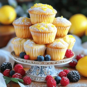 To make Lemon Cream Cheese Muffins, gather these items: - 1 ½ cups all-purpose flour - 1 cup granulated sugar - ½ cup cream cheese, softened - ¼ cup unsalted butter, softened - 2 large eggs - ½ cup buttermilk - Zest from 2 lemons - 2 tablespoons freshly squeezed lemon juice - 1 teaspoon vanilla extract - 1 teaspoon baking powder - ½ teaspoon baking soda - ½ teaspoon fine sea salt - Optional: powdered sugar for dusting Every ingredient plays a key role. The cream cheese adds richness, while the lemon zest brings bright flavor. For extra taste, consider these optional ingredients: - Blueberries for a fruit twist - Poppy seeds for added crunch - A pinch of cardamom for warmth Adding these can create fun variations. You can mix and match to find your favorite. Each muffin contains about: - Calories: 200 - Protein: 3g - Fat: 8g - Carbohydrates: 32g - Fiber: 1g - Sugar: 10g These muffins offer a balance of sweetness and creaminess. They make a delightful treat any time of day. For the full recipe, check [Full Recipe]. Start by preheating your oven to 350°F (175°C). This temperature is perfect for baking. While the oven heats, prepare your muffin tin. Line it with paper liners or grease it with cooking spray. This helps the muffins come out easily after baking. In a large mixing bowl, add the softened cream cheese, softened butter, and granulated sugar. Use an electric mixer on medium speed. Mix until it’s light and fluffy. This step is key for a good muffin texture. Next, add the eggs, one at a time. Mix well after each egg until fully blended. This helps to create a smooth batter. Now, stir in the buttermilk, lemon zest, lemon juice, and vanilla extract. Mix everything together until you have a smooth batter. In another bowl, whisk together the flour, baking powder, baking soda, and salt. This ensures even mixing of the dry ingredients. Gradually add the dry mix to the wet mixture. Use a spatula to fold them together gently. Do not over-mix; this keeps the muffins light and fluffy. Using a scoop or spoon, fill the muffin cups about three-quarters full. This gives them room to rise. Bake the muffins in the preheated oven for 18 to 20 minutes. Keep an eye on them. The tops should turn golden brown. To check if they’re done, insert a toothpick into the center. If it comes out clean or with a few moist crumbs, they are ready. Let the muffins cool in the tin for about 5 minutes. Then, transfer them to a wire rack to cool completely. For a lovely touch, dust with powdered sugar before serving. For the full recipe, check out the detailed list of ingredients and instructions. To make fluffy muffins, start with softened butter and cream cheese. They should feel soft and spreadable. This helps them mix well. Use a mixer on medium speed. Cream them with sugar until light and fluffy. This can take about 2-3 minutes. Don't rush this step; it adds air to your muffins. For a soft and tender muffin, don’t over-mix your batter. Mix until just combined, and you will see some lumps. This means the flour is not overworked. Over-mixing makes muffins tough. Also, fill your muffin cups about three-quarters full. This gives them room to rise without spilling over. A big mistake is not measuring ingredients correctly. Use measuring cups for dry and liquid ingredients. Too much flour can make muffins dry. Another common error is skipping the cooling step. Letting them cool helps them set. If you cut them too soon, they may crumble. Lastly, avoid opening the oven door too early. This can cause your muffins to sink. {{image_4}} You can easily change the flavor of your lemon cream cheese muffins. One great option is to add blueberries. Just fold in one cup of fresh or frozen blueberries into the batter. This adds sweetness and a lovely burst of flavor. Another tasty choice is to use poppy seeds. Add two tablespoons of poppy seeds to the batter for a nutty twist. You can also try adding chocolate chips or nuts for extra texture and taste. If you need gluten-free options, use a gluten-free flour blend. This works well in the recipe. Just ensure that your other ingredients are gluten-free too. For a vegan version, replace the eggs with flax eggs. Mix one tablespoon of ground flaxseed with three tablespoons of water. Let it sit for five minutes to thicken. Use plant-based butter and cream cheese to keep it dairy-free. These swaps keep the muffins tasty and light. You can make these muffins fit any season. In fall, add warm spices like cinnamon and nutmeg. Just one teaspoon of cinnamon and a pinch of nutmeg bring cozy flavors to your muffins. In spring, consider adding fresh herbs like thyme or basil for a unique twist. You can also swap lemon zest with orange or lime zest for a bright change. Each variation gives your muffins a new character while keeping the lemon cream cheese base. For the complete recipe, check the [Full Recipe]. To keep your lemon cream cheese muffins fresh, place them in an airtight container. This helps keep moisture in and prevents them from drying out. You can store them at room temperature for up to three days. If you want to keep them longer, the fridge is a great option. For even longer freshness, consider wrapping each muffin in plastic wrap. This keeps air out and maintains their soft texture. You can also use a resealable bag. Remember, the key is to keep them sealed to avoid staling. If you have extra muffins, freezing is a smart choice. Place them in a freezer-safe bag or container. They can last up to three months in the freezer. When you're ready to enjoy them, simply take one out and let it thaw at room temperature. For a warm treat, microwave it for 10-15 seconds. This will bring back the soft, delicious texture! For the full recipe, check back to see how these muffins come together. Yes, you can use a different cheese if you like. Cream cheese gives a soft texture and a rich taste. You might try mascarpone for a creamier feel or ricotta for a lighter taste. Each cheese will change the flavor a bit. Just keep in mind that the muffins may not be as rich or fluffy as with cream cheese. To lower the sweetness, you can cut back on the sugar. Try using ¾ cup of granulated sugar instead of 1 cup. You may also add a pinch of salt to balance the flavors. If you want more tartness, add extra lemon juice or zest. This will give a nice zing and contrast to the sweetness. These muffins pair well with many tasty options. You can serve them with fresh fruit, like berries or sliced oranges. A dollop of whipped cream or yogurt also works great. For a fun twist, try them with lemon curd or a light glaze. They make a lovely treat for brunch or a cozy afternoon snack. For the full recipe, you can check the earlier section. You’ve learned about the key ingredients and how to make delicious Lemon Cream Cheese Muffins. I shared tips to avoid mistakes and achieve the best texture. You can even explore fun variations and storage tips to keep them fresh. Enjoy making these muffins for any occasion. They will bring joy to your kitchen and delight your taste buds. Keep experimenting and savoring the flavors!