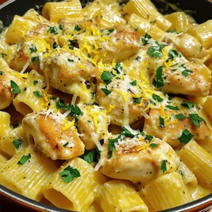 - Chicken and Pasta - 2 boneless, skinless chicken breasts, cut into bite-sized chunks - 12 oz rigatoni pasta - Seasonings and Sauces - 6 tablespoons unsalted butter, divided - 6 cloves garlic, minced - 1 teaspoon red chili flakes (optional, for heat) - 1 cup chicken broth (low sodium preferred) - 1 lemon, juiced and zested (keep zest separate) - 1 cup heavy cream - 1 cup freshly grated Parmesan cheese - Salt and freshly ground black pepper, to taste - Garnishes - Fresh parsley, chopped, for garnish Each ingredient plays a key role in creating the rich flavor of this garlic butter chicken with rigatoni. The chicken provides a hearty base, while the rigatoni adds a delightful texture. The garlic and butter work together for a savory aroma that fills your kitchen. Don't skip the lemon juice; it brightens the dish and balances the creaminess. Using fresh parsley as a garnish gives a pop of color and a fresh taste. You can adjust the heat with red chili flakes. If you prefer, feel free to experiment with other flavors or add-ins. This dish is all about making it your own while keeping that delicious garlic butter goodness at the forefront. For the full cooking experience, check out the Full Recipe to guide you through each step. Boiling the Pasta Start by bringing a large pot of salted water to a rolling boil. Add the rigatoni pasta and cook it according to the package instructions. You want it to be al dente, which means it should be firm but not hard. Draining and Setting Aside Once the pasta is cooked, drain it well using a colander. Make sure to shake off any excess water. Set the rigatoni aside in a large bowl, ready for mixing later. Seasoning the Chicken While the pasta cooks, grab your chicken. Cut the boneless, skinless chicken breasts into bite-sized chunks. Season these pieces generously with salt and freshly ground black pepper on all sides. Sautéing Instructions In a large skillet, melt 3 tablespoons of butter over medium heat. When the butter is bubbling, carefully add the seasoned chicken. Cook the chicken for about 5-7 minutes, stirring occasionally. You want it golden brown and fully cooked. Once done, transfer the chicken to a plate and set aside. Melting Butter and Sautéing Garlic In the same skillet, lower the heat to low. Add the remaining 3 tablespoons of butter. Once it melts, stir in the minced garlic and red chili flakes, if you want some heat. Cook for 1-2 minutes until fragrant, but watch closely to avoid burning the garlic. Incorporating Broth and Cream Next, carefully pour in the chicken broth and freshly squeezed lemon juice. Increase the heat to bring it to a gentle simmer. Once it simmers, add the heavy cream and lemon zest. Stir well and let the sauce simmer for 3-4 minutes until it thickens slightly. Mixing Chicken and Pasta Reduce the heat to medium-low. Add the cooked chicken and rigatoni back into the skillet. Toss everything together, ensuring the pasta and chicken are well coated in the creamy sauce. Adding Parmesan Cheese Gradually stir in the grated Parmesan cheese. This will melt into the dish, adding a rich flavor. Taste and adjust the seasoning with more salt and pepper if needed. For the complete recipe, check out the [Full Recipe]. Perfect Doneness for Chicken To ensure your chicken is juicy and safe to eat, cook it until it reaches 165°F. Use a meat thermometer for accuracy. The inside should no longer be pink. This gives you tender chicken that pairs well with the sauce. Ideal Pasta Texture When cooking rigatoni, aim for al dente. This means the pasta should be firm to the bite. Follow the package instructions, but start checking a minute early. Under-cooked pasta holds sauce better, giving you a delightful bite. Achieving the Right Consistency Your garlic butter sauce should be creamy and slightly thick. After adding the heavy cream, let it simmer. Stir often to avoid burning. If it's too thick, add a splash of chicken broth. Adjust until you reach that luscious feel. Flavor Enhancements For more flavor, add fresh herbs like thyme or basil when cooking the sauce. A dash of white wine can also brighten the taste. Don’t forget to adjust salt and pepper to make all the flavors pop. Presentation Ideas Serve the garlic butter chicken and rigatoni in deep bowls. Drizzle extra sauce on top for a glossy finish. Add more freshly grated Parmesan and a sprinkle of parsley for a colorful look. This makes the dish inviting! Pairing Recommendations This dish pairs well with a light salad or garlic bread. A crisp white wine, like Pinot Grigio, enhances the meal. For dessert, consider something light, like sorbet, to cleanse your palate after the rich flavors. For the complete cooking process, refer to the Full Recipe. {{image_4}} Different Proteins You can change the chicken to suit your taste. Try shrimp for a seafood twist. Salmon also works well; it adds richness. If you prefer plant-based meals, use tofu or tempeh. Both soak up flavors nicely. Each protein brings its own unique taste to this dish. Vegetable Additions Adding veggies can enhance the meal. Spinach adds color and nutrients. Broccoli gives a nice crunch. You can also use bell peppers for sweetness. Just sauté them in the garlic butter sauce. This way, you get a more balanced dish. Mild vs Spicy Options For a mild dish, skip the red chili flakes. The garlic butter sauce is still full of flavor. If you want heat, add more chili flakes or a dash of hot sauce. You can also mix in fresh jalapeños for a kick. Adjusting spice can fit everyone’s taste. Alternative Pasta Choices If you need a gluten-free option, use rice pasta or quinoa pasta. These options cook well and taste great. You can also try spiralized zucchini for a low-carb twist. This keeps the dish fresh and light. Just remember to adjust cooking times for different pasta. After you make garlic butter chicken with rigatoni, let it cool for about 30 minutes. This cooling helps keep the food safe. Store the chicken and pasta in an airtight container. It keeps well in the fridge for up to three days. If you want to keep it fresh longer, make sure to separate the chicken from the rigatoni. This prevents the pasta from getting too soggy. To warm up leftovers, the best method is to use the stove. Place the chicken and rigatoni in a skillet over medium heat. Add a splash of chicken broth or water to help with moisture. Stir often until everything is heated through. You can also use a microwave if you’re in a hurry. Just cover the dish with a lid and heat it for one to two minutes. Stir halfway to ensure even heating. If you want to freeze garlic butter chicken with rigatoni, do it carefully. Store the chicken and pasta in separate containers. Use freezer-safe bags or containers to avoid freezer burn. It can last in the freezer for up to three months. When you’re ready to eat, move it to the fridge to thaw overnight. Reheat it in a skillet to restore its creaminess. This way, you still enjoy that rich flavor! Can I use other types of pasta? Yes, you can use different pasta shapes. Penne or farfalle work well. Just adjust cooking times based on the pasta you choose. How can I make this dish lighter? To lighten it up, you can use less butter. You could also swap heavy cream for a lighter option like half-and-half. What can I substitute for heavy cream? You can use coconut milk or cashew cream for a dairy-free version. Greek yogurt can also add creaminess with fewer calories. How long to cook chicken thoroughly? Cook chicken pieces for 5-7 minutes until they are golden brown. Ensure they reach an internal temp of 165°F for safety. What is the ideal cook time for rigatoni? Rigatoni usually takes about 10-12 minutes to cook until al dente. Check the package for specific times. Can I replace Parmesan cheese? Yes, try Pecorino Romano for a sharper taste. Nutritional yeast is great for a vegan option. What to use instead of lemon juice? You can use lime juice or white vinegar as a tangy substitute. Both will add similar acidity to the dish. This blog post covered how to make garlic butter chicken with rigatoni. We went through the ingredients, step-by-step cooking instructions, and helpful tips for success. I shared variations to keep it exciting and storage info for leftovers. Dive into this dish with confidence! Remember, small tweaks can make a big difference. Enjoy your cooking journey and make this meal your own!