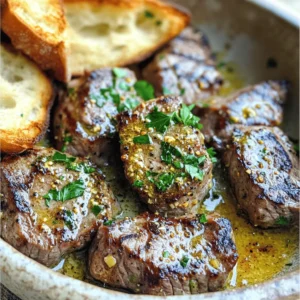 - 1 lb sirloin steak, cut into bite-sized pieces - 2 tablespoons Cajun seasoning - 4 tablespoons unsalted butter - 4 cloves garlic, minced The main ingredients make this dish pop. Sirloin steak offers rich flavor and tenderness. Cajun seasoning gives it that bold kick. Unsalted butter adds creaminess, while garlic enhances the aroma. The blend of these ingredients creates a mouthwatering experience. - 1 tablespoon fresh parsley, chopped (for garnish) - Salt and pepper to taste - Juice of half a lemon The additional ingredients bring freshness and brightness. Fresh parsley adds a vibrant touch. Salt and pepper balance the flavors, while lemon juice brightens the dish. This combination makes the steak bites even more delicious. For the full recipe, check out the details above. To start, you need to marinate the steak with Cajun seasoning. Take your sirloin steak and cut it into bite-sized pieces. In a large bowl, sprinkle 2 tablespoons of Cajun seasoning over the meat. Add a pinch of salt and some black pepper. Mix it well to coat every piece. The marinating time is key for flavor. I recommend letting the steak sit for at least 15-20 minutes at room temperature. This helps the spices soak in and makes the steak taste amazing. Next, heat the pan. Grab a large, heavy skillet and set it over medium-high heat. Once it’s hot, add 2 tablespoons of unsalted butter. You want the butter to melt and start to shimmer. This means it is ready for searing. Now, carefully add the seasoned steak pieces in a single layer. Make sure not to overcrowd the pan. Sear the steak for about 3-4 minutes on each side. You should see a nice brown crust forming. For medium-rare steak, cook it for a total of around 8 minutes. If you have a lot of steak, cook in batches to keep it even. Now it’s time to add garlic and butter. Once the steak is seared, lower the heat to medium. Push the steak to one side of the skillet. On the other side, add the remaining 2 tablespoons of butter and 4 cloves of minced garlic. Sauté the garlic for 1-2 minutes. It should smell great and turn lightly golden. Stir it often to keep it from burning. After that, mix the steak pieces back into the skillet. Squeeze half a lemon over the mixture for a bright, tangy flavor. Stir well to coat every bite in that garlic butter sauce. For serving, transfer the steak bites to a dish. Garnish with fresh parsley for color. Enjoy your Cajun garlic butter steak bites! For the complete recipe, check out the Full Recipe section. To cook steak bites just right, aim for a medium-high heat. This gives a nice sear. Use a meat thermometer to check the temperature. For medium-rare, look for 130°F. Avoid overcrowding the pan. If you add too much steak, it steams instead of sears. Cook in batches if needed. This way, you get the best flavor and texture in each bite. Customize the Cajun seasoning to suit your taste. If you love heat, add more spice. For a milder taste, reduce the seasoning. You can also mix in herbs like thyme or oregano for a fresh twist. Try using different ingredients for added flavor. A splash of Worcestershire sauce adds depth. You can also use smoked paprika for a hint of smokiness. These small changes create big flavor in your steak bites. For the full recipe, click here: [Full Recipe]. {{image_4}} You can change the cut of steak for this dish. While sirloin is great, try ribeye or flank steak. These cuts add different textures and flavors. Ribeye has more fat, giving it a rich taste. Flank steak is leaner but still juicy. Both work well with Cajun seasoning. You can also switch up the spices. If you want a different kick, try smoked paprika or chili powder. Both can bring a unique flavor profile. You could even make your own seasoning mix. Just combine garlic powder, onion powder, and cayenne pepper for a nice twist. Pair these steak bites with tasty sides. A fresh green salad adds a nice crunch. Roasted vegetables bring color and flavor to your plate. You can also serve them with rice or mashed potatoes. These sides soak up the garlic butter sauce well. Dips and sauces can elevate your meal. A creamy ranch or a tangy blue cheese sauce works great. For a spicy kick, try a sriracha mayo. These sauces add extra layers of flavor. You can choose based on your taste and mood. Enjoy exploring these options! For the full recipe, check out the Cajun Garlic Butter Steak Bites section above. To keep your Cajun garlic butter steak bites fresh, follow these tips: - Refrigeration: Place the steak bites in an airtight container. They stay good for up to three days. - Freezing: If you want to save them longer, freeze the steak bites. Use freezer-safe bags or containers. They can last up to three months. When reheating, you want to keep the flavor and texture just right. Here are some methods: - Skillet Method: Heat a skillet over medium heat. Add the steak bites and a splash of water or broth. Stir until warmed through. - Microwave Method: If you're in a hurry, use the microwave. Place the steak bites in a microwave-safe dish. Cover with a damp paper towel and heat for 30 seconds. Check and heat more if needed. To avoid dry steak, don’t overheat. Keep an eye on it while reheating. Enjoy every juicy bite! For more ideas, check out the Full Recipe. How do I make cajun seasoning from scratch? To make cajun seasoning, you need a few spices. Mix together: - 1 tablespoon paprika - 1 teaspoon onion powder - 1 teaspoon garlic powder - 1 teaspoon cayenne pepper - 1 teaspoon dried thyme - 1 teaspoon dried oregano - Salt and black pepper to taste. This mix gives you a spicy kick that adds flavor to your steak bites. Can I use chicken or shrimp instead of steak? Yes, chicken or shrimp works great too! Just adjust cooking times. Shrimp cooks fast, about 2-3 minutes. Chicken needs more time. Aim for 6-8 minutes until fully cooked. You’ll still enjoy the same tasty garlic butter sauce with these options. What is the best way to ensure steak is tender? To keep steak tender, choose the right cut. Sirloin is great! Marinate for at least 15-20 minutes. This helps break down tough fibers. Always let the steak rest after cooking. It keeps juices in, making each bite juicy and soft. How long can I marinate the steak for optimal flavor? You can marinate the steak for up to 24 hours. However, I suggest 15-20 minutes for a quick meal. Longer marinating can make the steak too salty. Just find that sweet spot to enjoy bold flavors without losing tenderness. In this blog, we explored the key ingredients for a tasty dish. We focused on sirloin steak, Cajun seasoning, and cooking techniques. I shared tips to perfect your steak bites and suggested ways to customize flavors. Variations, storage tips, and answers to common questions rounded out the post. Cooking steak can be simple and rewarding. With these methods, you can impress at any meal. Enjoy experimenting and making this dish your own!