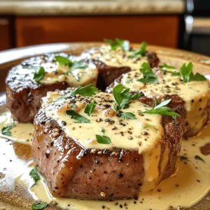 - 2 beef tenderloin steaks (approximately 6 oz each) - Salt and freshly ground black pepper, to taste - 1 tablespoon olive oil - 1 tablespoon unsalted butter - 1 shallot, finely chopped - 1 teaspoon crushed black peppercorns - 1 cup heavy cream - 1 teaspoon Dijon mustard - 1 tablespoon fresh parsley, finely chopped (for garnish) - Large skillet - Cooking thermometer - Cutting board - Sharp knife Each ingredient plays a key role in building layers of flavor. The beef tenderloin shines as the star of the dish, providing a tender and juicy base. Salt and pepper enhance its natural taste, while olive oil and butter add richness during cooking. For the pepper cream sauce, shallots add a sweet and aromatic touch. Crushed black peppercorns lend heat and depth. Heavy cream brings a smooth texture, and Dijon mustard adds a subtle tang. Finally, fresh parsley brightens the dish and adds a pop of color. Gathering these ingredients and tools sets the stage for a delightful culinary experience. You can find the full recipe to bring this dish to life and impress your guests. To start, you need to season the beef. Generously sprinkle both sides of the beef tenderloin steaks with salt and freshly ground black pepper. This step enhances the steak's natural flavor. After seasoning, let the steaks sit at room temperature for about 15 minutes. This resting period allows the meat to absorb the seasoning and improves tenderness. Next, let's cook the beef. Heat 1 tablespoon of olive oil in a large skillet over medium-high heat. Wait until the oil shimmers. Carefully place the seasoned steaks in the skillet. Sear each side for about 3 to 4 minutes. You want a nice brown crust. Check the doneness with a thermometer. For medium-rare, aim for 130°F. Once cooked, transfer the steaks to a plate. Let them rest for a few minutes to keep the juices inside. Now, it's time for the sauce. In the same skillet, lower the heat to medium. Add 1 tablespoon of unsalted butter and let it melt. Once melted, add the finely chopped shallot. Sauté for about 2 minutes until it is translucent and fragrant. Next, stir in 1 teaspoon of crushed black peppercorns. This adds a nice kick to the sauce. Cook for another minute to release the pepper's flavor. Gradually pour in 1 cup of heavy cream while stirring. Bring the mixture to a gentle simmer. Keep stirring to avoid lumps. Add 1 teaspoon of Dijon mustard and season with salt to taste. Let the sauce simmer for about 5 minutes until it thickens. This creamy pepper sauce will elevate your beef tenderloin. You can find the full recipe with detailed instructions and tips to perfect your dish. To cook beef tenderloin perfectly, you need the right temperatures. For medium-rare, aim for 130°F. Medium is about 140°F, and medium-well is 150°F. Use a cooking thermometer to check. This tool helps you avoid overcooking. After cooking, let the steak rest for five to ten minutes. This step keeps the juices inside. Resting makes the meat tender and juicy. Don't skip this part! Fresh peppercorns bring a burst of flavor. They add a nice crunch and spice. Pre-ground pepper lacks this freshness. If you want more flavor, use a mix of spices. Try adding garlic powder or a pinch of cayenne for heat. Fresh herbs like thyme or basil also work well. For a beautiful plate, serve the steak on warm plates. Let the sauce pour over the meat. This makes it look elegant. You can add a sprig of parsley on top. Pair your beef tenderloin with garlic mashed potatoes. Steamed vegetables like asparagus or green beans are great too. These sides balance the rich sauce and make a complete meal. For the full recipe, check out the steps I outlined earlier. {{image_4}} If you want to switch things up, try different sauces with beef tenderloin. A mushroom sauce adds a rich, earthy flavor. You can sauté fresh mushrooms with garlic and onions. Then, add cream for a delicious blend. A red wine reduction is another great choice. Cook red wine with beef stock until it thickens. This sauce gives a deep, savory taste that pairs well with the tender beef. You can easily modify the creamy sauce for different diets. For a gluten-free version, use a gluten-free flour blend to thicken the sauce. If you need a dairy-free option, substitute heavy cream with coconut cream or cashew cream. These alternatives still create a rich sauce. Always check labels to ensure all products are gluten-free or dairy-free based on your needs. You have options when cooking beef tenderloin. Grilling gives a smoky flavor. It also creates grill marks that look nice. Just be mindful of cooking time, as grilling can cook meat faster than pan-searing. Alternatively, pan-searing helps create a nice crust. This method also allows you to use the same pan for the sauce. If you prefer a low and slow approach, try slow cooking. This method makes the beef very tender and juicy. Just adjust cooking times based on the thickness of your cut. For the full recipe, check out Beef Tenderloin with Creamy Pepper Delight! After enjoying your beef tenderloin with pepper cream sauce, store any leftovers right away. Place the beef and sauce in airtight containers. This keeps flavors fresh and prevents spoilage. You should refrigerate leftovers within two hours of cooking. They stay good for about three days in the fridge. When you're ready to enjoy your leftovers, reheating them properly is key. Use a skillet over low heat for the best results. This helps the beef stay tender. Stir the sauce gently while heating to avoid it separating. If you notice it thickening too much, add a splash of cream or broth. This keeps the sauce creamy and delicious! For longer storage, you can freeze the beef and sauce separately. Wrap the beef tightly in plastic wrap and place it in a freezer bag. The cream sauce should also go in a freezer-safe container. This method keeps everything fresh for up to three months. When you're ready to eat, thaw both in the fridge overnight. Reheat each separately, using the tips above to ensure great taste and texture. Enjoy your savory meal even days later! The best way to cook beef tenderloin is to sear it in a hot pan. This gives a nice crust. I recommend using a skillet over medium-high heat. Sear the beef for 3 to 4 minutes on each side. This should bring it to medium-rare, which is about 130°F. Always let the meat rest after cooking to keep it juicy. Yes, you can make the pepper cream sauce ahead of time. Just store it in the fridge after it cools. When you are ready to use it, reheat it gently on low heat. Stir well to combine the flavors. This way, you save time when serving your beef tenderloin. Beef tenderloin goes well with many sides. Here are some great options: - Creamy garlic mashed potatoes - Lightly steamed asparagus - Roasted Brussels sprouts - A fresh green salad These sides balance the richness of the beef and sauce nicely. Yes, you can use other cuts of beef if needed. Good options include filet mignon or ribeye steaks. They have similar flavors and textures. Cooking times may vary. Always check the internal temperature for doneness. To make the dish spicier, add more crushed black peppercorns to the sauce. You can also mix in some cayenne pepper or crushed red pepper flakes. Start with a little and taste as you go. This way, you can find the right level of heat for your palate. For the full recipe, check out the details on Beef Tenderloin with Pepper Cream Sauce. In this blog post, we explored how to prepare beef tenderloin with a delicious pepper cream sauce. We covered essential ingredients and kitchen tools, along with step-by-step cooking instructions. I shared tips for perfect doneness and ways to enhance your sauce. We also discussed variations for dietary needs and cooking methods. Cooking can be simple and rewarding. With these skills, you can impress anyone at your table. Enjoy your next meal and make it memorable!