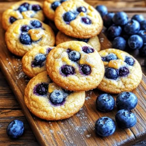 To make blueberry muffin cookies, you need a mix of simple ingredients. Each one plays an important role. Here’s the full list: - 1 cup fresh or frozen blueberries - 1 ½ cups all-purpose flour - ½ teaspoon baking soda - 1 teaspoon baking powder - ½ teaspoon salt - ½ cup unsalted butter, softened to room temperature - ¾ cup granulated sugar - 1 large egg - 1 teaspoon vanilla extract - ½ teaspoon almond extract - ½ cup buttermilk (or regular milk with 1 teaspoon lemon juice added) - ½ teaspoon ground cinnamon (optional) - ½ cup rolled oats (for added texture) - Colored sugar (for topping, optional) Each ingredient contributes to the flavor and texture of the cookies. Fresh blueberries bring a burst of sweetness. You can also use frozen ones. Just remember to thaw and drain them first. All-purpose flour gives the cookies structure. Baking soda and baking powder help them rise. Unsalted butter adds richness. Granulated sugar sweetens and helps with moisture. The egg binds everything together, while vanilla and almond extracts add depth to the flavor. Buttermilk keeps the cookies soft and moist. Ground cinnamon adds warmth, but it’s optional. Rolled oats give a nice chew. If you want, sprinkle colored sugar on top for a fun touch. This mix creates a lovely balance of flavors. Trust me; you will love these cookies! For the full recipe, check out the [Full Recipe]. - Preheat oven to 350°F (175°C). - Line a baking sheet with parchment paper. Start by getting your oven ready. Preheating it now helps the cookies bake evenly. Next, take a baking sheet and line it with parchment paper. This keeps the cookies from sticking and makes cleanup easy. - Combine flour, baking soda, baking powder, salt, and cinnamon. - Cream butter and sugar, then mix in egg and extracts. In a medium bowl, mix the flour, baking soda, baking powder, salt, and cinnamon. Use a whisk for this. In a larger bowl, cream the softened butter and sugar together. You want it light and fluffy. This takes a few minutes. Then, add the egg, vanilla extract, and almond extract. Mix well until everything is combined. - Alternately add flour mixture and buttermilk. - Fold in blueberries and oats carefully. Now, it's time to combine everything. Gradually add the flour mixture and buttermilk to the wet mix. Do this in parts. Start with a little flour, then some buttermilk, and keep going. Mix until just combined. Be gentle when folding in the blueberries and oats. You want to keep the blueberries intact. - Portion out dough on the baking sheet. - Sprinkle with colored sugar if desired. - Bake for 12-15 minutes and cool. Use a cookie scoop or a spoon to drop dough onto the prepared baking sheet. Space them about 2 inches apart. If you want, sprinkle some colored sugar on top for fun. Bake the cookies for 12 to 15 minutes. They should be lightly golden on the edges. After baking, let the cookies cool on the sheet for a few minutes. Then, transfer them to a wire rack to cool completely. Enjoy your delicious blueberry muffin cookies! - Avoid overmixing to maintain a soft texture. Overmixing can make your cookies tough. Mix just until the ingredients blend. - Use room temperature ingredients for better incorporation. This helps the butter and sugar mix smoothly, giving you a light and fluffy dough. - Bake in batches for even results. If you crowd the pan, the cookies may not bake evenly. Spread them out! - Cool briefly on the baking sheet before transferring to a wire rack. Letting them cool a bit keeps them from breaking apart. These tips ensure you get the best blueberry muffin cookies every time. For the full recipe, check out the details above. Enjoy baking! {{image_4}} You can add lemon zest for a bright, citrusy twist. This small change brings out fresh flavors. You might also try different fruits. Raspberries or cranberries make great substitutes. They add a new taste and color to the cookies. Experimenting with flavors makes baking fun. For a healthier option, use whole wheat flour. This adds fiber and a nutty taste. You can also incorporate nuts or chocolate chips. They give your cookies a nice crunch. Adding these ingredients can make your cookies more exciting. Each bite will surprise you with new textures. To keep your blueberry muffin cookies fresh, store them in an airtight container at room temperature. This method keeps them soft and tasty for several days. If you want to extend their shelf life, pop them in the fridge. The cool air helps maintain their texture and flavor for a longer time. You can freeze these cookies for up to three months. This is a great way to save extras for later. To freeze, place the cookies in a single layer on a baking sheet. Once frozen, transfer them to a freezer bag or container. When you're ready to enjoy them, thaw the cookies on the counter. They will taste just as good as when you first baked them. For the full recipe, check back in the article! You can use regular milk with lemon juice or vinegar. Just add 1 teaspoon of lemon juice or vinegar to ½ cup of milk. Let it sit for about five minutes. This will give you a quick and easy buttermilk substitute. Look for a light golden edge and a firm center. The cookies should not look wet or doughy. If they are slightly golden and hold their shape, they are ready to come out. Yes, you can prepare the dough ahead of time. Just refrigerate it for up to 24 hours before baking. This helps the flavors meld and makes for a quick baking session later. Serve these cookies with a hot cup of tea or coffee. They also pair well with fresh fruit for a delightful snack. You can even enjoy them as a fun breakfast treat! In this blog post, I covered how to make delicious blueberry muffin cookies. You learned about the ingredients you'll need, from fresh blueberries to buttermilk and spices. The step-by-step instructions made baking easy, while tips and tricks helped ensure perfect cookies every time. Don’t forget to try flavor and texture variations to find your favorite. Store these treats well for later or freeze them for a quick snack. Enjoy baking and eating these tasty cookies!