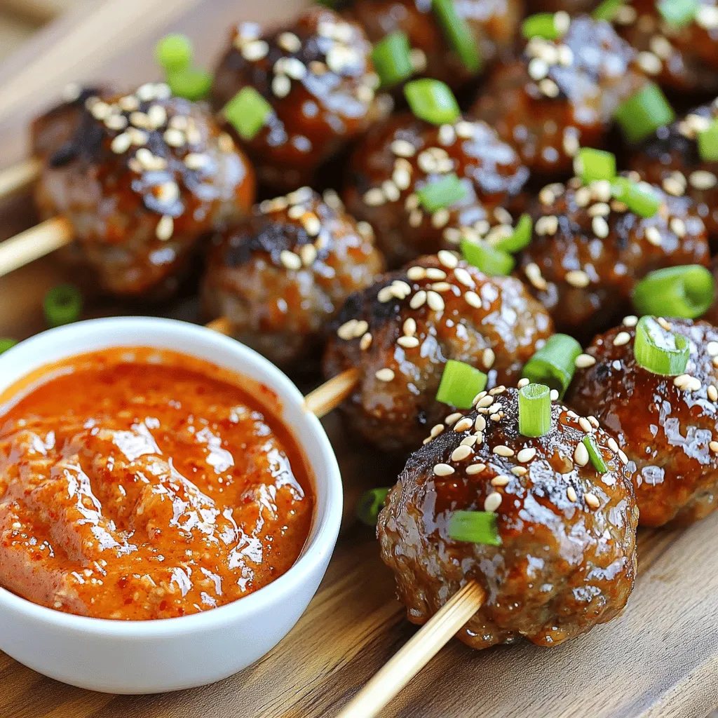 Korean BBQ Meatballs with Spicy Mayo Dip Delight