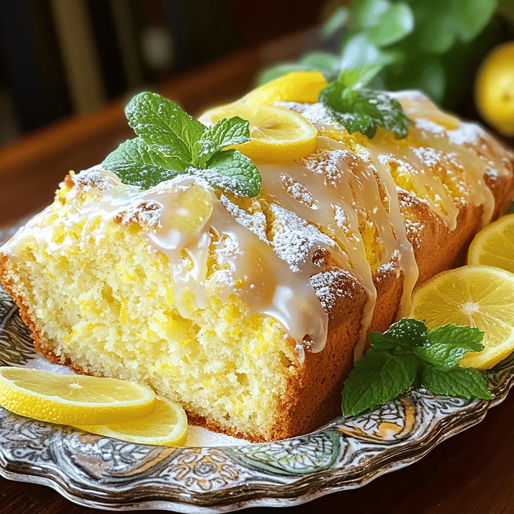 To make the Starbucks Copycat Lemon Loaf, you need the following ingredients: - 1 ½ cups all-purpose flour - 1 teaspoon baking powder - ½ teaspoon baking soda - ¼ teaspoon salt - ½ cup unsalted butter, softened to room temperature - 1 cup granulated sugar - 2 large eggs, at room temperature - 1 teaspoon vanilla extract - ½ cup plain Greek yogurt - Zest of 2 large lemons (about 2 tablespoons) - ¼ cup freshly squeezed lemon juice (about 1-2 lemons) - 1 cup powdered sugar (for glaze) - 2-3 tablespoons lemon juice (for glaze) Using quality ingredients makes a big difference in flavor. Choose fresh lemons for the best zest and juice. Softened butter blends better, giving your loaf a light texture. If you can, use organic eggs and sugar. These choices help create a more vibrant taste. If you have dietary needs, there are easy swaps you can make. For a gluten-free loaf, use a gluten-free flour blend. You may check that it has xanthan gum for better rise. For a dairy-free option, replace the butter with coconut oil and Greek yogurt with a dairy-free yogurt. Need an alternative to Greek yogurt? You can use sour cream or even applesauce. Both options will keep your loaf moist and delicious. To start, preheat your oven to 350°F (175°C). This step warms the oven for even baking. Next, grab a 9x5 inch loaf pan. You can grease and flour it or use parchment paper. This choice helps the loaf come out easily. In a medium bowl, whisk together these dry ingredients: - 1 ½ cups all-purpose flour - 1 teaspoon baking powder - ½ teaspoon baking soda - ¼ teaspoon salt Mix until they are fully combined. This blend creates a nice rise in your loaf. Set this bowl aside while you work on the wet ingredients. In a large bowl, beat the softened butter and granulated sugar with a mixer. Mix until it looks light and fluffy. This takes about 3-4 minutes. Next, add two large eggs, one at a time. Mix well after each egg. Then, stir in: - 1 teaspoon vanilla extract - ½ cup plain Greek yogurt - Zest of 2 large lemons (about 2 tablespoons) - ¼ cup freshly squeezed lemon juice (about 1-2 lemons) Make sure this mixture is smooth. Now, slowly add the dry mix to the wet mix. Stir gently until just combined. Avoid overmixing; the batter should be thick, yet smooth. Pour the batter into your prepared loaf pan. When it’s ready, bake for 50-60 minutes. Check it by inserting a toothpick into the center; it should come out clean when done. Once your loaf is baked, take it out of the oven. Let it cool in the pan for about 10 minutes. Then, turn it out onto a wire rack to cool completely. While it cools, make the glaze. In a small bowl, mix: - 1 cup powdered sugar - 2-3 tablespoons lemon juice Whisk until it is smooth. If you want it thinner, add more lemon juice. When the loaf is fully cool, drizzle the glaze over the top. Let it cascade down the sides. This adds a lovely finish to your lemon loaf. Enjoy your delightful fresh slice! For the full recipe, click here. To get a light and fluffy loaf, avoid a few common mistakes. First, do not rush the creaming stage. Cream the butter and sugar until light. This step adds air to your batter. Second, be careful not to overmix when you add the dry ingredients. Overmixing will make your loaf dense. Finally, ensure your eggs are at room temperature. Cold eggs can shock the batter and affect texture. To boost the lemon flavor, consider adding lemon extract. A teaspoon can make a big difference. You can also increase the zest to three tablespoons for a stronger taste. Fresh lemon juice is key, but you might try mixing in a little lemon oil for an extra punch. These tweaks will elevate your loaf from good to great. Check for doneness by inserting a toothpick in the center of the loaf. It should come out clean when ready. If you see wet batter, bake a bit longer. Once done, let the loaf cool in the pan for about ten minutes. This will help it hold its shape. Then, turn it out onto a wire rack. This cooling step ensures the crust stays crisp and not soggy. {{image_4}} You can get creative with flavors in your lemon loaf. Try adding orange zest for a sweet twist. This gives a warm, citrus flavor that pairs well with lemon. You can also mix in poppy seeds for a fun texture. The seeds add a nice crunch and look great too. If you want more depth, consider adding ginger or cardamom. These spices bring warmth and a hint of spice that balances the tartness of lemon. Just remember to keep the lemon flavor as the star! The glaze is a key part of this loaf. You can switch it up for fun! Instead of a lemon glaze, try a vanilla icing. Simply mix powdered sugar with milk and vanilla. For chocolate lovers, a chocolate drizzle is a great choice. Melt dark chocolate and drizzle it over the cooled loaf. This adds richness and a nice contrast to the bright lemon. You can even make a berry glaze using fresh fruit. Just mash berries with powdered sugar and drizzle it over for a fruity finish. Serving your lemon loaf is where the fun begins! A slice pairs perfectly with a cup of tea. The bright flavors in the loaf balance the warmth of tea. You can also serve it as a light dessert after a meal. Try adding a dollop of whipped cream on the side. For a brunch treat, serve it with fresh fruit or yogurt. You can even toast slices for a warm treat. Whatever you choose, this lemon loaf shines in any setting. To keep your lemon loaf fresh, store it at room temperature. Wrap it tightly in plastic wrap or aluminum foil. This helps keep it moist. If you live in a hot climate, you can store it in the fridge. However, this may dry it out a bit. So, always check the loaf before serving. Freezing your lemon loaf is easy and smart. Here’s how to do it: 1. Cool the Loaf: Make sure your loaf is completely cool first. This prevents ice crystals from forming. 2. Wrap it Up: Use plastic wrap to cover the loaf tightly. Then, wrap it in aluminum foil for extra protection. 3. Label and Freeze: Write the date on the foil. Place the wrapped loaf in the freezer. It can last for up to three months! When you're ready to enjoy your frozen lemon loaf, follow these steps: 1. Thaw the Loaf: Take it out of the freezer. Remove the wrap and place it on a plate. Let it sit at room temperature for about 2-3 hours. 2. Reheat: To warm it up, preheat your oven to 350°F (175°C). Place the loaf in the oven for about 10-15 minutes. This will bring back its soft texture. 3. Enjoy: Once it’s warm, slice it up and enjoy! You can even drizzle more glaze on top for a fresh touch. Now you can enjoy a delightful fresh slice of lemon loaf anytime! Yes, you can use whole wheat flour. It will change the texture. The loaf may turn out denser and less soft. If you want a lighter loaf, mix whole wheat flour with all-purpose flour. A 50/50 mix works great for balance. Your lemon loaf will stay fresh for about 5 to 7 days in the fridge. Store it in an airtight container. This helps keep it moist. If you see any signs of mold, discard it right away. You can prepare the batter ahead of time. Mix the ingredients up to the point of baking. Store the batter in the fridge for up to 24 hours. When you’re ready, pour it into the pan and bake. This allows for fresh lemon loaf anytime! For the complete recipe, check out the [Full Recipe](#). It has all the steps and tips to make this delightful lemon loaf. You learned how to make a fantastic Starbucks Copycat Lemon Loaf. We covered key ingredients, tips for the perfect bake, and fun variations. Remember to store it well to keep the taste fresh. Use the tips to adjust for diets or try different flavors. With these steps, you'll bake a delicious loaf every time. Enjoy your baking journey, and share your tasty results with friends. Happy baking!