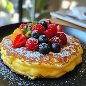 To make a fluffy baked German pancake, gather these ingredients: - 4 large eggs - 1 cup whole milk - 1 cup all-purpose flour - 1/4 cup granulated sugar - 1 teaspoon pure vanilla extract - 1/4 teaspoon fine salt - 4 tablespoons unsalted butter - Powdered sugar for dusting - Fresh seasonal berries (strawberries, blueberries, or raspberries) for topping - Maple syrup for drizzling For best results, use precise measurements: - Eggs: Use 4 large eggs as they provide structure. - Milk: Measure 1 cup of whole milk for a rich taste. - Flour: Use 1 cup of all-purpose flour to create the batter. - Sugar: 1/4 cup of granulated sugar adds sweetness. - Vanilla extract: 1 teaspoon for a nice flavor boost. - Salt: 1/4 teaspoon fine salt to enhance flavors. - Butter: 4 tablespoons of unsalted butter for richness. - Powdered sugar: Use for dusting before serving. - Berries: Fresh seasonal berries add color and taste. - Maple syrup: A drizzle for added sweetness. You can adapt this recipe for different diets: - Gluten-free: Substitute all-purpose flour with a gluten-free flour blend. - Dairy-free: Use almond milk or oat milk instead of whole milk. Replace unsalted butter with coconut oil or vegan butter. Making these swaps allows everyone to enjoy this delightful pancake. Start by preheating your oven to 425°F (220°C). A hot oven is key to making the pancake puff up. While the oven heats, grab a 9x13-inch baking dish. Place four tablespoons of unsalted butter in the dish. When the oven is ready, put the dish inside. This will melt the butter and create a nice base for the pancake. In a large mixing bowl, crack four large eggs. Whisk them together until they are light and frothy. Add one cup of whole milk, one-fourth cup of granulated sugar, one teaspoon of pure vanilla extract, and one-fourth teaspoon of fine salt. Mix everything well until it is smooth. Next, gradually add one cup of all-purpose flour. Keep whisking until there are no lumps. The batter should be silky and thick. Take the baking dish out of the oven after about five minutes. The butter should be melted and bubbly. Pour the batter carefully over the hot butter. Tilt the dish to spread the batter evenly. Bake the pancake for 20 to 25 minutes. Watch it puff up and turn golden brown. After baking, remove it from the oven and let it cool for a few minutes. It will deflate slightly, which is normal. Dust the top with powdered sugar before serving. Enjoy it warm with fresh seasonal berries and maple syrup. For the complete recipe, check out the Full Recipe section. To get that perfect puffiness, use a hot oven. Preheat it to 425°F (220°C). Make sure to melt the butter until it bubbles. This step helps the pancake rise. When you pour the batter over the hot butter, it creates steam. This steam is key for fluffiness. Do not open the oven door while it bakes. The sudden temperature drop can ruin the puff. You can serve your baked German pancake with many toppings. Fresh seasonal berries like strawberries, blueberries, or raspberries work great. A light dusting of powdered sugar adds sweetness. Drizzling maple syrup on top makes it extra special. You can also add a dollop of whipped cream for creaminess. Get creative with your toppings to match your taste! If you have leftovers, store them in an airtight container. Place them in the fridge for up to three days. To reheat, pop them in the oven at a low temperature. This keeps the pancake fluffy. You can also microwave individual pieces for a quick snack. Enjoy your pancake warm for the best flavor! For the full recipe, check out the earlier section. {{image_4}} You can easily change the flavor of your baked German pancake. Adding spices can create a new taste. Try cinnamon or nutmeg for warmth. You could also use almond extract for a sweet twist. Fresh fruits are a great way to add sweetness. Blueberries and strawberries are popular choices. Mix them into the batter before baking for a fruity surprise. Not in the mood for sweet? You can make a savory version! Add cheese like cheddar or feta for richness. Spinach or cooked mushrooms can enhance the flavor too. You can even mix in crispy bacon or ham. These savory options turn your pancake into a hearty meal. Toppings can change everything about your pancake. You can use whipped cream for a light touch. A drizzle of honey adds a nice sweetness. For a fun twist, try flavored syrups like berry or caramel. You can even sprinkle nuts for crunch. Each topping brings a new layer of flavor to enjoy with your baked German pancake. Check out the Full Recipe to explore these variations in detail! After enjoying your baked German pancake, you might have leftovers. You can store them easily. First, let the pancake cool to room temperature. Then, cut it into slices. Place the slices in an airtight container. You can keep it in the fridge for up to three days. If you want to store it longer, freeze the slices. Wrap each slice in plastic wrap, then put them in a freezer-safe bag. This way, they can last up to three months. When it's time to enjoy the leftovers, reheating is key. For the best results, preheat your oven to 350°F (175°C). Place the slices on a baking sheet. Cover them with aluminum foil to keep them moist. Heat for about 10 to 15 minutes. If you prefer, you can also use a microwave. Just warm each slice for 30 seconds to a minute. Check to avoid overheating, which can make them tough. Knowing how long your pancake lasts is important. In the fridge, it stays fresh for three days. In the freezer, you have three months. Always check for signs of spoilage. If it smells strange or looks off, it’s best to throw it away. Food safety is key! Always store leftovers properly to avoid waste and ensure you enjoy every bite. A baked German pancake is a large, fluffy pancake. It puffs up in the oven and has a light texture. This dish is made from simple ingredients like eggs, milk, and flour. You bake it in a hot oven, often topped with fruits or syrup. It is also called a Dutch baby pancake. This pancake is perfect for breakfast or brunch. You can prepare the batter ahead of time. Mix the eggs, milk, and flour, then store in the fridge. Bake it just before serving for the best puff. If you bake it in advance, it may not rise as much. You can reheat it, but it will be less fluffy. If your pancake did not puff up, it could be a few things. First, ensure your oven is preheated to 425°F (220°C). If the oven is not hot enough, the pancake won’t rise. Second, check the freshness of your eggs. Fresh eggs help create a fluffier texture. Lastly, avoid opening the oven door while it bakes. The sudden change in heat can cause it to collapse. - Other common questions include: - How do I know when it's done baking? - Can I use a different baking dish? - What toppings work best for a baked German pancake? This blog post covered how to make a baked German pancake. We shared the best ingredients and measurements. You learned about dietary substitutions, step-by-step baking instructions, and tips for puffiness. We also explored fun variations and how to store leftovers properly. In summary, this pancake is easy to adapt and fun to enjoy. Try different flavors or toppings to make it your own. Remember, practice makes perfect. Happy baking!