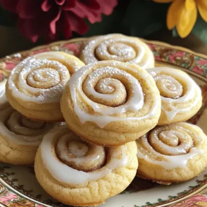 To make these soft cookies, you need a few key ingredients: - 2 ¾ cups all-purpose flour - 1 teaspoon baking powder - ½ teaspoon baking soda - ½ teaspoon salt - 1 cup unsalted butter, softened - 1 cup granulated sugar - 1 teaspoon pure vanilla extract - 1 large egg - 1 tablespoon ground cinnamon - ¾ cup packed brown sugar - 1 cup powdered sugar - 2 tablespoons milk These ingredients work together to create a soft, chewy texture and delicious flavor. You can customize your cookies with optional ingredients: - Chopped nuts like pecans or walnuts - Chocolate chips for a sweet twist - Dried fruits, such as raisins or cranberries - A pinch of nutmeg for extra warmth These additions can take your cookies to the next level. If you run out of an ingredient, here are some simple swaps: - Use coconut oil instead of butter for a dairy-free option. - Replace granulated sugar with coconut sugar for a different flavor. - For gluten-free cookies, try a 1:1 gluten-free flour blend. Always make sure to measure carefully for the best results. For the icing, add more milk for a thinner consistency or more powdered sugar for a thicker one. This will help you achieve your desired look for the cookies. You can find the full recipe to guide you through the process of making these delightful treats. To start, preheat your oven to 350°F (175°C). Line two baking sheets with parchment paper. In a medium bowl, whisk together 2 ¾ cups of all-purpose flour, 1 teaspoon of baking powder, ½ teaspoon of baking soda, and ½ teaspoon of salt. This mixture is your dry base. In a larger bowl, cream 1 cup of softened unsalted butter with 1 cup of granulated sugar using an electric mixer. Mix until light and fluffy, about 2-3 minutes. Then, add in 1 teaspoon of pure vanilla extract and 1 large egg. Mix until everything is smooth. Gradually combine your dry ingredients into the wet mix. Stir gently but do not overmix. For the filling, mix 1 tablespoon of ground cinnamon with ¾ cup of packed brown sugar in a small bowl. This blend gives your cookies that classic cinnamon roll taste. Take about one tablespoon of dough and flatten it into a disc. Place about a teaspoon of your cinnamon mixture in the center. Carefully fold the edges of the dough around the filling. Roll it into a ball, ensuring the filling stays inside. This step is crucial for a gooey center. Place the cookie balls on your baking sheets with space between them. Flatten each ball gently with the bottom of a glass or your palm to about half an inch thick. Bake these cookies for 10-12 minutes. Look for lightly golden edges while the centers stay soft. After baking, let the cookies cool on the sheets for 5 minutes. Then, transfer them to a wire rack to cool completely. For icing, mix 1 cup of powdered sugar with 2 tablespoons of milk in a small bowl until smooth. Drizzle it over your cooled cookies for a sweet finish. For the full recipe, refer to the complete section above. To make your cookies soft and chewy, follow these tips: - Use room temperature butter. Cold butter can cause cookies to spread too much. - Don’t overmix your dough. Mix until just combined for a softer texture. - Bake until the edges are golden but the centers are soft. This keeps the cookies chewy. You can also refrigerate your dough for about 30 minutes before baking. This helps the cookies keep their shape. If your cookies turn out too flat, check these points: - Ensure your baking powder and baking soda are fresh. Old leavening agents can affect rise. - Measure flour correctly. Too little flour can lead to flat cookies. Use the spoon-and-level method. - Avoid over-creaming the butter and sugar. This can add too much air and cause spreading. If your cookies are too dry, consider the following: - Mix in a bit more butter or milk to the dough. - Watch baking time closely. Overbaking can dry them out quickly. For perfect icing, keep these tips in mind: - Use powdered sugar and milk to create a smooth glaze. - Start with less milk and add more until you reach the right consistency. - Drizzle the icing over cooled cookies for a beautiful finish. Try placing the cookies on a wire rack for icing. This helps the icing drip off without pooling. For a fun touch, you can sprinkle cinnamon on top before the icing sets. {{image_4}} You can enjoy these cookies without gluten! Use a gluten-free flour blend in place of all-purpose flour. Look for one that has a good mix of flours. This mix will help keep your cookies soft and tasty. Just follow the same steps in the Full Recipe to make your gluten-free version. Want to twist the flavor? Add different spices or extracts! Try nutmeg for warmth or almond extract for a nutty touch. Chopped nuts like pecans or walnuts can also add a nice crunch. You can even mix in chocolate chips for a fun surprise. Just make sure to keep the total amount of add-ins to about 1 cup. Make your cookies match the seasons! For a fall treat, add pumpkin spice to the dough instead of just cinnamon. You can also use apple pie spice for a cozy autumn flavor. In winter, try adding a hint of peppermint extract for a festive touch. These variations will keep your baking fun and fresh throughout the year! To keep your cinnamon roll sugar cookies fresh, store them in an airtight container. This helps to keep them soft and chewy. Place a piece of bread in the container to maintain moisture. The cookies can last up to one week at room temperature. If you want to enjoy these treats later, freezing is a great option. Wrap each cookie in plastic wrap and place them in a freezer-safe bag. They can last up to three months in the freezer. When you're ready to eat them, just thaw at room temperature or pop them in the microwave for a few seconds. To enjoy that fresh-baked taste, reheat cookies before serving. Preheat your oven to 350°F (175°C). Place the cookies on a baking sheet and heat for about 5 minutes. If you prefer the microwave, heat them for 10-15 seconds. This will soften them back to their original glory. For the full recipe, check out the details above! Cinnamon roll sugar cookies blend two treats into one. They are soft cookies with a sweet cinnamon filling. You get the warm taste of a cinnamon roll in a cookie form. The dough is buttery and rich, just like a classic sugar cookie. Each bite gives you a hint of cinnamon and brown sugar. It is a delightful twist on a beloved favorite. Yes, you can make these cookies ahead of time! You can prepare the dough a day before baking. Wrap it well and store it in the fridge. This keeps the dough fresh and ready to bake. You can also bake the cookies and store them for later. They stay soft for a few days in an airtight container. Store leftover cinnamon roll sugar cookies in a sealed container. This keeps them soft and fresh. Place a slice of bread in the container to help retain moisture. For longer storage, you can freeze the cookies. Just place them in a freezer bag, and they will last for up to three months. You can find pre-made cinnamon roll sugar cookies at many grocery stores. Check the bakery section for fresh options. Some stores offer packaged cookies that taste great too. You can also find them online, from bakeries that ship nationwide. If you need an egg substitute, try using applesauce. Use ¼ cup of unsweetened applesauce for each egg. You can also use mashed banana or a flaxseed mixture. To make a flax egg, mix one tablespoon of flaxseed meal with three tablespoons of water. Let it sit for a few minutes until it thickens. Each substitute works well in this cookie recipe. In this post, I shared how to make delicious cinnamon roll sugar cookies. We covered essential and optional ingredients, plus substitutions. You learned step-by-step instructions for preparation and baking. I provided tips for soft, chewy cookies and how to troubleshoot common issues. There were also fun variations and storage tips to keep your cookies fresh. Try this recipe today, and enjoy a warm treat. Soon, these cookies will become your favorite go-to dessert for any occasion.