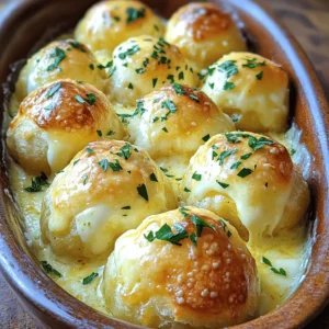 - 1 can (16.5 oz) refrigerated biscuit dough - 1 cup shredded mozzarella cheese - 1/2 cup cream cheese, softened to room temperature - 4 cloves fresh garlic, finely minced - 1/4 cup unsalted butter, melted - 2 tablespoons fresh parsley, finely chopped - 1 teaspoon Italian seasoning - 1/2 teaspoon salt - 1/4 teaspoon freshly ground black pepper Selecting fresh garlic over pre-minced options gives a better flavor. Fresh garlic has a strong, zesty taste that can elevate your dish. If fresh garlic is hard to find, look for jars with garlic in oil. For cheese, mozzarella is the go-to choice for its meltiness. However, you can mix in cheddar for a sharper flavor or provolone for a unique twist. These options add depth to your cheese bombs. Feel free to switch herbs too. Basil or chives can add a fresh kick. Experiment with your favorite herbs to make this dish truly yours. For the full recipe, check out the details provided above. - Preheat the oven to 375°F (190°C). - Line the baking sheet with parchment paper. Start by getting your oven hot. This helps the cheese bombs cook evenly. While the oven warms, lay down parchment paper. This keeps your cheese bombs from sticking to the pan. - Combine mozzarella, cream cheese, garlic, and spices. - Achieve the right consistency for easy filling. In a medium bowl, mix the mozzarella and cream cheese. Add the minced garlic, Italian seasoning, salt, and pepper. Stir until everything blends well. You want a creamy mix that holds together but is easy to scoop. - How to flatten the biscuit dough correctly. - Tips for sealing the cheese bombs tight. Open the biscuit dough can and take out each biscuit. Gently press each one flat with your hands. Aim for a small disk. Place a spoonful of the cheese mix in the center. Fold the dough over the filling and pinch it tightly. Make sure no cheese leaks out. Roll it into a ball shape. - Baking time and temperature details. - Applying garlic butter post-baking for extra flavor. Put the cheese bombs seam side down on the baking sheet. Bake them for 15 to 20 minutes. They should puff up and turn golden brown. After baking, mix melted butter with parsley in a bowl. Brush this garlic butter on top of the cheese bombs. This adds a rich flavor. Let them cool for a few minutes before serving. Enjoy the gooey goodness! For the complete recipe, check out the Full Recipe section. Using room temperature cream cheese is key. It blends easily with the other cheeses. If the cream cheese is cold, the filling may not mix well. This can lead to lumps in your cheese bombs. So, take the cream cheese out of the fridge ahead of time. Let it sit for about 30 minutes. To check if the cheese bombs are fully cooked, look for a golden brown color. They should puff up nicely. If they are still pale, give them a few more minutes in the oven. You want that perfect crispy outside and gooey inside. Some dips work great with garlic butter cheese bombs. Marinara sauce adds a nice tang. Ranch dressing gives a creamy contrast. For a simple touch, try a garlic aioli. It pairs well with the buttery flavor. Pairing drinks can enhance your meal. A light white wine, like Sauvignon Blanc, complements the cheese bombs. If you prefer non-alcoholic drinks, try a sparkling water with lemon. It cuts through the richness. Using parchment paper is a game changer. It keeps the cheese bombs from sticking to the baking sheet. Make sure to line the sheet before placing the bombs on it. This saves time during cleanup. For cleaning up after baking, wait for the sheet to cool down. This makes it easier to remove any leftover cheese. Wipe the sheet with a damp cloth. If your baking sheet is very sticky, soak it in warm soapy water for a bit. {{image_4}} You can spice up your garlic butter cheese bombs in many ways. First, try adding red pepper flakes for a kick. Smoked paprika also gives a nice smoky flavor. Both can really change the taste of the dish. For cheese lovers, mixing different cheeses can be fun. Cheddar adds a sharp taste, while provolone gives a creamy feel. Experiment with your favorite cheeses to create a bomb that suits your mood. Want a lighter option? Use low-fat cream cheese instead of regular. This swap cuts calories but keeps the creamy texture. You can enjoy your cheese bombs without as much guilt. If you prefer whole grain, try whole wheat biscuit dough. It offers more fiber and nutrients. For gluten-free diets, look for gluten-free biscuit options. You can still enjoy these delicious bites. Think outside the box with your cheese bombs. You can turn them into sliders! Just use mini biscuits and add your favorite toppings. They make a fun and tasty bite-sized meal. You can also serve cheese bombs as a stuffed appetizer. Try different fillings like cooked sausage or veggies. This gives your guests a surprise with each bite. For the full recipe, check the link and get cooking! To store garlic butter cheese bombs, place them in an airtight container. Make sure they cool completely first. You can keep them in the fridge for up to three days. If you want to enjoy them later, freezing is a great option. You can freeze garlic butter cheese bombs before or after baking. To freeze them before baking, shape the bombs and place them on a tray. Make sure they do not touch each other. Once they are frozen, transfer them to a freezer bag. If you freeze them after baking, let them cool first. Then, wrap them tightly in plastic wrap before placing them in a freezer bag. They can last for about three months in the freezer. To reheat, the best methods are the oven or air fryer. Preheat your oven to 350°F (175°C). Place the cheese bombs on a baking sheet. Heat for about 10-15 minutes until warm. Avoid using the microwave, as it can make them soggy. If using an air fryer, heat it to 350°F (175°C) and cook for about 5-7 minutes. This method keeps them crispy and delicious. For a tasty treat, brush a bit of garlic butter on top before serving. Enjoy the warm, cheesy goodness! Can I make garlic butter cheese bombs ahead of time? Yes, you can prepare the cheese bombs ahead. Make them up to the baking step and store them in the fridge. Just bake them fresh when you are ready to eat. What can I substitute if I don't have biscuit dough? If you lack biscuit dough, use puff pastry or crescent roll dough. Both options work well and give a nice, flaky texture. How can I make these cheese bombs spicier or milder? To spice them up, add red pepper flakes or jalapeños to the filling. For a milder taste, skip the garlic or use less seasoning. How to store leftovers correctly? Store leftovers in an airtight container in the fridge. They will stay fresh for about three days. Can these cheese bombs be served cold? While they taste best warm, you can eat them cold. They still hold great flavor, but the cheese won't be gooey. Why are my cheese bombs leaking cheese? Leaking cheese often happens if the biscuits are not sealed tightly. Make sure to pinch the edges well after filling. What to do if the biscuits are too doughy? If the biscuits are too doughy, try baking them a few minutes longer. Ensure the oven is preheated to the right temperature for best results. Garlic butter cheese bombs are simple to make and full of flavor. This blog covered essential ingredients, provided clear instructions, and offered helpful tips. You learned how to mix and shape the filling, bake them perfectly, and serve them well. These cheese bombs are not just a tasty treat; they are also customizable. Try different cheeses or herbs to find your favorite mix. Enjoy making these delightful bites and impress friends with your cooking skills!