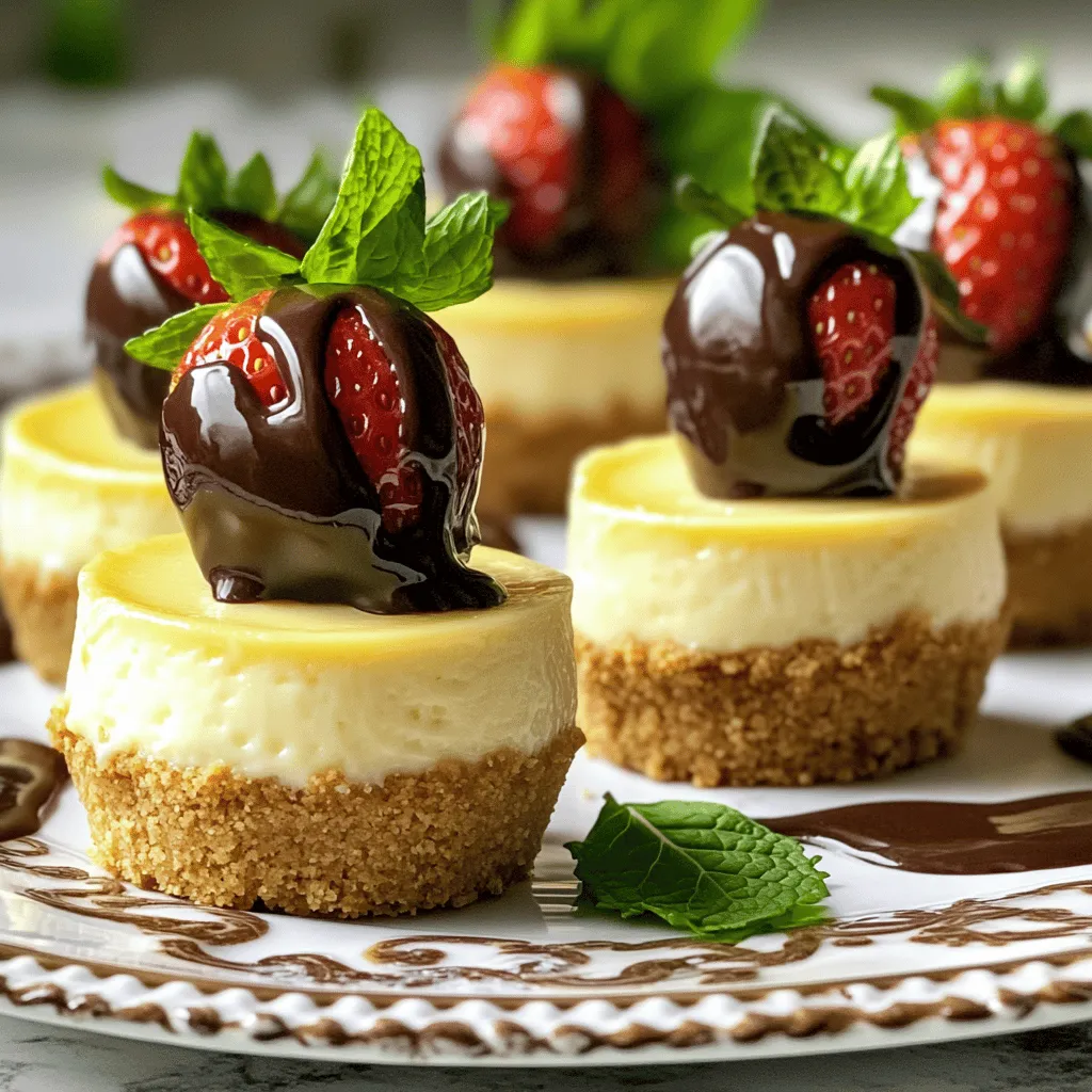 Mini Cheesecakes Topped with Chocolate Delightful Treat