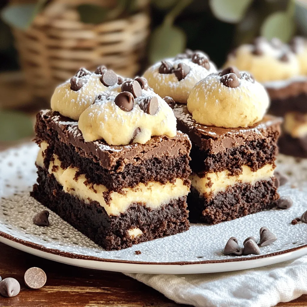- 1/2 cup (1 stick) unsalted butter - 1 cup granulated sugar - 2 large eggs - 1 teaspoon vanilla extract - 1/3 cup unsweetened cocoa powder - 1/2 cup all-purpose flour - 1/4 teaspoon salt - 1/4 teaspoon baking powder - 1/2 cup semi-sweet chocolate chips - 1/2 cup (1 stick) unsalted butter, softened to room temperature - 1/2 cup packed brown sugar - 1/4 cup granulated sugar - 1 large egg - 1 teaspoon vanilla extract - 1 1/4 cups all-purpose flour - 1/2 teaspoon baking soda - 1/4 teaspoon salt - 1/2 cup semi-sweet chocolate chips The perfect brookie starts with the right mix of ingredients. The brownie layer uses rich cocoa powder and chocolate chips, giving it a deep flavor. The cookie layer adds a soft, chewy texture with a hint of sweetness from the brown sugar. When you gather these ingredients, make sure your butter is at room temperature for the cookie layer. This helps create a smooth batter. Use fresh eggs for the best rise and texture. You can find the full recipe for these delicious brookies in "The Ultimate Fudgy Chewy Brookies ." It has all the steps to guide you in making this tasty treat! Preheat your oven to 350°F (175°C). This step is key for even baking. Prepare a 9x9 inch baking pan. You can grease it lightly or line it with parchment paper. This makes it easy to remove the brookies later. Start by melting the unsalted butter in a medium saucepan over low heat. After it melts, remove it from the heat. Stir in the granulated sugar, eggs, and vanilla extract. Mix until smooth. Next, add the unsweetened cocoa powder, all-purpose flour, salt, and baking powder. Stir gently to combine them. Be careful not to overmix! Finally, fold in the semi-sweet chocolate chips. Pour this rich mixture into your prepared pan. Spread it out evenly for a nice base. In a mixing bowl, cream together the softened unsalted butter, packed brown sugar, and granulated sugar. Beat until the mixture is light and fluffy. Then, add in the egg and vanilla extract. Mix until creamy. In another bowl, whisk together the all-purpose flour, baking soda, and salt. Gradually add this dry mix into the wet mix, stirring just until combined. Lastly, fold in the semi-sweet chocolate chips. This dough will add a sweet crunch on top! Now it’s time to layer! Use a spoon to dollop spoonfuls of the cookie dough over the brownie layer. Spread it out gently. Allow some brownie to remain visible. This will give a lovely marbled effect when baked. Place the pan in your preheated oven. Bake for 25-30 minutes. To check for doneness, insert a toothpick into the center. It should come out with a few moist crumbs, but not wet batter. This ensures a fudgy texture. Once baked, let the brookies cool in the pan for about 10-15 minutes. This helps them set. After that, transfer them to a wire rack to cool completely. This cooling step is vital for the best texture. Enjoy the delightful smell while they cool! To get that fudgy and chewy texture, do not overmix your batter. When you combine the dry and wet ingredients, mix just until you see no flour. This keeps your brookies soft. Checking for doneness is key. Insert a toothpick into the center. It should come out with a few moist crumbs but no wet batter. This means they are ready! You can adjust the sugar levels to fit your taste. If you like it sweeter, add more sugar. If you prefer a less sweet treat, reduce the sugar slightly. Keep in mind that too much sugar can make the texture a bit different. It's all about finding your perfect balance in sweetness. Serve your brookies warm or at room temperature. They taste best fresh out of the oven. For a fun twist, pair them with a scoop of vanilla ice cream. The warm brookies and cold ice cream create a great mix. You can also dust them lightly with powdered sugar for a lovely touch. Enjoy! {{image_4}} You can make your brookies even better with some fun add-ins. Here are a few ideas: - Chopped Nuts: Walnuts or pecans add a nice crunch. - Peanut Butter Chips: These give a creamy twist to the flavor. - Toffee Bits: They add a sweet, buttery crunch that is hard to resist. Mix and match to find your favorite combo! If you need to change the recipe, you can make it gluten-free or vegan. To make it gluten-free, use a gluten-free flour blend. For a vegan option, swap out the eggs for flaxseed meal or applesauce. Use coconut oil instead of butter for the fat. Both options will still give you that fudgy, chewy goodness. You can also change brookies with the seasons. In fall, add pumpkin spice for a cozy flavor. In winter, use peppermint extract or crushed candy canes. This keeps your treats fresh and fun all year round. To keep your brookies fresh, place them in an airtight container. This method helps maintain their soft, chewy texture. Store them at room temperature for up to three days. If you want to save some for later, I recommend freezing them. To freeze brookies, let them cool completely first. Then, cut them into squares. Wrap each square in plastic wrap. Place the wrapped brookies in a freezer-safe bag or container. Label the bag with the date, and they will stay fresh for up to three months. When you’re ready to enjoy your frozen brookies, take them out and let them thaw at room temperature for about 30 minutes. For best results, reheat them in the oven. Preheat the oven to 350°F (175°C) and warm the brookies for about 5-7 minutes. This method helps restore their warm, fudgy goodness. Yes, you can use oil. However, it may change the texture. Butter gives brookies a rich, creamy taste. Oil makes them softer and less chewy. If you want to try oil, use the same amount. Grapeseed or canola oil works well. Just remember, your brookies might not taste as rich. No problem! You can use other pan sizes. If you use a larger pan, the brookies may bake faster. Check them at 20 minutes to avoid overbaking. If you use a smaller pan, they may take longer. Add 5 to 10 extra minutes. Always use a toothpick to check for doneness. To make brookies extra fudgy, add more chocolate chips. You can also melt some chocolate and mix it in. Another tip is to bake them for a shorter time. Check them at 25 minutes. If the toothpick has some moist crumbs, they're perfect! You can find the full recipe in "The Ultimate Fudgy Chewy Brookies ." This will give you all the details you need to make these treats. In this post, we explored making delicious brookies, combining brownies and cookies. We covered ingredient lists, step-by-step instructions, and tips for perfect results. You can personalize your brookies with various add-ins or dietary options. Storing leftovers properly keeps them fresh. Remember to check the FAQs for helpful answers. Enjoy creating your brookies, and let your taste buds celebrate this delightful treat!