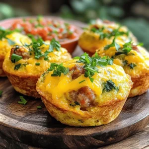 - 1 cup all-purpose flour - 1 teaspoon baking powder - ½ teaspoon salt - ½ cup Greek yogurt - 1 large egg - 1 cup diced cooked breakfast sausage or chorizo - 1 cup shredded sharp cheddar cheese - ½ cup finely chopped spinach (optional) - 1 tablespoon extra virgin olive oil - 1 teaspoon garlic powder - ½ teaspoon smoked paprika - Fresh herbs for garnish When making Breakfast Bombs, it’s key to gather the right ingredients. Each one plays a role in flavor and texture. The flour gives a soft base, while the yogurt adds moisture. The egg binds everything together, making it easier to form. The cooked breakfast sausage or chorizo brings a savory kick. You can switch these for veggies if you want. The cheddar cheese melts beautifully, adding richness. Spinach is optional but adds nutrition and color. The olive oil helps keep the bombs moist, while garlic powder and smoked paprika add depth. Fresh herbs on top give a nice finish. You can use parsley or chives for a pop of flavor. - Caloric content per serving: Approximately 150 calories. - Macronutrient breakdown: About 15g carbs, 8g protein, 7g fat. - Optional healthy substitutions: Use whole wheat flour for extra fiber or low-fat cheese for fewer calories. These Breakfast Bombs pack a lot of flavor without too many calories. You can enjoy them as a quick meal. Start by preheating your oven to 375°F (190°C). This step is key to getting your Breakfast Bombs to rise well. Next, grease a standard muffin tin with cooking spray. You could also line it with muffin liners. This makes it easy to take out the bombs after baking. In a large bowl, whisk together 1 cup of all-purpose flour, 1 teaspoon of baking powder, and ½ teaspoon of salt. It is important to make sure there are no clumps. This way, your Breakfast Bombs will have a nice, even texture. In a different bowl, take ½ cup of Greek yogurt and 1 large egg. Whisk them together until you get a smooth and creamy mix. This step helps the bombs stay moist and tasty. Now, pour the yogurt and egg mixture into the bowl with the dry ingredients. Gently stir them together with a spatula or wooden spoon. Be careful not to overmix. If you mix too much, the bombs can turn out dense. Use a spoon to scoop the mixture into the prepared muffin tin. Fill each cup about three-quarters full. This gives them enough room to rise and become fluffy. Place the muffin tin in your preheated oven. Bake for 20-25 minutes. To check for doneness, insert a toothpick into the center of a bomb. If it comes out clean, they are ready. For the full recipe, please refer to the original instructions. To achieve fluffy Breakfast Bombs, use the right mixing method. First, mix the dry and wet ingredients separately. This helps keep the batter light. When you combine them, stir gently. Overmixing makes the bombs dense. Aim for a thick, chunky batter. This texture is key for that perfect fluffiness. Pair your Breakfast Bombs with tasty sauces and dips. Salsa or hot sauce adds a nice kick. You can also serve them with a dollop of sour cream for creaminess. For presentation, arrange the bombs on a colorful plate. Garnish with fresh herbs for a pop of color. This makes the dish look appealing and fresh. For picky eaters, simplify the ingredients. You can skip the spinach or use only cheese. Adding a touch of honey or maple syrup on top makes it sweet. Kids love fun toppings like sprinkles or mini chocolate chips. These adjustments make Breakfast Bombs fun and tasty for everyone. For the full recipe, check the previous section. {{image_4}} You can make tasty vegetarian breakfast bombs by swapping out the meat. Try using 1 cup of diced mushrooms or bell peppers instead of sausage. You can also add ½ cup of shredded zucchini or diced tomatoes for extra flavor. Spinach is great, but you can use kale or arugula for a twist. Mix these veggies into the batter for a colorful treat. For some heat, use spicy sausage like chorizo. You can also add 1 teaspoon of cayenne pepper or red chili flakes to the batter. This will give your bombs a nice kick! Top them with sliced jalapeños or a drizzle of hot sauce before serving for even more flavor. Making a large batch of breakfast bombs saves time. Prepare and bake them as usual, then cool completely. Store them in an airtight container in the fridge for up to 5 days. For longer storage, freeze them in a single layer. To reheat, microwave for 1-2 minutes or bake at 350°F (175°C) for 10-15 minutes. They will taste just as good! For full details, check out the Full Recipe. After making Breakfast Bombs, let them cool completely. Then, store them in the fridge. Place them in an airtight container. They will stay fresh for up to three days. If you keep them in the fridge, the taste and texture remain good. To keep Breakfast Bombs for a long time, freeze them. Wrap each bomb in plastic wrap. Then, place them in a freezer bag. They can last up to three months in the freezer. When you want to eat them, take them out and thaw overnight in the fridge. To reheat, place them in a microwave for about 30 seconds. You can also heat them in an oven at 350°F (175°C) for 10 minutes. This helps keep them soft and tasty. Enjoy your stored Breakfast Bombs just like fresh! For the full recipe, check out the instructions above. Breakfast Bombs are tasty, bite-sized treats filled with delicious ingredients. They often contain sausage, cheese, and spices wrapped in a soft dough. You can customize them to suit your taste. These treats are perfect for busy mornings or brunch with friends. Yes, you can prepare Breakfast Bombs in advance. Make the mixture and fill the muffin tin. Cover it and store it in the fridge for up to one day. When you are ready, bake them straight from the fridge. This saves time on busy mornings. Absolutely! You can swap out meats like bacon or ham for the sausage. If you prefer plant-based options, try using tofu or tempeh. For cheese, feel free to use mozzarella or feta. These changes let you create unique flavors for your Breakfast Bombs. Yes, you can make Breakfast Bombs gluten-free. Use gluten-free flour instead of all-purpose flour. Almond flour or coconut flour are great options. Make sure your other ingredients are gluten-free too. This way, everyone can enjoy them! To check if your Breakfast Bombs are done, use a toothpick. Insert it into the center of a bomb. If it comes out clean, they are ready. They should also be golden brown on top. This ensures they are cooked through and still moist. In this post, we covered how to make delicious Breakfast Bombs. You learned about the key ingredients, step-by-step instructions, and helpful tips for perfecting the recipe. The variations allow for creativity, whether you want spicy or vegetarian options. Remember, storing them right helps keep them fresh for longer. Feel free to customize your Breakfast Bombs for everyone's taste. Cooking should be fun and tasty! Enjoy your creations!