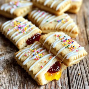 For these delightful Brown Sugar Pop Tart Cookies, here’s what you’ll need: - 2 cups all-purpose flour - 1/2 cup packed brown sugar - 1/2 cup granulated sugar - 1 teaspoon baking powder - 1/4 teaspoon baking soda - 1/4 teaspoon salt - 1 cup unsalted butter, softened at room temperature - 1 large egg, lightly beaten - 1 teaspoon pure vanilla extract - 1/2 cup fruit preserves (choose your favorite: strawberry, raspberry, or apricot) - 1 cup powdered sugar (for icing) - 1-2 tablespoons milk (to thin the icing) - Sprinkles (optional, for decoration) This list covers all the basics you need to create these sweet treats. Each ingredient plays a key role in flavor and texture. The all-purpose flour gives structure. The brown sugar adds a rich taste. The butter ensures a soft, tender cookie. With the fruit preserves, you will get a burst of flavor in each bite. Make sure to use room-temperature butter. It mixes well and helps create a smooth dough. You can pick any fruit preserve you love. Strawberry and raspberry are popular choices, but apricot can add a unique twist. When it comes to icing, the powdered sugar blends with milk for a sweet drizzle. You can adjust the milk to get the right consistency. Add sprinkles for extra fun! For the full recipe, be sure to check out the detailed steps in the article. Enjoy baking! 1. Preheat your oven to 350°F (175°C). 2. Line two baking sheets with parchment paper to prevent sticking. 3. In a large mixing bowl, whisk together: - 2 cups all-purpose flour - 1/2 cup packed brown sugar - 1/2 cup granulated sugar - 1 teaspoon baking powder - 1/4 teaspoon baking soda - 1/4 teaspoon salt 1. In another bowl, cream 1 cup of softened unsalted butter until light. 2. Add in 1 large egg and 1 teaspoon of pure vanilla extract. Mix until smooth. 3. Gradually mix the dry ingredients into the butter mixture until just combined. 1. Divide the dough into two equal parts. Wrap each in plastic wrap. 2. Chill the dough in the fridge for about 30 minutes to make it easier to handle. 3. Roll out one portion on a floured surface to about 1/8 inch thick. 4. Cut the dough into rectangles, about 3x2 inches, using a sharp knife or pizza cutter. 1. Place half of the cut rectangles on the baking sheets. 2. Spoon about 1 teaspoon of your favorite fruit preserves in the center of each rectangle. 3. Roll out the second portion of dough. Cut out an equal number of rectangles. 4. Gently place each rectangle over the filled bases. Pinch the edges to seal. 1. Bake the cookies for 12-15 minutes until golden brown. 2. Cool on the baking sheet for a few minutes. Then transfer to a wire rack to cool completely. 1. While the cookies cool, prepare the icing by mixing: - 1 cup of powdered sugar - 1-2 tablespoons of milk Blend until smooth. 2. Once cookies cool, drizzle the icing on top. Add sprinkles if desired. 3. Allow the icing to set for 10 to 15 minutes before enjoying your Brown Sugar Pop Tart Cookies. For the complete recipe, check out the Full Recipe section. To make great Brown Sugar Pop Tart Cookies, focus on the dough. You want a slightly sticky dough that holds its shape. If it feels too dry, add a touch of butter. If it’s too wet, sprinkle in a bit of flour. For chocolate lovers, try adding chocolate chips. Mix in about half a cup to your dough. This will give your cookies a rich twist. To ensure even baking, space your cookies on the sheet. Keep at least two inches between them. This helps hot air circulate freely. Check your cookies for doneness around 12 minutes. They should be golden brown on the edges. If they look pale, give them a few more minutes. For the icing, mix powdered sugar with milk. Aim for a smooth consistency that drizzles easily. Too thick? Add more milk. Too thin? Add more sugar. For a fun twist, use sprinkles or colored sugar on top. You can also drizzle melted chocolate for a richer flavor. {{image_4}} You can change the flavor of your Brown Sugar Pop Tart Cookies easily. Try using different fruit preserves. Strawberry, raspberry, or apricot work great. Each choice brings a new twist. If you're a chocolate lover, add chocolate chips to the dough. These will melt and create a gooey surprise inside. Mix and match flavors to find your favorite! If you need gluten-free options, you can use gluten-free flour. This swap works well and keeps the taste yummy. For a vegan option, replace butter with coconut oil. Use a flax egg instead of a regular egg. Just mix one tablespoon of ground flaxseed with three tablespoons of water. Let it sit for a few minutes to thicken. These changes keep your cookies tasty and friendly for everyone. Get creative when serving these cookies! You can make cookie sandwiches. Just spread some icing between two cookies. This adds fun and flavor. Another idea is to crumble the cookies on top of desserts. They make a great topping for ice cream or yogurt. Serve them warm for an extra treat. Feel free to explore and enjoy your delicious creations! To keep your Brown Sugar Pop Tart Cookies fresh, store them right. Place cookies in an airtight container. This will keep them soft and tasty. You can also stack them with parchment paper between layers. This method prevents sticking and keeps them intact. You can freeze the dough or the baked cookies. For unbaked dough, wrap it tightly in plastic wrap. Place it in a freezer bag, removing as much air as possible. For baked cookies, let them cool first. Then, layer them in a freezer-safe container, with parchment paper between layers. At room temperature, cookies last about one week. To maintain flavor, keep them in a cool, dry place. If you see any signs of staleness, it's best to toss them. For frozen cookies, they stay good for up to three months. Just thaw them at room temperature before enjoying. To keep your cookies from spreading too much, chill the dough. This helps firm it up. Use a high-fat butter, as it helps hold the shape. Also, ensure you measure the flour correctly. Too little flour can lead to spreading. Yes, you can make these cookies ahead of time. Prepare the dough and chill it in the fridge. You can also freeze the cookie dough. Just thaw it before rolling and baking. This is great for parties or special occasions. If you want a different filling, try Nutella or peanut butter. You can also use chocolate chips or caramel. These options adapt to many tastes. Feel free to mix and match according to what you like. To make thicker icing, use less milk. Start with one tablespoon and add more slowly. Mix until you get the desired consistency. This will help the icing hold its shape when drizzled. Yes, you can use other flavors of Pop Tarts. Try strawberry, s'mores, or cinnamon. Each flavor will bring a new twist to your cookies. Experiment and find your favorite! For the full recipe, check the [Full Recipe] section to get started on these tasty treats. This blog post covered the key steps to make delicious cookies with fruit preserves. We discussed essential ingredients, mixing methods, and baking tips. You learned how to store and freeze cookies for longer freshness. Remember, experimentation can elevate your cookie game. Try different flavors and decorations to make it your own. Your baking adventures can yield tasty treats that everyone will enjoy. Happy baking!