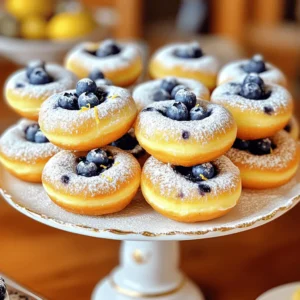 Here’s what you need to make these tasty blueberry cake donuts. The ingredients are simple and easy to find. - 1 cup all-purpose flour - 1/2 cup granulated sugar - 1/4 cup unsalted butter, melted - 1/2 cup milk - 1 large egg - 1/2 teaspoon vanilla extract - 1 teaspoon baking powder - 1/4 teaspoon salt - 1 cup fresh blueberries (or frozen, thawed) - 1 tablespoon lemon zest - 1/4 teaspoon cinnamon (optional) - Powdered sugar for dusting (optional) These ingredients work together to make soft and moist donuts. The blueberries add a burst of flavor. The lemon zest brings freshness. You can also add cinnamon if you like a warm spice note. Using fresh blueberries is best for the flavor. If you use frozen blueberries, make sure to thaw them first. This helps keep the batter from getting too wet. Don't forget to check out the Full Recipe for all the steps needed to create these delightful treats. Each bite will make you feel like you are enjoying a little piece of heaven. - Set the temperature to 350°F (175°C). - Prepare the donut pan with non-stick cooking spray. - Combine 1 cup all-purpose flour, 1/2 cup granulated sugar, 1 teaspoon baking powder, 1/4 teaspoon salt, and 1/4 teaspoon cinnamon in a bowl. - Mix 1/4 cup melted butter, 1/2 cup milk, 1 large egg, 1/2 teaspoon vanilla extract, and 1 tablespoon lemon zest in another bowl. - Gently stir the wet mixture into the dry ingredients without overmixing. A few lumps are fine. - Fold in 1 cup fresh blueberries, then fill each donut pan cavity about two-thirds full. - Bake for 10-12 minutes. Let the donuts cool for about 5 minutes in the pan. Then, transfer them to a wire rack to cool completely. If you want more details, check out the Full Recipe. Enjoy making these delicious blueberry cake donuts! - Use fresh blueberries for the best flavor and texture. - Avoid overmixing the batter to keep donuts soft. Using fresh blueberries makes a huge difference. They burst with flavor, adding sweetness and a nice pop to each bite. If you only have frozen blueberries, that’s okay! Just make sure to thaw and drain them first. This helps keep the batter from getting too wet. When mixing your batter, be gentle. Overmixing can lead to tough donuts. Stir until the ingredients just come together. A few lumps are perfectly fine. This keeps your donuts light and fluffy. - Serve with a light dusting of powdered sugar or a simple glaze. For serving, I love to dust the donuts with powdered sugar. It adds a sweet touch and makes them look pretty. You can also drizzle a simple glaze made from powdered sugar and milk. Just mix until smooth and drizzle over the top. - Experiment with additional spices like nutmeg or variations in citrus zest. Adding a pinch of nutmeg or some lemon zest can elevate the flavor. It gives your donuts a unique twist. Try different spices to find your favorite combination. A little creativity goes a long way in the kitchen! {{image_4}} If you need a gluten-free option, it’s easy! Just swap out the all-purpose flour for a gluten-free flour blend. Many stores now sell these blends. They work well and keep the donuts soft. You won’t miss the gluten at all. Blueberry cake donuts are tasty, but don’t stop there! You can try other fruits too. Raspberries add a tart kick. Strawberries bring a sweet touch. Just use the same amount of fruit. This lets you enjoy new flavors while keeping the recipe simple. Want a vegan version? It’s simple! Replace the egg with a flax egg. To make a flax egg, mix 1 tablespoon of ground flaxseed with 2.5 tablespoons of water. Let it sit for a few minutes. Use plant-based milk and butter instead of dairy. This way, everyone can enjoy these tasty treats! You can find the Full Recipe above to explore these variations and get started on your baking adventure. Store your blueberry cake donuts in an airtight container. They will stay fresh for 1-2 days at room temperature. Keep them away from direct sunlight to prevent drying out. For longer freshness, refrigerate the donuts. They can last up to a week in the fridge. Just place them in an airtight container to keep them moist. Want to save some for later? Freeze the donuts individually wrapped. They will keep well for up to 3 months. When you’re ready to enjoy them, thaw at room temperature or warm them briefly in the oven. This keeps the taste fresh, just like when they were baked. - Yes, thaw and drain them before folding into the batter. Frozen blueberries are a great option. They can work well if fresh ones are not available. Thawing them helps to prevent too much moisture in the batter. Drain them to keep your donuts light and fluffy. - Ensure not to overmix the batter and measure the flour correctly. Dense donuts are often a sign of overmixing. Mixing too much can lead to tough donuts. Also, make sure to measure your flour accurately. Too much flour can weigh down the batter. - Consider using whole wheat flour and reducing sugar or adding applesauce. To make these donuts healthier, swap all-purpose flour for whole wheat flour. This adds fiber to your treat. You can also cut down on sugar. Applesauce can be a great substitute for some sugar, adding moisture too. - Refer to the section above for the complete list of ingredients and instructions. The Full Recipe is easy to find above. It includes all the steps to bake these tasty treats. Enjoy your baking adventure! You now have all the steps to make delicious blueberry cake donuts. We covered the ingredients, mixing methods, baking tips, and storage advice. Remember to use fresh blueberries for the best taste, and don't overmix. Try different fruits or gluten-free options for fun variations. Follow these tips, and you’ll enjoy perfect donuts every time. Happy baking!
