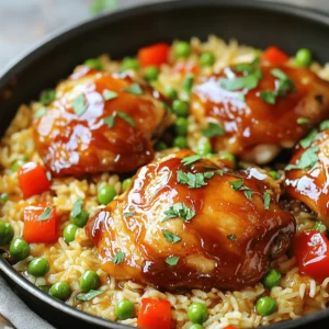 - 4 skinless, boneless chicken thighs - 1 cup long-grain rice - 2 cups chicken broth - 1 cup of your favorite BBQ sauce - 1 tablespoon honey - 1 red bell pepper, diced - 1 small onion, finely chopped - 2 cloves garlic, minced - Salt and pepper, to taste - Freshly chopped parsley, for garnish When you gather your ingredients, aim for freshness. The chicken thighs provide great flavor and moisture. The long-grain rice acts as a perfect base, soaking up the BBQ sauce and broth. For the flavor enhancers, pick a BBQ sauce you love. A good sauce makes all the difference in this dish. The honey adds a sweet touch that really elevates the dish. The diced red bell pepper adds color and crunch, making the meal visually appealing. Don’t forget your aromatics! The onion and garlic give a lovely base flavor. Salt and pepper are vital to bring all the flavors together. Lastly, fresh parsley not only brightens the dish but adds a nice finish. You can find the full recipe linked above. Enjoy making this easy family meal! First, heat olive oil in a large skillet over medium heat. Add finely chopped onion and minced garlic. Sauté for 2-3 minutes. You want the onion to turn soft and smell good. Next, season the chicken thighs with salt and pepper. Make sure both sides are well coated. Now, push the onion and garlic to the side of the pan. Add the chicken thighs. Sear them for about 5-6 minutes on each side. You want them to turn golden brown. While the chicken cooks, mix BBQ sauce and honey in a small bowl. Once the chicken is browned, pour this glaze over the chicken. Make sure each piece is covered well. After that, stir in the long-grain rice. Mix it well with the BBQ sauce and chicken juices. Then, carefully pour in the chicken broth. Stir gently to combine everything. Bring it to a boil, then lower the heat. Cover the pan and let it simmer for about 20 minutes. After 10 minutes, add diced red bell pepper and frozen peas. Cover and cook until the rice is tender and the broth is absorbed. Finally, let the dish sit for 5 minutes off the heat. Fluff the rice with a fork before serving. You can find the Full Recipe for more details on this delicious one-pan meal. To add depth to your One-Pan Honey BBQ Chicken Rice, consider using spices like paprika or cayenne. These spices can bring a nice warmth. You might also try a smoky BBQ sauce for a twist. Look for sauces with chipotle or hickory flavors. They can change the whole dish. For perfect rice, rinse it before cooking. This step removes excess starch and keeps the rice fluffy. Keep an eye on your chicken's sauté time. If you use thinner thighs, reduce the time to about 4-5 minutes per side. You want them golden but not dry. To save time, chop your veggies a day ahead. Store them in the fridge to keep them fresh. You can also marinate your chicken in the BBQ sauce overnight. If you're busy, this dish can be made ahead. Cook it fully, then store in the fridge. Reheat it on the stove or in the microwave. Enjoy this easy family meal without stress! For the complete recipe, check out the Full Recipe. {{image_4}} You can easily make this dish fit your needs. For gluten-free options, use rice alternatives like quinoa or brown rice. Both give you a nice texture and flavor. If you're watching carbs, try cauliflower rice instead. It’s light, tasty, and absorbs the honey BBQ sauce well. Want to spice things up? Add some chopped chilies for a spicy honey BBQ flavor. You could also mix in a sweet and tangy sauce. Try teriyaki or a honey mustard mix. Each twist gives a fresh take on the classic dish. To round out your meal, think about sides. A crisp salad pairs well with this dish. You could also serve it with warm bread to soak up the sauce. For a full meal experience, add a dessert like fruit salad or brownies. These simple touches make your one-pan chicken rice feel special. For the full recipe, check back at the beginning! After you make One-Pan Honey BBQ Chicken Rice, store leftovers in the fridge. Use airtight containers to keep the dish fresh. Make sure to cool it down to room temp first. I recommend glass containers for safe and easy reheating. When you're ready to eat, just reheat in the microwave or on the stove. Stir it well to heat evenly. If you want to save some for later, freezing works great. Let the dish cool completely. Then, portion it into freezer-safe bags or containers. Remove excess air to prevent freezer burn. It can last up to three months in the freezer. To reheat, thaw it in the fridge overnight. Then, heat it slowly on the stove or in the microwave. In the fridge, this dish lasts about three to four days. Always check for signs of spoilage. If it smells off or looks discolored, don't eat it. When stored correctly, you can enjoy your One-Pan Honey BBQ Chicken Rice at its best! Yes, you can use chicken breasts. They cook faster than thighs. Thighs stay moist and juicy. Chicken breasts may dry out if overcooked. Adjust your cooking time to about 4-5 minutes per side. Check for doneness to ensure they are safe to eat. The safe internal temperature for chicken is 165°F (75°C). Use a meat thermometer for accuracy. Insert it into the thickest part of the chicken. If it reads 165°F, your chicken is ready. If not, cook it a bit longer. You can use brown rice, but it needs more time. Brown rice takes about 40-45 minutes to cook. Increase the liquid by half a cup as well. This ensures it absorbs enough moisture. Check it often to avoid overcooking. Reheating in the oven helps maintain texture. Preheat your oven to 350°F (175°C). Place the chicken and rice in a baking dish. Add a splash of broth to keep it moist. Cover with foil and heat for about 20 minutes. Enjoy your meal without losing flavor! This blog post provided a clear guide for making a tasty BBQ chicken dish. You learned about key ingredients, cooking steps, and helpful tips. Remember, using chicken thighs adds moisture. Try different BBQ sauces to find your favorite. You can also adjust for diet needs, like gluten-free or low-carb options. Proper storage keeps your leftovers fresh. If you follow these steps, you’ll have a meal that delights your taste buds. Enjoy your cooking adventure and share your creations with others!