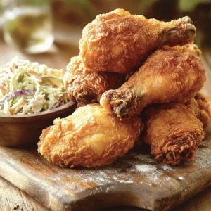 For the ultimate Southern fried chicken, you'll need: - 4 pieces of bone-in, skin-on chicken thighs - 4 pieces of bone-in, skin-on chicken drumsticks - 2 cups buttermilk - 1 tablespoon hot sauce (your favorite variety) - 1 tablespoon garlic powder - 1 tablespoon onion powder - 1 tablespoon paprika (smoked paprika adds a lovely depth) - 1 teaspoon freshly ground black pepper - 1 teaspoon cayenne pepper (adjust to taste for desired heat) - 2 cups all-purpose flour - 1 teaspoon salt - Vegetable oil (for frying, enough to fill your skillet about 2 inches deep) You can change some ingredients to fit your needs. Use skinless chicken for less fat. If you avoid dairy, use plant-based milk in place of buttermilk. Add apple cider vinegar to mimic the tangy taste. Instead of cayenne, use chili powder for spice without too much heat. Gluten-free folks can swap all-purpose flour with a gluten-free blend. Fresh ingredients make a big difference in flavor and texture. Chicken should be cold and fresh for the best taste. Fresh spices give a stronger flavor, while old spices may taste flat. Buttermilk adds creaminess and tang. Using fresh, high-quality ingredients leads to a crispy, flavorful fried chicken that everyone will love. Trust me, your taste buds will thank you! Marinating the chicken adds flavor and moisture. In a large bowl, mix buttermilk, hot sauce, garlic powder, onion powder, paprika, black pepper, and cayenne. Whisk this until it’s smooth. Add the chicken thighs and drumsticks, making sure they are covered in the marinade. Cover the bowl tightly with plastic wrap and put it in the fridge. Let the chicken marinate for at least 4 hours. For the best taste, let it soak overnight. The coating is key to crispy chicken. In a separate bowl, sift together the flour and salt. This mix will form a crunchy crust. Make sure there are no lumps in the flour. You want an even coating to stick well to the chicken. Frying is an art. Pour enough vegetable oil into a cast-iron skillet to reach about 2 inches deep. Heat the oil over medium-high heat until it hits 350°F (175°C). You can check the oil by sprinkling a bit of the flour mix in; if it bubbles, you are ready. Remove the chicken from the marinade, letting extra drip off. Dredge each piece in the seasoned flour, pressing firmly. Shake off extra flour and let it rest on a rack. Lower a few pieces into the hot oil. Don’t crowd the pan. Fry for 12-15 minutes per side. Make sure the chicken reaches 165°F (75°C) inside. After frying, let the chicken sit on paper towels to absorb oil. This step helps keep it crispy. Enjoy your Ultimate Southern Fried Chicken! For the complete recipe, check out the Full Recipe. To get that perfect crispy skin, start with the right marinade. Use buttermilk; it adds moisture and flavor. The acidity helps tenderize the chicken, making it juicy. After marinating, let the chicken sit in the fridge. This helps the coating stick better. When you dredge the chicken in flour, press hard. This forms a thick layer that crisps up beautifully. Fry in hot oil; the temperature should be around 350°F. If the oil is too cool, the chicken will soak it up and become soggy. Fry in small batches. Overcrowding the pan can lower the oil's heat and ruin the crispiness. A few errors can lead to lackluster fried chicken. First, don’t skip the marinating step. It’s key for flavor and moisture. Second, don’t rush the frying. Frying too quickly can burn the outside while leaving the inside raw. Use a thermometer to check the chicken’s doneness. Aim for 165°F at the thickest part. Also, avoid using too much flour. If it clumps, it won’t fry evenly. Lastly, don’t forget to let the chicken rest after frying. This allows juices to settle, making every bite juicy and tender. Having the right tools makes a big difference. Use a cast-iron skillet for even heat distribution. A deep-fry thermometer is crucial to monitor oil temperature accurately. Tongs help you place chicken safely in hot oil, minimizing splatter. A wire rack is great for letting the chicken drain after frying. Paper towels absorb excess oil, keeping your chicken crispy. Lastly, a large mixing bowl is needed for the marinade. With these tools, you’re set for success with your Ultimate Southern Fried Chicken. For the complete recipe, check out the Full Recipe. {{image_4}} To make spicy southern fried chicken, add more heat to your recipe. Use two tablespoons of hot sauce in the marinade. You can also add more cayenne pepper to the flour mix. This will give your chicken a nice kick. Adjust the spice to your liking for the perfect flavor. If you want a gluten-free option, swap all-purpose flour with gluten-free flour. Rice flour or a blend works well. The chicken will still be crispy and tasty. Don’t forget to check the labels for any hidden gluten in your seasonings. Transform your fried chicken into a sandwich! Use thick slices of bread or a soft bun. Add pickles, lettuce, and your favorite sauce for a tasty twist. This makes a great lunch or dinner option. Pair it with fries or a side salad for a full meal. For the full recipe, check out Ultimate Southern Fried Chicken. After enjoying your ultimate Southern fried chicken, store leftovers properly. Place the chicken pieces in an airtight container. You can keep them in the fridge for up to four days. Make sure the chicken is cool before sealing the container. This helps keep the skin crispy and the meat juicy. To reheat your fried chicken, avoid the microwave. Instead, use an oven or skillet for best results. Preheat your oven to 375°F (190°C). Place the chicken on a baking sheet and heat for about 15-20 minutes. This method keeps the skin crispy and maintains flavor. If using a skillet, heat a bit of oil over medium heat. Fry each piece for about 3-5 minutes, flipping until heated through. Freezing is a great option for longer storage. First, let the chicken cool completely. Wrap each piece in plastic wrap, then place them in a freezer bag. Remove as much air as possible to prevent freezer burn. Fried chicken can be frozen for up to three months. Thaw in the fridge overnight before reheating. Enjoy your delicious fried chicken anytime! For the full recipe, check out the Ultimate Southern Fried Chicken. You should marinate the chicken for at least 4 hours. For best flavor, marinate overnight. The longer you soak, the juicier and tastier the chicken will be. The best oil for frying is vegetable oil. It has a high smoke point, which is ideal for frying. You can also use peanut oil for a nutty flavor. Yes, you can make fried chicken in an air fryer. It will be less greasy and still crispy. Adjust the cooking time to about 25-30 minutes at 375°F (190°C). Popular side dishes include: - Creamy coleslaw - Fluffy cornbread - Rich mashed potatoes - Collard greens - Baked beans These sides pair well with the chicken's crunchy texture. To check if the chicken is done, use a meat thermometer. It should read at least 165°F (75°C) at the thickest part. The skin should be a deep golden brown. This blog post covered all you need for perfect fried chicken. We discussed key ingredients, tips for preparation, and how to achieve that crispy texture. You can even explore variations like gluten-free options or spicy twists. Remember, fresh ingredients matter and proper storage keeps your chicken tasty. Stay clear of common mistakes, and use the right tools for the best results. Now, you’re ready to impress with your fried chicken skills!