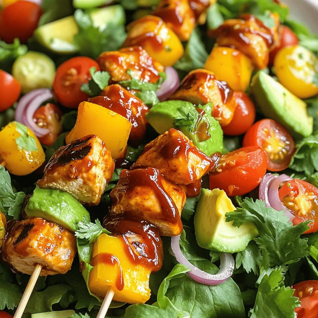 BBQ Chicken Skewer Salad Flavorful and Healthy Meal