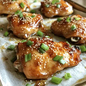- 4 boneless, skinless chicken thighs - 1/4 cup honey - 3 cloves garlic, minced - 2 tablespoons low-sodium soy sauce - 1 tablespoon apple cider vinegar - 1 tablespoon olive oil - 1 teaspoon fresh ginger, grated - 1/2 teaspoon freshly ground black pepper - 1/4 teaspoon red pepper flakes (optional) - 2 green onions, finely sliced (for garnish) - Sesame seeds (for garnish) Gathering the right ingredients makes cooking easy and fun. Each item in this list plays a key role in the flavor of the dish. Chicken thighs are juicy and tender. Honey adds sweetness, while garlic gives a warm, savory taste. The soy sauce brings depth, and apple cider vinegar adds a hint of tang. Olive oil helps with cooking and keeps the chicken moist. Fresh ginger gives a bright kick, and black pepper adds warmth. If you like a bit of spice, the red pepper flakes can give the dish a nice heat. The green onions and sesame seeds are perfect for topping. They add flavor and make the dish look great. You can find the full recipe for this dish in the linked section. To start, I combine the marinade ingredients. In a medium bowl, mix together: - 1/4 cup honey - 3 cloves garlic, minced - 2 tablespoons low-sodium soy sauce - 1 tablespoon apple cider vinegar - 1 tablespoon olive oil - 1 teaspoon fresh ginger, grated - 1/2 teaspoon freshly ground black pepper - 1/4 teaspoon red pepper flakes (optional) Whisk these items together until they blend well. Next, I coat the chicken thighs in the marinade. I make sure each piece is covered. I cover the bowl with plastic wrap or a lid. Let it marinate in the fridge for at least 30 minutes. For a richer flavor, I suggest marinating for up to 2 hours. While the chicken is marinating, I preheat the oven to 400°F (200°C). This ensures the oven is ready for baking. After marinating, I line a baking sheet with parchment paper. This helps with cleanup. Next, I place the marinated chicken thighs on the baking sheet. I set aside the marinade in the bowl. I bake the chicken for 25-30 minutes. I check that the internal temperature reaches 165°F (74°C). While the chicken bakes, I prepare the sauce. I pour the reserved marinade into a small saucepan. I heat it over medium heat until it boils. Once boiling, I lower the heat and let it simmer for about 5-7 minutes. I stir occasionally until the sauce thickens slightly. After the chicken is done, I remove it from the oven. I use a brush to coat the chicken with the thickened sauce. Then, I return the tray to the oven for an extra 5 minutes. This gives the chicken a nice caramelized finish. The marination time is key for flavor. I recommend at least 30 minutes. If you have time, let it soak for up to 2 hours. This gives the chicken a deeper flavor. For even better results, poke small holes in the chicken. This helps the marinade soak in more. Remember to keep it covered in the fridge. This keeps it fresh and safe. To ensure your chicken is cooked through, check its internal temperature. Use a meat thermometer for accuracy. The chicken should reach 165°F (74°C). This ensures it’s safe to eat. Avoid dry chicken by not overcooking it. Keep an eye on the clock while baking. If you’re unsure, take it out a bit early. Let it rest for a few minutes after baking. This helps keep it juicy. For more ideas and tips, check out the Full Recipe. {{image_4}} You can change the sweetener in this recipe. Maple syrup or agave nectar work well. These options give a different taste while keeping it sweet. If you want to switch proteins, try using shrimp or tofu. Both options soak up the sauce nicely. Shrimp cooks quickly and adds a nice texture. Tofu is great for a plant-based meal. Make sure to press tofu to remove excess water for the best results. To add some heat, try extra spices. Red pepper flakes are a good choice. You can also use jalapeños or sriracha for a spicy kick. Start with a small amount to find the right balance. Adding vegetables can turn this dish into a one-pan meal. Bell peppers, broccoli, or snap peas add color and nutrition. Toss them in with the chicken during the last 15 minutes of baking. This way, they stay crisp and fresh. For more details, check the Full Recipe. To store your honey garlic chicken, first let it cool. Place leftovers in an airtight container. This keeps the dish fresh and tasty. You can store it in the fridge for about 3 to 4 days. This makes it easy to enjoy later. If you want to save your honey garlic chicken for a longer time, freezing is a great option. First, let the chicken cool completely. Then, wrap it tightly in plastic wrap or foil. Place it in a freezer-safe bag or container. It can stay in the freezer for up to 3 months. When you’re ready to eat it, thaw the chicken in the fridge overnight. To reheat, place it in the oven at 350°F (175°C) for about 20 minutes. You can also use a microwave. Heat it on medium power until it’s warm. This will help keep the flavors and texture just right. To balance the sweetness, you can add more soy sauce. This adds saltiness to the dish. You can also add more garlic for a savory flavor. Adding a splash of vinegar can help cut through the sweetness too. Yes, chicken breast works well in this recipe. Chicken breast is leaner than thighs, so it cooks faster. This means you need to watch the cooking time closely. Aim for an internal temperature of 165°F (74°C) to avoid dryness. Homemade honey garlic chicken pairs nicely with several side dishes. You can serve it with steamed rice for a classic touch. Roasted vegetables add color and nutrition. A fresh salad can balance the meal with crunch and zest. You can also try it with noodles for a fun twist. This blog post covered a tasty honey garlic chicken recipe. We explored ingredients, marinating, baking, and sauce prep. I shared tips for the best flavor and texture, along with variations you can try. Don’t forget proper storage methods for great leftovers. You can even adjust sweetness or swap proteins. Enjoy your cooking adventure. Your honey garlic chicken will impress!