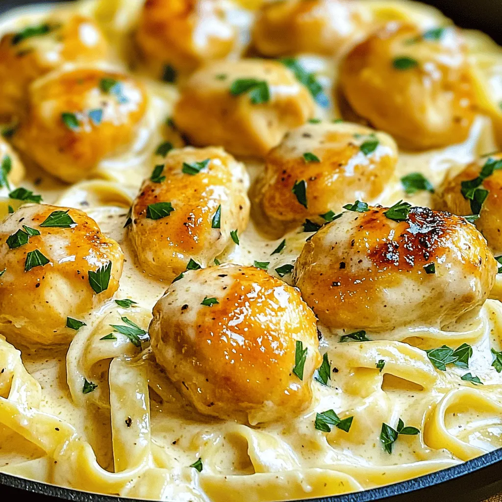 Garlic Butter Chicken Bites with Creamy Pasta Delight