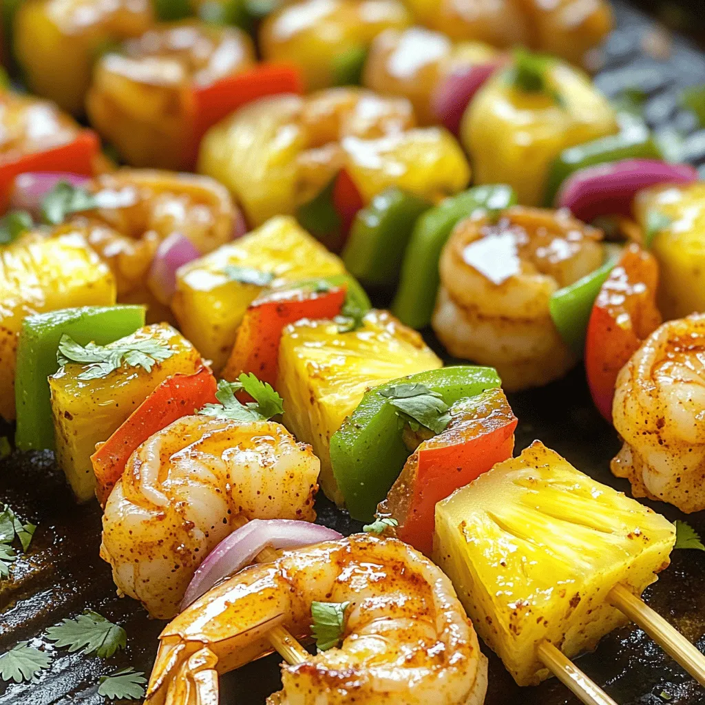 Grilled Jerk Shrimp and Pineapple Skewers Delight