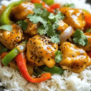- Chicken thighs - Black peppercorns - Garlic and ginger - Bell peppers and onion The main stars of this dish are the chicken thighs. They are juicy and tender. I prefer thighs over breasts for more flavor. Black peppercorns give this dish its signature kick. Crush them fresh for the best taste. Garlic and ginger add warmth and depth. They create a strong base for your sauce. Bell peppers and onion bring crunch and color to the plate. They balance the heat from the black pepper. - Soy sauce - Honey - Cornstarch - Vegetable oil Soy sauce adds a salty, umami flavor. It pairs well with the chicken and veggies. Honey brings a touch of sweetness that balances the spice. Cornstarch is key for crisping the chicken. It helps create a nice texture. Vegetable oil is perfect for frying. It has a high smoke point and does not overpower the flavors. - Fresh cilantro - Additional seasoning options Fresh cilantro adds a bright finish to the dish. It brings a pop of color and flavor. You can also sprinkle more black pepper on top for extra heat. If you like, add a squeeze of lime for a fresh twist. For a stunning presentation, serve the zesty black pepper chicken over fluffy jasmine rice. This will make your dish look beautiful and inviting. To make the chicken flavorful, start by mixing the chicken with key ingredients. In a medium bowl, combine the chicken pieces, freshly crushed black peppercorns, cornstarch, a pinch of salt, and 1 tablespoon of soy sauce. Mix it well so every piece is coated evenly. Cover the bowl with plastic wrap. Let it sit in the fridge for at least 30 minutes. This marinating time helps the flavors soak in. Next, heat 2 tablespoons of vegetable oil in a large skillet over medium-high heat. Wait until the oil shimmers. Add the marinated chicken in a single layer. Cook it for about 5-7 minutes. Turn the chicken occasionally to get it golden brown and cooked through. Once done, take the chicken out and set it aside on a plate. In the same skillet, if needed, add another tablespoon of oil. Now, it's time to add flavor. Toss in the minced garlic and ginger. Sauté them for about 30 seconds until they smell great. Then add the sliced onions and bell peppers. Stir-fry for about 3-4 minutes. You want the veggies to soften but still keep a bit of crunch. Now, bring the chicken back into the skillet. Drizzle the remaining 2 tablespoons of soy sauce and 1 tablespoon of honey over everything. Use a spatula to toss it all together. Make sure everything gets coated nicely. Stir-fry for another 2-3 minutes until everything is warm and well mixed. Taste your dish and adjust the seasoning if needed. You can add more salt or freshly crushed black pepper based on your taste. Check out the Full Recipe for more details. To make black pepper chicken shine, adjust the spice levels. If you love heat, add more black peppercorns. For a milder taste, reduce the amount. This dish should match your taste. Marinating is key to flavor. I suggest marinating the chicken for at least 30 minutes. This lets the spices soak in. For a twist, try adding a splash of lemon juice or some chili flakes. These give a zesty kick. You can cook black pepper chicken in different ways. If you don’t have a stovetop, use an oven. Simply place the marinated chicken on a baking sheet. Bake at 400°F for around 20-25 minutes. This option keeps the chicken juicy. For a perfect stir-fry, keep the heat high. Use a large skillet or wok to give the chicken room to cook. Stir quickly to avoid burning. This helps create a nice sear on the chicken. Presentation matters! Serve the zesty black pepper chicken over fluffy jasmine rice. This adds color and makes the dish pop. You can also add a sprinkle of crushed black pepper on top. This gives it a gourmet look. To elevate your dish, use a large white plate. The contrast makes the colors stand out. Finish with fresh cilantro leaves for a bright touch. A good plate will make your meal more appealing. {{image_4}} You can switch up the chicken for different proteins. - Turkey works well in this recipe. - Pork adds a nice twist. - Tofu is a great choice for a vegetarian option. If you want a veggie-packed dish, use: - Broccoli, which adds crunch and color. - Mushrooms for a meaty texture. - Zucchini for a fresh taste. You can bake or grill this dish for a different flavor. - Baking gives a nice, even cook. Set the oven to 400°F and cook for 25 minutes. - Grilling adds a smoky taste. Use skewers for easy handling. For slow cooker fans, try this: - Mix all your ingredients and place them in the slow cooker. - Cook on low for about 6 hours. This makes the chicken super tender and full of flavor. You can give Black Pepper Chicken an Asian twist by adding ingredients like: - Sesame oil for a nutty flavor. - Chili paste for heat. Try these other cultural adaptations: - Indian-style with curry spices for a bold kick. - Mexican flair by adding cumin and serving with tortillas. These variations keep the dish fresh and interesting. For the full recipe, check the main section. Store your leftover black pepper chicken in the fridge. Use an airtight container for best results. This will keep the chicken fresh and safe to eat. It can last about three to four days in the fridge. If you want to keep it longer, consider freezing it. When you reheat the chicken, use a skillet or microwave. If using a skillet, add a splash of water or broth. This helps keep the chicken moist. Heat it over medium heat until warm. If you use the microwave, heat in short bursts, stirring in between. This will help maintain the flavor and moisture. To freeze, place your chicken in a freezer-safe bag or container. Make sure to remove as much air as possible. This helps prevent freezer burn. You can freeze it for up to three months. When ready to eat, thaw it overnight in the fridge. This will help keep the texture and taste as fresh as possible. Black Pepper Chicken is a tasty dish that features chicken and black pepper. It likely comes from Asian cuisine, where bold flavors shine. The dish highlights the warmth of freshly cracked black pepper, making it exciting. You can find it in many Chinese restaurants. It's often served with rice or noodles. To add more heat, try these tips: - Use more black peppercorns. - Add red pepper flakes. - Include sliced fresh chili peppers. - Experiment with spicy sauces like sriracha. These options will help you find the right heat for your taste. Yes, you can! Here are some great substitutes: - Chicken breast instead of thighs. - Shrimp for a seafood twist. - Tofu for a plant-based option. - Beef strips if you prefer red meat. Each protein brings its unique flavor and texture to the dish. Black Pepper Chicken can be a healthy choice. Chicken is a good source of protein. It helps build muscle and keep you full. This dish also includes colorful veggies, adding vitamins. Just watch the soy sauce for sodium. You can use low-sodium soy sauce to make it even better. Enjoy it with rice for a balanced meal. For the full recipe, check the section above. Black Pepper Chicken blends simple flavors into an amazing dish. We explored key ingredients, like chicken thighs, spices, and sauces. I shared step-by-step instructions to marinate, cook, and sauté for a tasty stir-fry. Remember, you can play with spices and cooking methods to make this dish your own. Storage tips help you enjoy leftovers without losing flavor. With my guidance, you can create a memorable meal that pleases everyone. Enjoy cooking and make this dish a staple!