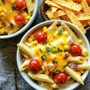 For Western Ranch Pasta Delight, you need the following ingredients: - 8 oz. penne pasta - 1 cup cherry tomatoes, halved - 1 cup sweet corn, frozen or fresh - 1 red bell pepper, diced - ½ cup red onion, finely chopped - 1 cup cooked chicken breast, shredded (optional for added protein) - 1 cup ranch dressing - 1 cup shredded cheddar cheese - 1 tablespoon olive oil - 1 teaspoon garlic powder - 1 teaspoon onion powder - Salt and pepper to taste - Fresh parsley, chopped (for garnish) You can easily swap some ingredients if needed: - For ranch dressing, use yogurt or a dairy-free option. - Use any pasta type like rotini or fusilli instead of penne. - Try mozzarella or pepper jack cheese instead of cheddar. Using fresh ingredients gives better flavor and texture. Fresh veggies taste bright and crunchy. Frozen corn and peas work well if fresh is not available. Just remember to thaw frozen veggies before cooking. This keeps the dish from becoming watery. Fresh herbs like parsley add a lovely taste. Always choose what you like best for your meal! To cook the penne pasta, start by boiling a large pot of salted water. The salt adds flavor. Once the water is boiling, add the penne pasta. Cook it according to the package instructions until it is al dente, which means it should be firm to the bite. After cooking, drain the pasta in a colander and set it aside to cool slightly. Next, let's sauté the vegetables. In a large skillet, add one tablespoon of olive oil and heat it over medium heat. This oil helps the veggies cook well. Add the finely chopped red onion and diced red bell pepper. Sauté for about three to four minutes. Stir occasionally to avoid burning. You want the vegetables to be tender and fragrant. Their colors will brighten up your dish! Now, it’s time to mix everything together. First, stir in the halved cherry tomatoes and sweet corn into the skillet. Cook for another two to three minutes until they warm up and the tomatoes soften. If you want to add protein, fold in the shredded cooked chicken breast now. Make sure it mixes evenly with the veggies. Next, sprinkle in the garlic powder, onion powder, salt, and pepper. Stir well to spread the flavors. Then, add the cooked penne pasta to the skillet. Pour the ranch dressing over the top and toss everything gently. Make sure the pasta is well-coated with the dressing and mixed with the vegetables. Finally, remove the skillet from heat and stir in the shredded cheddar cheese. Mix until the cheese melts and blends throughout the dish. Serve warm and enjoy! For the full recipe, refer to the above instructions. When making Western Ranch Pasta Delight, watch out for a few common mistakes. First, do not overcook the pasta. It should be al dente, firm but tender. Second, avoid cooking the veggies too long. You want them tender but still crisp. Lastly, mix the ranch dressing evenly. This ensures every bite bursts with flavor. To elevate the taste, try adding a pinch of smoked paprika or cayenne pepper. These spices add warmth and depth. You can also mix in some chopped green onions for extra freshness. For a twist, consider adding diced jalapeños for a spicy kick. Fresh herbs like cilantro or basil can also brighten the dish. Presentation matters! Serve your Western Ranch Pasta Delight in colorful bowls. Top each serving with extra cheese and a sprig of parsley for a fresh look. You can add crunchy tortilla strips on top for texture. For a family-style meal, serve on a large platter, allowing everyone to dig in. For the full recipe, check out the complete guide to get all the details! {{image_4}} To make Western Ranch Pasta Delight without chicken, simply skip the chicken step. The dish will still be tasty and filling. You can add more veggies for flavor and texture. Try using mushrooms, zucchini, or spinach. These ingredients will give your dish a hearty feel. You can also add chickpeas for protein. This will keep your meal balanced and satisfying. Want to boost your protein? Shrimp or tofu works great in this dish. For shrimp, sauté them with the veggies until they turn pink. This usually takes about 3-4 minutes. If you prefer tofu, cut it into cubes and pan-fry it until golden. Mix it in with the pasta and ranch dressing. Both options will add a nice twist to the dish. If you want a keto-friendly version, swap the penne pasta for zucchini noodles or spaghetti squash. Both options are low in carbs and full of flavor. You can also reduce the ranch dressing and cheese for fewer calories. This way, you can still enjoy the great taste of Western Ranch Pasta Delight without all the carbs. After enjoying your Western Ranch Pasta Delight, store leftovers right away. Place the pasta in an airtight container. Let it cool before sealing. This helps keep the flavors fresh. When reheating, use the microwave or a skillet. Add a splash of water or extra ranch dressing to keep it moist. Heat gently to avoid drying out the pasta. To freeze this dish, prepare it as usual. Let it cool completely, then portion it into freezer-safe bags. Remove as much air as possible before sealing. Label each bag with the date. When ready to eat, thaw it overnight in the fridge. Reheat on the stove or in the microwave until hot. In the refrigerator, your pasta will last for about 3 to 4 days. If frozen, it can stay good for up to 3 months. Just remember, the sooner you eat it, the better the taste! Always check for any signs of spoilage before enjoying. It takes about 10 minutes to prep the ingredients. Cooking the dish takes around 20 minutes. So, the total time is about 30 minutes. This makes it a quick meal for busy days. Yes, you can prep some parts ahead. Cook the pasta and store it in the fridge. You can also chop the veggies in advance. If you like, make the whole dish ahead. Just reheat it gently when you are ready to eat. Absolutely! You can use dairy-free ranch dressing. Choose a vegan cheese if you want. This way, you keep the great flavor without dairy. Enjoy your meal without worry! We covered key elements for making Western Ranch Pasta Delight. First, we explored ingredients, including fresh choices and great substitutes. I shared step-by-step cooking tips to help you nail the perfect texture. You learned to avoid common mistakes and enhance flavors to impress. I also provided variations for different diets and smart storage tips for leftovers. Making this dish should be fun and easy. Enjoy trying new twists and sharing your delicious results!