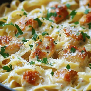 For this tasty dish, you will need: - 12 oz fettuccine or spaghetti - 2 boneless, skinless chicken breasts, cut into bite-sized pieces - 4 tablespoons unsalted butter, divided - 6 cloves garlic, minced - 1 teaspoon red pepper flakes (optional for heat) - 1 cup chicken broth - 1 cup heavy cream - 1 cup grated Parmesan cheese - Salt and pepper, to taste - Fresh parsley, finely chopped, for garnish You can boost your dish with these extras: - Lemon zest for a citrus twist - Fresh basil or thyme for herb notes - Sun-dried tomatoes for a sweet touch - Peas for a pop of color and texture - Spinach for added nutrition and flavor If you’re missing an ingredient, don’t worry! Here are some swaps: - Use olive oil instead of butter for a lighter option. - Swap chicken for shrimp or a plant-based protein. - Use veggie broth instead of chicken broth for a vegetarian version. - Substitute heavy cream with coconut cream for a dairy-free choice. - Try nutritional yeast instead of Parmesan for a vegan alternative. For the full recipe, check out the details above! Start by boiling water in a large pot. Add a pinch of salt for flavor. Once the water boils, add 12 oz of fettuccine or spaghetti. Cook the pasta according to the package until it is al dente. Drain the pasta but keep ½ cup of pasta water. Set the pasta aside while you prepare the chicken. Heat a large skillet over medium heat. Add 2 tablespoons of unsalted butter. When the butter is melted, add the chicken pieces. Season the chicken with salt and pepper. Cook the chicken for about 5-7 minutes. It should turn golden brown and be fully cooked. Use a slotted spoon to take the chicken out and place it on a plate. In the same skillet, add the last 2 tablespoons of butter. Let it melt completely. Add 6 minced garlic cloves and optional red pepper flakes for heat. Sauté for about 1-2 minutes until the garlic smells great and turns a light golden color. Pour in 1 cup of chicken broth and let it simmer gently. Lower the heat and stir in 1 cup of heavy cream. Allow this to simmer for 3-4 minutes, making the sauce thicker. Add the cooked chicken back into the skillet. Toss in the drained pasta and mix well. If the sauce is too thick, add some reserved pasta water until you reach the right texture. Stir in 1 cup of grated Parmesan cheese. This makes the sauce creamy and rich. Taste the dish and add more salt and pepper if needed. Finally, sprinkle chopped parsley on top for color and freshness. Serve the pasta hot, with extra Parmesan if you like. For the full recipe, check out the detailed steps above. When cooking pasta, always start with a large pot. Use enough water to let the pasta move freely. Add a good amount of salt to the water. This step enhances the pasta's flavor. Stir the pasta right after you add it. This stops it from sticking. Cook it until it is al dente, which means firm to the bite. Drain the pasta but save some water for later. This water can help adjust your sauce. Garlic adds a wonderful taste to your dish. Use fresh garlic whenever possible. Mince it finely to release its oils. Sauté it in butter over medium heat. Watch it closely, as garlic can burn easily. Once it turns golden and fragrant, it’s ready. If you like a stronger garlic taste, you can add more cloves. Be careful not to overcook it, as burnt garlic can taste bitter. If you enjoy some heat, add red pepper flakes to your garlic butter sauce. Start with a small amount and taste as you go. You can always add more if you want extra spice. If you prefer a milder dish, leave out the red pepper flakes entirely. You can also balance heat with a splash of cream to soften the flavor. This way, you can customize the dish to fit your taste perfectly. For the full recipe, check out the details above. {{image_4}} You can make your garlic butter chicken pasta even better by adding vegetables. Broccoli, bell peppers, and spinach work great. Just cook the veggies in the same skillet as the chicken. This adds color and nutrition to your meal. You can also use frozen peas or cherry tomatoes for a quick option. They cook fast and add a nice pop of flavor. If you want to switch up the protein, you have options! Shrimp or scallops are great choices. They cook quickly and soak up all the garlic butter goodness. You can also use tofu for a vegetarian dish. Just make sure to press it first to remove extra moisture. This way, it will soak up the sauce better. Do you prefer a creamy sauce or a light one? For a creamy sauce, stick to the heavy cream. It gives a rich, velvety texture. If you want something lighter, try using half-and-half or even a non-dairy milk. You can also reduce the amount of butter for a healthier twist. This way, you still get that garlic flavor without the heaviness. For the full recipe, check out the details above. After you enjoy your Garlic Butter Chicken Pasta, store the leftovers in an airtight container. This keeps the pasta fresh and tasty. Let the pasta cool down to room temperature before sealing it. You can store it in the fridge for up to three days. If you want to keep it longer, consider freezing it. When you're ready to eat the leftovers, reheating is simple. You can use the microwave or the stovetop. If using the microwave, place the pasta in a bowl. Add a splash of chicken broth or water to keep it moist. Heat it in short bursts, stirring often. For the stovetop, warm it in a pan over low heat. Stir in a little butter or cream to make it creamy again. To freeze Garlic Butter Chicken Pasta, make sure it is completely cool first. Portion it into freezer-safe bags or containers. Remove as much air as possible to prevent freezer burn. You can freeze it for up to three months. When you're ready to eat, thaw it in the fridge overnight. Then, reheat it using the tips above for best results. Enjoy your meal even days later! Yes, you can use other types of pasta. Penne, fusilli, or even gluten-free pasta work well. Each type adds a unique texture. Choose what you love. Just follow the package cooking time for best results. To make Garlic Butter Chicken Pasta gluten-free, select gluten-free pasta. Many brands offer great options. Ensure your chicken broth is also gluten-free. Check labels to avoid any hidden gluten. This way, everyone can enjoy this tasty meal! Garlic Butter Chicken Pasta pairs well with a fresh salad. A simple green salad with vinaigrette adds a nice crunch. Garlic bread is another great choice for soaking up sauce. You could even serve it with steamed veggies for a balanced meal. This blog post covered how to make Garlic Butter Chicken Pasta, along with key tips and variations. You learned about essential ingredients, cooking steps, and how to adjust flavors and spice levels. Storing and reheating tips ensure your leftovers stay fresh. Remember, you can easily swap ingredients to fit your taste. Enjoy this dish as a fun meal for any occasion. With simple steps, anyone can create a tasty dinner that pleases. Try it out and see how good it can be!