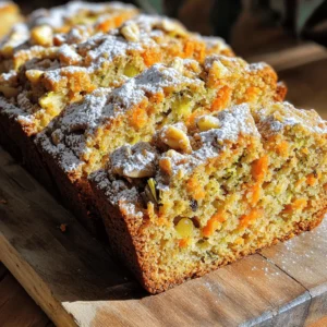 - 1 cup finely grated zucchini - 1 cup grated carrots - 1 cup grated tart apple - 1/2 cup granulated sugar - 1/2 cup brown sugar - 1/2 cup chopped walnuts or pecans - 1/2 cup raisins or dried cranberries - 1 1/2 cups all-purpose flour - 1 teaspoon baking soda - 1 teaspoon baking powder - 1 teaspoon ground cinnamon - 1/2 teaspoon ground nutmeg - 1/4 teaspoon salt To create my Carrot Apple Zucchini Bread, I focus on fresh, vibrant ingredients. The main players are zucchini, carrots, and tart apples. Each adds moisture and flavor. Grating them finely helps blend them into the batter. I also use both granulated and brown sugar. The granulated sugar adds sweetness, while brown sugar gives a rich flavor. For those who like extra texture, I suggest adding chopped nuts or dried fruit. Walnuts or pecans give a nice crunch. Raisins or dried cranberries add a touch of sweetness. Finally, I include key baking essentials. All-purpose flour forms the base, while baking soda and baking powder help the bread rise. Ground cinnamon and nutmeg add warmth and comfort. A pinch of salt balances the sweetness. This combination makes for a delicious and moist bread. You can find the full recipe to enjoy this delightful treat! - Preheat your oven to 350°F (175°C). - Prepare a 9x5 inch loaf pan by greasing it or lining it with parchment paper. - Take one medium zucchini and grate it finely. - In a clean kitchen towel, squeeze out extra moisture from the grated zucchini. - In a medium bowl, whisk together the following wet ingredients: - 1/2 cup granulated sugar - 1/2 cup brown sugar - 1/2 cup vegetable oil - 3 large eggs - 1 teaspoon vanilla extract - Pour the wet mix into the bowl with the grated zucchini, carrots, and apple. - Stir gently with a spatula until just combined. - In another bowl, whisk together: - 1 1/2 cups all-purpose flour - 1 teaspoon baking soda - 1 teaspoon baking powder - 1 teaspoon ground cinnamon - 1/2 teaspoon ground nutmeg - 1/4 teaspoon salt - Gradually add this dry mixture to the wet mixture. - Carefully fold them together without overmixing. - If desired, fold in 1/2 cup chopped walnuts or pecans and 1/2 cup raisins or dried cranberries. - Pour the batter into the prepared loaf pan, smoothing the top. - Bake for 55-65 minutes. Check for doneness by inserting a toothpick into the center. - Once done, let it cool in the pan for 10 minutes. Then, transfer the bread to a wire rack. This simple process helps create a moist and flavorful carrot apple zucchini bread that you will love! For the complete details, see the Full Recipe. - Squeeze zucchini properly: Always use a clean towel to press out excess water. This step is key. If you skip it, your bread may turn out soggy. - Avoid overmixing the batter: Mix just until combined. Overmixing can make the bread tough. - Experiment with spices: A pinch of nutmeg or ginger can elevate the taste. These spices add warmth and depth. - Try different mix-ins: You can add nuts like walnuts or pecans for crunch. Dried fruits like raisins or cranberries also add sweetness. - Serve with powdered sugar: A light dusting on top looks beautiful and adds a touch of sweetness. - Use cream cheese frosting: Spread a thin layer on warm slices for a rich finish. This makes each bite extra special. For the complete recipe, check out the Full Recipe link. {{image_4}} You can make some smart swaps to boost health. A great idea is to use applesauce instead of oil. This change cuts fat and adds natural sweetness. You can also switch to whole wheat flour. Whole wheat flour brings more fiber and nutrients. This simple change makes your bread even better for you. Want to add a fun twist? Try adding chocolate chips to the batter. The rich chocolate pairs well with the sweet flavors. You can also incorporate citrus zest, like orange or lemon. The zest brightens up the bread and adds a fresh taste. These small changes can make a big difference in flavor. If you need a gluten-free option, use gluten-free flour blends. Many brands work well in this recipe. For a vegan version, swap the eggs for flax eggs. Mix one tablespoon of flaxseed meal with three tablespoons of water. Let it sit for a few minutes until it thickens. These adaptations let everyone enjoy this tasty bread. If you want to learn more, check the Full Recipe for details. To keep your carrot apple zucchini bread fresh, store it in an airtight container. This will lock in moisture and flavor. You can use a plastic wrap or a zip-top bag if you don't have a container. Keep the bread at room temperature for the best taste. For long-term storage, freeze the bread. Wrap it tightly in plastic wrap or foil before placing it in a freezer bag. This helps prevent freezer burn. When you want to enjoy it, take it out and let it thaw in the fridge overnight. You can also reheat slices in the microwave for a quick treat. At room temperature, this bread lasts about 3 to 5 days. If you see any mold or notice a funny smell, it's time to toss it. Always check for signs of spoilage. If the bread feels very dry or hard, it may not taste good. Store it properly to enjoy every slice. To avoid soggy bread, control moisture from your ingredients. Start by squeezing out excess water from the grated zucchini. Use a clean kitchen towel for this. You can also dry the grated apple lightly with a paper towel. This step helps keep your bread light and fluffy. Yes, you can make this bread in advance. Bake it and let it cool completely. Then, wrap it in plastic wrap or foil. Store it in the fridge for up to a week. You can also freeze it for longer storage. Just make sure to slice it first for easy thawing. For great flavor, add spices like cinnamon and nutmeg. They bring warmth to your bread. You can also mix in chopped walnuts or pecans for crunch. For a fruity twist, add raisins or dried cranberries. These add sweetness and texture to every bite. Yes, you can easily turn this recipe into muffins. Use a muffin tin and line it with paper cups. Pour the batter into each cup, filling them about two-thirds full. Bake them for around 20-25 minutes. Check with a toothpick to see if they are done. Enjoy your tasty Carrot Apple Zucchini muffins! You learned how to make delicious Carrot Apple Zucchini Bread. We covered essential ingredients and tasty add-ins. Remember to control moisture by squeezing zucchini and avoid overmixing. You can try fun variations, like adding chocolate chips or using whole wheat flour. Store it well to keep it fresh, and feel free to freeze extras for later. This recipe adapts easily to muffins too. Enjoy baking your new favorite treat and sharing it with loved ones.