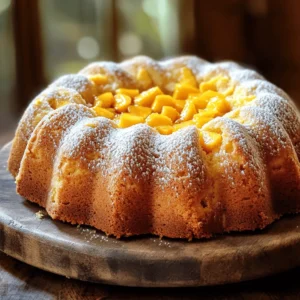 To make the Peach Cobbler Cream Cheese Pound Cake, gather these key ingredients: - 1 cup cream cheese, softened to room temperature - 1 cup unsalted butter, softened - 3 cups granulated sugar - 6 large eggs, at room temperature - 3 cups all-purpose flour - 1 teaspoon baking powder - 1 teaspoon vanilla extract - 1 teaspoon almond extract - 1 cup buttermilk, at room temperature - 2 cups fresh peaches, diced (or 2 cups canned peaches, thoroughly drained) - 1 teaspoon ground cinnamon - 1/4 teaspoon salt - Optional: powdered sugar for dusting These ingredients create a moist, flavorful cake that brings together the joy of peach cobbler and the richness of pound cake. The cream cheese and butter form a creamy base, while the peaches add sweetness and texture. Each bite is a delightful mix of flavors. You can find the full recipe for the steps to create this delicious cake. - Preheat the oven to 350°F (175°C). - In a large bowl, mix cream cheese and butter. - Beat until smooth and creamy. - Gradually add sugar and mix until fluffy. - Add eggs one at a time, mixing well after each. - In a separate bowl, whisk together flour, baking powder, cinnamon, and salt. - Alternate adding the dry mix and buttermilk to the cream mixture. - Start with some flour, then add buttermilk. - Repeat this until all ingredients are combined. - Stir in vanilla and almond extracts. - Fold in diced peaches gently to keep them whole. - Pour the batter into the prepared pans and smooth the top. - Bake for 60-70 minutes, checking for doneness with a toothpick. - Let the cake cool for 15 minutes in the pan. - Transfer to a wire rack to cool completely. This recipe is simple and fun! You can find the Full Recipe for more details. Enjoy your baking adventure! - Always use room temperature ingredients. This helps the cake rise better. - A toothpick is your best friend. Stick it into the cake to test if it's done. - This cake shines when served with whipped cream or ice cream. - You can dust it with powdered sugar for that lovely finish. - Do not overmix the batter. This can make the cake dense. - Properly prepare your pans. Grease and flour well to avoid sticking. By following these tips, you can make your Peach Cobbler Cream Cheese Pound Cake truly special. For the full recipe, check out the details provided earlier. Enjoy baking! {{image_4}} You can make this cake even more special! - Add nuts, such as pecans or walnuts, for a nice crunch. - Mix in other fruits like blueberries or cherries for a twist of flavor. If you need a gluten-free cake, it's simple! - Substitute all-purpose flour with a gluten-free blend. This keeps the cake tasty and light. Want to make this cake vegan? You can! - Use plant-based cream cheese and butter alternatives. - Replace chicken eggs with flax eggs. Just mix 1 tablespoon of flaxseed meal with 2.5 tablespoons of water, let it sit for a few minutes, and use it as an egg substitute. These variations let you enjoy Peach Cobbler Cream Cheese Pound Cake in many ways! Try them out and see which ones you love best. For the complete recipe, check out the Full Recipe. Store leftovers in an airtight container in the fridge for up to 5 days. This keeps the cake fresh and moist. I recommend slicing it first before storing. This way, you can grab a quick piece whenever you want a sweet treat. If you want to save some for later, freeze slices wrapped well in plastic wrap for up to 3 months. Make sure to press the wrap tightly against the cake to avoid freezer burn. When you’re ready to enjoy it, simply let it thaw in the fridge overnight. Reheat slices in the microwave or oven to restore moisture. If using the microwave, heat for about 15-20 seconds. For the oven, warm it at 350°F (175°C) for about 10 minutes. This will make your cake soft and delicious again. For the full recipe, check out the complete guide! To make this cake from scratch, follow these key steps: 1. Preheat the oven to 350°F (175°C). Grease and flour your bundt pan. 2. Cream the butter and cream cheese together until smooth. 3. Add sugar gradually, mixing until fluffy. 4. Incorporate eggs one by one, blending well after each addition. 5. Mix dry ingredients in a separate bowl, then add them to the wet mix, alternating with buttermilk. 6. Stir in flavorings and fold in diced peaches gently. 7. Pour batter into the prepared pan and smooth the top. 8. Bake for 60-70 minutes, checking doneness with a toothpick. 9. Cool the cake in the pan for 15 minutes, then transfer to a wire rack. 10. Optionally, dust with powdered sugar before serving. Yes, you can use canned peaches. They work well in this recipe. Just make sure to thoroughly drain them before adding to the batter. Canned peaches may be softer than fresh ones. This can change the texture of your cake. Fresh peaches provide a firmer bite and a more vibrant flavor. Both options will still yield a delicious cake. If you don't have buttermilk, you can use these alternatives: - Milk with vinegar or lemon juice: Combine 1 cup of milk with 1 tablespoon of vinegar or lemon juice. Let it sit for 5 minutes. - Plain yogurt: Use an equal amount of plain yogurt, thinned with a little milk if needed. - Sour cream: This works well too, use it in the same amount as buttermilk. These substitutes will help maintain the moisture and richness in your cake. This blog post covers a delicious Peach Cobbler Cream Cheese Pound Cake. It guides you through the necessary ingredients, step-by-step instructions, and helpful tips. You learned about variations, storage methods, and answers to common questions. Baking can be fun and rewarding. With fresh peaches or other fruits, you can customize your cake. Follow these steps, and you will impress friends and family. Happy baking!