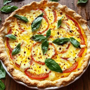 To make a tasty cheesy tomato pie, you need simple, fresh ingredients. Here’s what you will need: - 1 pre-made pie crust (9-inch) - 4 large ripe tomatoes, sliced into thin rounds - 1 cup shredded mozzarella cheese - 1 cup grated cheddar cheese - 1/2 cup fresh basil leaves, finely chopped - 1/4 cup mayonnaise - 1 teaspoon garlic powder - 1 teaspoon onion powder - Salt and freshly cracked black pepper, to taste - 1 tablespoon extra virgin olive oil - 1/4 teaspoon red pepper flakes (optional) These ingredients create a wonderful mix of flavors. The tomatoes bring freshness, while the cheeses add richness. The basil gives a nice herb taste. You can adjust the spices to your liking, adding more or less salt and pepper. You can find the full recipe to guide you through this delicious dish. - Preheat oven to 375°F (190°C). - Prepare and bake pie crust. Start by preheating your oven to 375°F (190°C). This step warms up the oven, making it ready for your pie. Next, take your pre-made pie crust. Place it into a 9-inch pie dish. Press it gently against the bottom and sides. This ensures a snug fit. Bake the crust for about 10 minutes. You want it to turn lightly golden. After baking, set it aside to cool completely. - Combine cheese mixture and layer ingredients. - Add spices and assemble layers. While the crust cools, make the filling. In a large bowl, mix the shredded mozzarella and grated cheddar cheese. Add the finely chopped basil, mayonnaise, garlic powder, and onion powder. Season this mixture with salt and black pepper. Stir it well until all blends into a creamy filling. Now, it's time to build your pie. Start by layering half of the sliced tomatoes on the cooled crust. Sprinkle a pinch of salt and black pepper on the tomatoes. This enhances their flavor. Next, spread half of the cheese mixture over the tomatoes. Make sure it covers them evenly. Add the rest of the tomato slices on top of the cheese. Follow this with the remaining cheese mixture. Ensure that it is evenly spread for a cheesy top layer. Drizzle olive oil over the pie. If you like some heat, add red pepper flakes too. - Bake the assembled pie. - Cooling and serving tips. Place the assembled pie in the preheated oven. Bake for 25 to 30 minutes. Keep an eye on it until the cheese is melted and golden brown. When ready, remove the pie from the oven. Let it cool for about 10 minutes before slicing. This cooling time helps it set, making it easier to serve. For a lovely presentation, serve the pie warm. Add some fresh basil leaves on top for color. You can also drizzle balsamic glaze before serving. It adds a nice touch to your cheesy tomato pie. Enjoy! For the full recipe, see above. Choosing the best tomatoes I love using ripe, juicy tomatoes. They add great flavor. Look for tomatoes that are firm but slightly soft to the touch. Varieties like heirloom or beefsteak work best. They have rich taste and juicy flesh. Avoid tomatoes that feel too hard or look wrinkled. Tips for achieving a golden crust To get a golden crust, pre-bake the pie crust. Bake it for about 10 minutes until it’s light brown. This step helps keep it crispy. Make sure you let it cool before adding the filling. I like to brush a little olive oil on the crust for extra flavor. Additional seasoning options You can kick up the flavor by adding spices. Try Italian seasoning or smoked paprika for a twist. A pinch of cayenne pepper can also add a nice kick. Just remember to mix spices well with the cheese mixture. How to brighten flavor with herbs Fresh herbs bring life to your pie. I recommend adding more basil or even some chopped parsley. Thyme or oregano can also work well. Sprinkle them on top before baking for a fresh taste. Garnishing ideas for serving Presentation matters! I love to garnish the pie with fresh basil leaves. It adds color and a lovely aroma. You can also sprinkle some grated cheese on top for a nice touch. Drizzling balsamic glaze for an elegant touch A drizzle of balsamic glaze makes your pie shine. It adds a rich sweetness that balances the flavors. Just a little goes a long way. Drizzle it right before serving to impress your guests. For more details on making this dish, check the Full Recipe. {{image_4}} You can change the cheese for your pie. Feta cheese adds a tangy flavor. Goat cheese gives a creamy texture and depth. Both shine in this dish. If you need dairy-free options, look for plant-based cheese. Many brands now offer great alternatives. These options melt well and keep the dish tasty. Want to boost flavor? Add vegetables! Spinach works well and adds color. Bell peppers bring a sweet crunch. You can also mix in roasted veggies. Roasted zucchini or eggplant enhances taste and texture. These additions make the pie even more satisfying. Do you need a gluten-free crust? Many stores sell gluten-free pie crusts. They are easy to use and tasty! You can also make your own with almond flour or oats. These options are better for you and still delicious. Enjoy your cheesy tomato pie with a crust that fits your diet. Check out the Full Recipe for more tips! Store your cheesy tomato pie in the fridge. Use an airtight container or wrap it tightly with plastic wrap. This keeps it fresh and safe. Leftovers last about 3 to 4 days in the fridge. Make sure to cool the pie completely before storing. To reheat the pie, use the oven for best results. Preheat your oven to 350°F (175°C). Place the pie on a baking sheet and cover it with foil. Heat for about 15-20 minutes, until warm. This method keeps the crust from getting soggy. You can also use a microwave, but it may make the crust soft. You can freeze your pie before or after baking. If you freeze it before, wrap it well in plastic wrap and then in foil. It can last up to 3 months in the freezer. If you bake it first, allow it to cool completely. Then, store it in an airtight container. Thaw it in the fridge overnight before reheating. This helps keep its great taste and texture. You can prep the pie in parts. Start by making the crust and cheese mix. Bake the crust and let it cool. Then, store the cheese mix in the fridge. You can slice the tomatoes too. When ready to bake, layer the tomatoes and cheese mix in the crust. Bake as normal for a yummy pie. Yes, but the taste changes. Fresh tomatoes are juicy and bright. Canned tomatoes can be mushy and lack flavor. If you use canned tomatoes, drain them well. This helps keep the pie from getting soggy. Fresh tomatoes are best for texture and taste. Yes, Cheesy Tomato Pie is great for vegetarians. The main ingredients are cheese, tomatoes, and herbs. You can use a store-bought crust or make your own. All these items are meat-free. It's a hearty meal that even non-vegetarians will love. Many sides go well with this pie. Here are some tasty ideas: - Simple green salad - Garlic bread - Roasted vegetables - Crispy potato wedges These sides add variety and balance to your meal, making it even better. For the full recipe, check out the detailed instructions above. The Cheesy Tomato Pie is simple and delicious. We covered the key ingredients and step-by-step instructions. You can customize it with different cheeses and veggies for variety. Storing and reheating tips ensure you enjoy every bite later. This dish is perfect for sharing and fits many diets. Try it out, and you'll impress your friends and family. Remember, cooking is about creativity and fun. Enjoy making this flavorful pie!