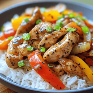 - 500g chicken breast - 2 tablespoons freshly cracked black pepper - 3 tablespoons soy sauce The main ingredients set the stage for a tasty dish. Using fresh chicken breast ensures tender meat. The black pepper adds a bold kick, while soy sauce brings depth. - 1 tablespoon oyster sauce - 1 tablespoon sesame oil You can elevate the dish with optional ingredients. Oyster sauce adds a sweet umami flavor. Sesame oil gives a nutty aroma that enhances your meal. - 1 bell pepper (any color) - 1 onion - 2 green onions Fresh vegetables bring color and crunch. Bell peppers add sweetness, while onions provide a savory base. Green onions are a bright garnish that finishes the dish. By using these ingredients, you create a well-rounded meal. They work together to deliver a bold flavor and vibrant look. For the full recipe, check out the detailed steps. - Start by slicing 500g of chicken breast into thin strips. - In a bowl, mix the chicken with 2 tablespoons of freshly cracked black pepper, 1 tablespoon of cornstarch, and 3 tablespoons of soy sauce. - If you like, add 1 tablespoon of oyster sauce for a richer taste. - Let the chicken marinate for at least 20 minutes. This helps the flavors soak in. - Make sure the cornstarch coats the chicken evenly. This will give it a nice texture when cooked. - Heat 2 tablespoons of vegetable oil in a large skillet over medium-high heat. - Wait until the oil shimmers before adding the chicken. - Place the marinated chicken in a single layer. Cook for about 4-5 minutes. - Stir occasionally to brown the chicken evenly. - Ensure the chicken is fully cooked before moving it to a plate. Set it aside while you cook the veggies. - In the same skillet, add 1 sliced bell pepper and 1 sliced onion. - Stir-fry these for about 3-4 minutes until they are soft but still have a crunch. - Next, add 3 minced cloves of garlic and 1 teaspoon of minced ginger. Stir everything together. - This step boosts the dish’s aroma and flavor. - Once the veggies are tender, return the cooked chicken to the skillet. Stir it all together. - Finish by drizzling 1 tablespoon of sesame oil over the mix, enhancing the taste. For the full recipe, check out the detailed instructions on how to combine these steps for a delicious meal! To get the best flavor, marinate your chicken for at least 20 minutes. This allows the black pepper and soy sauce to soak into the meat. You can also try coconut aminos or tamari as soy sauce alternatives. Both bring a unique taste without gluten. Heat your skillet or wok over medium-high heat until it shimmers. This is a sign it's hot enough for cooking. To keep the chicken from sticking, add enough oil and don’t overcrowd the pan. Cook in batches if needed, which helps maintain that nice, golden brown color. Pair your Black Pepper Chicken with fluffy jasmine rice for a classic combo. The rice absorbs the sauce and enhances the meal. For a vibrant dish, use colorful vegetables. Arrange the chicken and veggies in a bowl, and sprinkle green onions on top for a fresh look. Don't forget to check the [Full Recipe] for detailed steps on preparation! {{image_4}} You can swap chicken for beef or tofu. Beef gives a rich flavor. Use thin strips of beef and cook them the same way as chicken. Tofu is great for a plant-based dish. Just press and cube it, then marinate as usual. Seafood can add a fun twist. Shrimp works well with black pepper. Cook shrimp for just a few minutes until pink. Fish can also work, but choose firmer types like salmon. Want more heat? Increase the black pepper. This dish can handle a punch of spice. Start with 1 tablespoon, then taste and add more if you like. You can also add chili flakes or fresh chilies. For extra flavor, mix in sliced jalapeños or serranos. This will make your dish exciting and fiery! Black Pepper Chicken has many styles. The Chinese version is popular in restaurants. It usually includes soy sauce and garlic for a savory taste. Other cultures have their takes too. In some Asian countries, they add different spices and herbs. Each version brings a new flavor profile. Feel free to explore and make it your own! Check out the Full Recipe for more details on how to make this dish. To store leftovers, put the Black Pepper Chicken in an airtight container. Allow it to cool first. This helps keep the chicken juicy and tasty. When you refrigerate, eat it within three days for the best flavor. After that, the taste and texture may change. You can freeze Black Pepper Chicken if you want to save it for later. First, let it cool completely. Next, place it in a freezer-safe bag or container. Try to remove as much air as possible. When you’re ready to eat, thaw it in the fridge overnight. To reheat, warm it on the stove or in the microwave. Add a splash of water to keep it moist. Refrigerated, Black Pepper Chicken lasts about three days. If frozen, it can stay good for up to three months. Always check for signs it has gone bad. Look for any off smells or changes in color. If it doesn’t look or smell right, it’s best to throw it away. Black Pepper Chicken is a savory dish, rich in flavor. It features tender chicken, fresh veggies, and a bold seasoning of cracked black pepper. The main ingredients include: - 500g chicken breast - 2 tablespoons freshly cracked black pepper - 3 tablespoons soy sauce This dish has roots in Chinese cuisine but has gained global popularity. It represents comfort food that many enjoy. The balance of spice and savory notes makes it a favorite for many. Yes, you can prepare Black Pepper Chicken ahead of time. Here are some tips: - Marinate the chicken and store it in the fridge for up to 24 hours. - Cook the chicken and veggies, then cool them before storing. For best storage, use an airtight container. This keeps the flavors fresh. You can easily modify Black Pepper Chicken to fit your needs. For a gluten-free option: - Use tamari instead of soy sauce. - Check labels on sauces for hidden gluten. If you want a low-sodium dish: - Use low-sodium soy sauce or coconut aminos. - Reduce the amount of added salt in the recipe. This recipe serves about 4 people, depending on portion sizes. For larger gatherings, you can: - Double the amount of chicken and veggies. - Adjust the sauce amounts to keep the flavors balanced. With these tips, you can enjoy Black Pepper Chicken any time! For the complete recipe, check out the [Full Recipe]. Black Pepper Chicken is a tasty and simple dish. You learn the key ingredients, cooking steps, and helpful tips. You can even explore fun variations like different proteins or spice levels. Remember to store leftovers properly to keep them fresh. This dish is perfect for any meal and easy to adapt. Enjoy cooking and sharing this delicious recipe with friends and family. It will surely impress everyone!