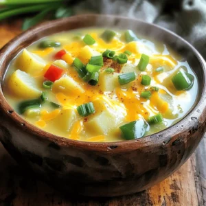 To make Cajun Potato Soup, gather these ingredients: - 4 large russet potatoes, peeled and cut into ½-inch dice - 1 medium onion, finely chopped - 2 cloves of garlic, minced - 1 green bell pepper, diced - 1 red bell pepper, diced - 4 cups vegetable or chicken broth (low-sodium for healthier option) - 1 cup heavy cream (or a dairy-free alternative) - 2 tablespoons Cajun seasoning (or to taste) - 1 teaspoon smoked paprika - 1 tablespoon olive oil - Salt and freshly ground black pepper, to taste - 1 cup corn kernels (fresh off the cob, or frozen) - ½ cup green onions, chopped (for garnish) - ½ cup shredded cheddar cheese (for garnish) You can switch some ingredients if needed: - Use Yukon Gold potatoes for a creamier texture. - Swap heavy cream with coconut milk for a dairy-free option. - If you don't have Cajun seasoning, mix paprika, cayenne, and oregano. - Use vegetable broth for a vegan version instead of chicken broth. Make sure you have the right tools: - A large, heavy-bottomed pot for even cooking. - An immersion blender for easy mixing. - A cutting board and sharp knife for chopping veggies. - Measuring cups and spoons for accuracy. - Serving bowls for a beautiful presentation. For the full recipe, check out the sections above. Enjoy making this flavorful dish! Start by washing and peeling the potatoes. Cut them into ½-inch dice. Next, chop the onion finely. Dice the green and red bell peppers. Mince the garlic cloves. This mix of fresh veggies will add great flavor! Heat the olive oil in a large pot over medium heat. Add the chopped onion, green bell pepper, and red bell pepper. Sauté for about 5 minutes. You want them soft and a bit see-through. Now, add the minced garlic and cook for one more minute. It should smell amazing! Add the diced potatoes to the pot. Pour in the vegetable or chicken broth. Sprinkle in the Cajun seasoning, smoked paprika, and a pinch of salt and pepper. Turn up the heat to bring it to a gentle boil. Once it’s boiling, reduce the heat and let it simmer uncovered for 20 to 25 minutes. The potatoes should be tender and easy to pierce with a fork. Once the potatoes are soft, grab an immersion blender. Blend the soup right in the pot until it’s smooth. If you like it chunky, blend less. If you don’t have an immersion blender, use a regular blender. Just be careful when transferring the hot soup. After blending, stir in the heavy cream and corn kernels. Simmer for another 5 minutes to warm everything through. Taste the soup to check the seasoning. You may want to add more salt, pepper, or Cajun seasoning. Serve your soup hot. Garnish it with chopped green onions and shredded cheddar cheese. This adds a lovely touch to your bowl! For the full recipe, check out the detailed instructions we provided. To boost the flavor of your Cajun potato soup, use fresh herbs. Adding thyme or bay leaves while cooking gives your soup depth. You can also try using smoked sausage or bacon for a heartier taste. Lastly, a squeeze of lemon juice just before serving brightens the dish. One common mistake is overcooking the potatoes. This can make them mushy and lose their texture. Make sure to cut potatoes into even pieces for consistent cooking. Another mistake is not seasoning enough. Taste your soup as you go and adjust the salt and Cajun seasoning. You can make this soup ahead of time. Prepare it up to the blending step, then cool it down. Store it in the fridge for up to three days. When ready to serve, simply reheat and add the cream and corn. This method saves time and enhances the flavors! For the full recipe, check out the complete guide for Cajun potato soup! {{image_4}} To make this soup vegetarian, use vegetable broth. Swap heavy cream for coconut milk or cashew cream. These options keep the soup rich and creamy without using dairy. For a vegan version, ensure the Cajun seasoning has no animal products. Want to boost the protein? You can add cooked sausage, chicken, or shrimp. If you prefer plant-based, try adding chickpeas or lentils. This will make the soup more filling and add extra flavor. Just cook the protein separately, then stir it in at the end. If you like heat, add more Cajun seasoning or diced jalapeños. You can also use hot sauce for a kick. For less spice, reduce the seasoning or use mild paprika. Always taste as you go to find your perfect balance. For the full recipe, check out the Cajun Delight Potato Soup. It has all the details you need. After you enjoy your Cajun potato soup, let it cool first. Pour any leftovers into an airtight container. This will keep the soup fresh for up to three days in the fridge. Always label your container with the date. This way, you know when to use it. If you want to keep your soup longer, freezing is a great option. Use a freezer-safe container or a heavy-duty freezer bag. Make sure to leave some space at the top for expansion. The soup can last for up to three months in the freezer. When you’re ready to eat, thaw it in the fridge overnight for best results. To reheat, pour the soup into a pot over medium heat. Stir often until it’s hot. If the soup is too thick, add a splash of broth or water. You can also microwave it in a bowl. Just cover the bowl with a paper towel to avoid splatters. Heat in short intervals, stirring between, until warmed through. Enjoy your delicious soup again! For the full recipe, check the recipe section above. Cajun potato soup is a creamy dish with strong, bold flavors. It mixes diced potatoes, veggies, and Cajun spices. You get a warm, hearty meal perfect for chilly days. The soup is rich and filling, often topped with cheese and green onions. Each bite gives you a taste of Louisiana, bringing comfort to your table. Yes, you can easily make this soup gluten-free! Use gluten-free broth instead of regular broth. Most Cajun seasonings are gluten-free, but check the label to be sure. Heavy cream is naturally gluten-free, so there are no worries there. This way, you can enjoy this flavorful soup without any gluten! To make your Cajun potato soup thicker, try these tips. First, blend a portion of the soup to create a creamy texture. If you want it even thicker, add more potatoes. You can also mix in a bit of cornstarch or flour. Just make a slurry with cold water first, then stir it in and cook until thickened. Enjoy a soup that warms both your heart and stomach! You’ve explored the ingredients, tools, and cooking steps for Cajun Potato Soup. I shared tips to boost flavor and avoid common mistakes. You can adapt the recipe for different diets and spice levels, too. Remember how to store, freeze, and reheat leftovers. With these insights, you can make a delicious soup that fits your taste and needs. Enjoy cooking and sharing this dish with others!