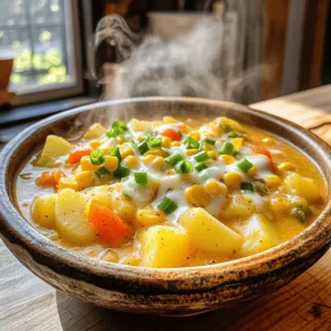 - 4 large potatoes - 1 medium onion - 3 cloves garlic The main components of Cajun potato soup bring warmth and heartiness. Potatoes are the star, giving the soup body and creaminess. I like to use large potatoes, as they provide a great texture. Diced onion adds sweetness, and minced garlic brings a lovely aroma. - Cajun seasoning - Vegetable broth (low-sodium recommended) - Whole milk or coconut milk Seasoning makes this soup special. Cajun seasoning packs a punch with spices. It gives a kick without overwhelming the dish. I recommend low-sodium vegetable broth for a balanced flavor. Whole milk adds creaminess, while coconut milk offers a dairy-free option. - Chopped green onions - Shredded cheese Garnishes elevate the soup's presentation. Chopped green onions add a fresh crunch. Shredded cheese melts beautifully, adding richness to each bowl. You can mix and match the garnishes to suit your taste. For the full recipe, follow my detailed steps to create this comforting dish. To start, I heat olive oil in a large pot over medium heat. I let it shimmer, then add the diced onion, bell pepper, and chopped celery. I sauté these for about 5-7 minutes. I want them soft, with the onion turning translucent. Next, I mix in minced garlic for one more minute. This adds a delightful aroma. Now, I add the cubed potatoes and corn. The corn can be fresh or frozen, depending on what you have. Then, I pour in the vegetable broth. I also add Cajun seasoning, paprika, thyme, and a sprinkle of salt and black pepper. I stir everything well and bring it to a boil. Once it boils, I reduce the heat to low. I cover the pot and let it simmer gently for about 20 minutes. I check the potatoes to ensure they are fork-tender. This step is crucial; I want every bite to melt in your mouth. After cooking, I use an immersion blender to puree the soup. Some like it smooth, while others prefer a bit of chunkiness. If I don’t have an immersion blender, I carefully transfer portions to a standing blender, then return it to the pot. Next, I stir in the whole milk or coconut milk. I mix well and taste the soup. If needed, I adjust the seasoning with more salt, pepper, or Cajun seasoning. I gently heat it through for another 5 minutes. Finally, I ladle the soup into bowls. I garnish with chopped green onions and shredded cheese for extra flavor. For a lovely presentation, I drizzle some olive oil on top and add fresh herbs. It looks vibrant and inviting! For the full recipe, check out the detailed instructions above. To get the right texture, decide if you want smooth or chunky soup. I love a balance of both. If you prefer smooth, blend it well. For a chunky feel, blend half the soup and leave the rest as is. Adjust the seasonings after blending. Taste is key! Add more salt or spices if needed. Add herbs or spices to boost flavor. Fresh thyme or parsley works well. You can also stir in a touch of hot sauce for a kick. Pair this soup with crusty bread or a fresh salad. These sides round out the meal and add great texture. You can make this soup on the stovetop or in a slow cooker. The stovetop is quicker, but the slow cooker lets the flavors deepen. If you plan to serve it later, make it ahead of time. This soup tastes even better the next day. Just reheat gently to enjoy! {{image_4}} You can make Cajun potato soup even better by adding protein. Cooked sausage adds a nice kick. I love andouille sausage, but any smoked sausage works. Just slice it up and cook it with the veggies. If you prefer chicken, use cooked shredded chicken for a tasty twist. For those who prefer a vegan dish, swap sausage or chicken for plant-based options. You can use chickpeas or lentils. These add protein and texture without meat. To boost flavor, try adding roasted garlic. It gives a sweet, rich taste. Simply roast a head of garlic, then squeeze out the soft cloves. Stir them into the soup before blending. You can also mix in different veggies. Spinach, kale, or even diced tomatoes add color and nutrition. Experiment with what you have on hand. If you're looking for gluten-free options, this soup is a winner. All the ingredients are gluten-free. Just check your broth label to be sure. For a dairy-free version, use coconut milk instead of whole milk. It adds creaminess and a hint of sweetness. You can enjoy this soup without any dairy worries! Check out the Full Recipe to get started on your flavorful journey! To store leftovers, let the soup cool first. Transfer it to an airtight container. This keeps flavors fresh. You can store it in the fridge for up to three days. For freezing, use a freezer-safe container. Leave some space at the top for expansion. The soup can last for about three months in the freezer. To thaw, place it in the fridge overnight. Reheat it on the stove for best results. For even heating, warm the soup slowly on low heat. Stir often to avoid hot spots. This helps prevent separation, keeping your soup creamy. If it seems too thick, add a splash of milk or broth. Enjoy your comforting bowl of Cajun potato soup! To add heat to your soup, try these ideas: - Use more Cajun seasoning. - Add cayenne pepper for a punch. - Stir in hot sauce to taste. - Toss in diced jalapeños or chili peppers. These options let you control the spice level perfectly. Yes, you can swap in other veggies! Here are some tasty choices: - Carrots for a hint of sweetness. - Spinach or kale for added greens. - Zucchini for a fresh touch. - Mushrooms for an earthy flavor. Experiment with what you have on hand! This soup pairs well with many sides. Consider these options: - Crusty bread for dipping. - A fresh salad for crunch. - Rice for added heartiness. - Grilled cheese for a fun twist. Each choice enhances the soup's rich flavors. If you need a substitute, try making your own Cajun blend: - Combine paprika, garlic powder, and onion powder. - Add dried oregano and thyme for depth. - Use black pepper and cayenne for heat. This homemade mix can work wonders in your soup. If you want a shortcut, use chili powder or taco seasoning too. For the full recipe, check out Cajun Spice Potato Soup 🥔. This blog post reviewed how to create a delicious Cajun potato soup. We discussed key ingredients like potatoes, onions, and garlic, along with seasonings for great flavor. You learned step-by-step instructions for making, blending, and serving the soup. We covered tips for texture, flavor, and variations to match your tastes. Lastly, we included storage methods to keep leftovers fresh. Soup can be fun and easy to make. With these tips, you can enjoy a wonderful dish any time.