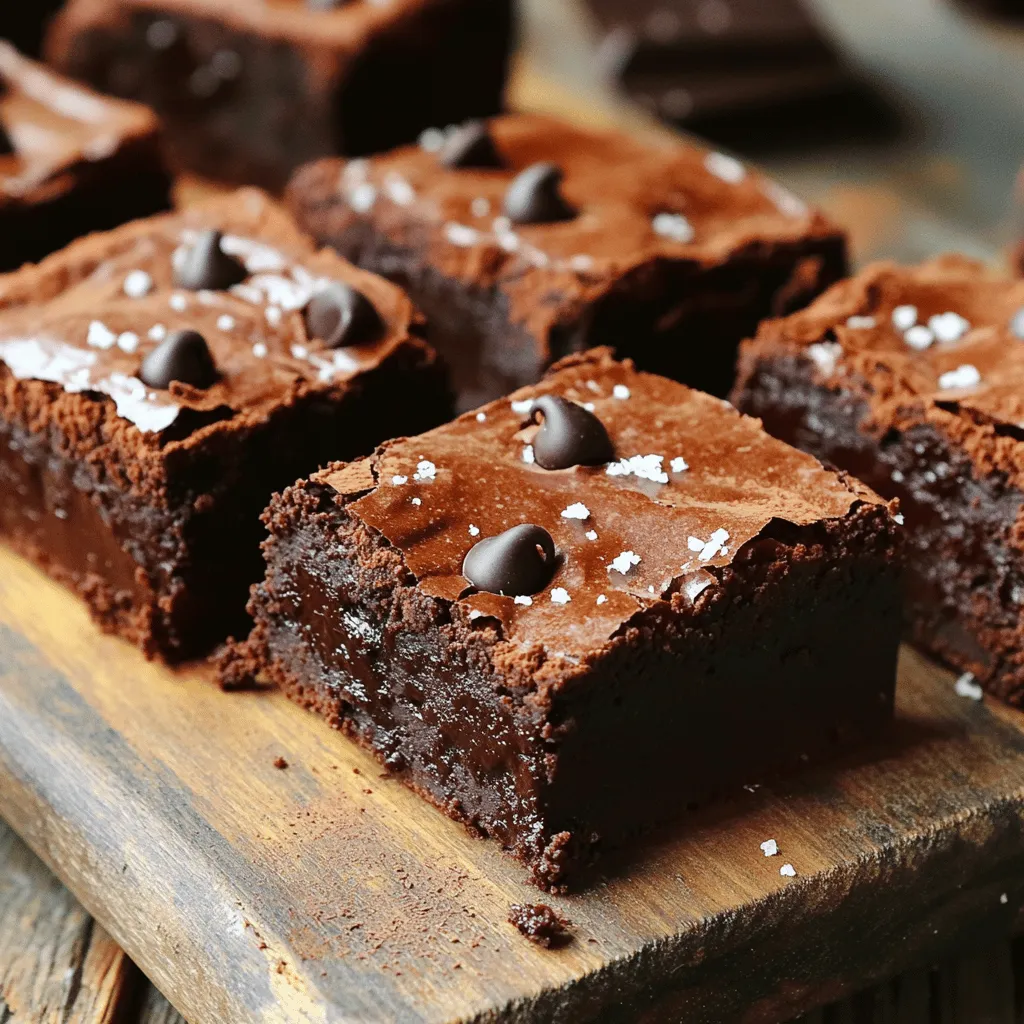 - 1 cup almond butter - 1/2 cup unsweetened cocoa powder - 1/2 cup chocolate-flavored protein powder - 1/2 cup pure maple syrup - 2 large eggs - 1 teaspoon vanilla extract - 1/4 teaspoon sea salt - 1/2 cup dark chocolate chips - Optional: 1/4 cup chopped nuts (such as walnuts or pecans) These ingredients make a delicious and healthy treat. Almond butter adds creaminess and healthy fats. Cocoa powder gives a rich chocolate taste. The chocolate-flavored protein powder boosts nutrition and flavor. Pure maple syrup acts as a natural sweetener. Eggs help bind everything together. Vanilla extract adds warmth, while sea salt enhances all the flavors. Dark chocolate chips make the brownies extra fudgy and tasty. If you like, you can also add nuts for crunch. - Calories per serving: About 150 calories. - Macronutrient breakdown: Each brownie has around 5g of protein, 10g of fat, and 15g of carbs. - Health benefits of ingredients: Almond butter provides good fats and protein. Cocoa is rich in antioxidants. Maple syrup offers minerals like manganese. Eggs are a great source of protein and nutrients. Dark chocolate is known for its heart-healthy properties. These brownies are not just tasty; they also support a healthy diet. You can enjoy a sweet treat without feeling guilty. For the full recipe, check out the detailed instructions! 1. Preheat your oven to 350°F (175°C). 2. Line an 8x8 inch baking dish with parchment paper. This will help lift out the brownies easily. 3. In a large mixing bowl, combine the dry ingredients. Add 1/2 cup unsweetened cocoa powder and 1/2 cup chocolate-flavored protein powder. 4. In another bowl, mix the wet ingredients. Combine 1 cup almond butter, 1/2 cup pure maple syrup, and 2 large eggs. 1. Blend the almond butter and cocoa together. This creates a smooth and rich base. 2. Add the eggs, 1 teaspoon vanilla extract, and 1/4 teaspoon sea salt to the mix. Whisk them together until you have a smooth batter. 1. Pour the brownie batter into the prepared baking dish. Use a spatula to spread it evenly. 2. Bake for 20-25 minutes. To check if they’re done, insert a toothpick into the center. It should come out mostly clean, with a few moist crumbs. Make sure to follow the Full Recipe for more details. Enjoy your baking! To get that rich, fudgy texture, you need to mix just right. Overmixing makes brownies cakey. Stir until all ingredients blend, but don’t go beyond that. Each oven is unique, so baking times may differ. Always check at 20 minutes, then adjust if needed. For a nice look, dust the top with cocoa powder. You can sprinkle flaky sea salt for a flavor boost. Serve these brownies warm with Greek yogurt or a scoop of ice cream. It adds a nice creaminess that matches perfectly with the chocolate. One common mistake is using wrong ingredient amounts. Always measure carefully for the best results. Another mistake is overbaking. Keep an eye on your brownies. They should be soft in the middle when done. Follow the tips in the [Full Recipe] to help you succeed. {{image_4}} You can easily make these fudgy brownies vegan. To replace eggs, use flax eggs. Mix 1 tablespoon of ground flaxseed with 2.5 tablespoons of water. Let it sit for five minutes to thicken. For almond butter, you can swap it with sunflower seed butter or peanut butter. Both options will work well and keep the brownies creamy. If you need a gluten-free treat, try using almond flour or coconut flour instead of regular flour. Almond flour adds a nice nutty flavor. Coconut flour is great for absorbing moisture but use less. About one-third of the amount works well. This keeps the texture fudgy and delicious. Spices and extracts can add fun twists to your brownies. A dash of cinnamon or a splash of espresso can boost chocolate flavors wonderfully. You might also add a teaspoon of peppermint or orange extract for a new taste. For mix-ins, consider adding dried fruits like cherries or apricots. Chopped nuts, like walnuts or pecans, add crunch and richness. You can also toss in some shredded coconut or a swirl of nut butter for extra flavor. For the full recipe and more ideas, refer back to the [Full Recipe]. To keep your fudgy chocolate protein brownies fresh, use an airtight container. Glass or plastic containers work great. You can store them at room temperature for up to four days. If your home is warm, you might want to refrigerate them. Refrigeration can help them last longer, but it may change their texture a bit. If you want to save some brownies for later, freezing is a smart choice. First, let the brownies cool completely. Then, slice them into squares. Wrap each piece tightly in plastic wrap. Place the wrapped brownies in a freezer-safe bag or container. They can stay frozen for up to three months. To enjoy, thaw them in the fridge overnight or at room temperature for a few hours. When stored correctly, brownies can be tasty for a few days. At room temperature, they last about four days. In the fridge, they can last about a week. Frozen brownies, when thawed, should still taste great for up to three months. Always check for any signs of spoilage before eating. For the best flavor, enjoy them fresh! For the full recipe, check the earlier sections. Yes, you can use other nut butters. For example, cashew or peanut butter works well. Each nut butter has a unique taste. Almond butter makes these brownies creamy and rich. Peanut butter adds a strong flavor. Cashew butter is milder. Just remember, the texture may change slightly. You can use honey or agave nectar instead of maple syrup. Both sweeteners add a nice flavor. Honey is sweeter, so you might need less. Agave syrup has a milder taste. Sugar or coconut sugar can work too, but they may change the brownie texture. To check for doneness, insert a toothpick into the center. If it comes out with a few moist crumbs, the brownies are done. If it’s wet with batter, they need more time. Keep an eye on them to avoid overbaking. Yes, you can skip the protein powder. The brownies will still taste great. However, they may be less fudgy and not as packed with protein. You could add an extra 1/4 cup of cocoa powder to help. Absolutely! These brownies are healthy and tasty. They have protein and healthy fats. Plus, kids love chocolate. You can feel good about giving these as a treat. Just make sure they aren’t allergic to any ingredients. To boost the chocolate flavor, add more cocoa powder or chocolate chips. You can increase the cocoa by 1/4 cup. You can also use darker chocolate chips for a richer taste. Try adding a bit of espresso powder for depth. This blog post guided you through making delicious brownies using simple ingredients. We explored nutrition, detailed preparation steps, and provided helpful tips for perfect results. Remember, measuring correctly and not overbaking are key to achieving that fudgy texture. You can easily customize the recipe to fit your needs, whether vegan, gluten-free, or with added flavors. With proper storage, these treats can last a while. Enjoy your baking journey and the tasty outcomes that follow!