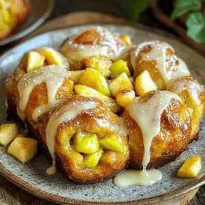 To make this delicious Apple Fritter Monkey Bread, you will need the following ingredients: - 2 cups all-purpose flour - ½ cup granulated sugar - 1 tablespoon baking powder - 1 teaspoon ground cinnamon - ½ teaspoon salt - ⅔ cup whole milk - ¼ cup unsalted butter, melted and slightly cooled - 1 large egg, beaten - 2 cups Granny Smith apples, peeled and diced - 1 teaspoon pure vanilla extract - ½ cup light brown sugar, packed - ½ teaspoon ground nutmeg - 1 tablespoon fresh lemon juice - 1 cup powdered sugar - 2 tablespoons milk (for icing) You can adjust some ingredients based on your needs: - Flour: Use whole wheat flour for a healthier twist. - Sugar: Coconut sugar works well if you want a lower glycemic option. - Milk: Almond or oat milk can replace whole milk for dairy-free versions. - Butter: Use coconut oil for a dairy-free alternative. - Apples: Any tart apple variety works, like Fuji or Honeycrisp. These substitutions keep the integrity of the dish while catering to dietary needs. Choosing fresh, high-quality ingredients is key to great flavor. Fresh apples deliver crispness and sweetness. Quality flour ensures the dough has the right texture. Using pure vanilla extract enhances the overall taste. If you use good ingredients, your monkey bread will taste amazing. You can find the full recipe to guide you through this delightful treat. First, gather all your ingredients. You will need flour, sugar, baking powder, cinnamon, salt, milk, butter, egg, apples, vanilla, brown sugar, nutmeg, lemon juice, powdered sugar, and extra milk for icing. Preheat your oven to 350°F (175°C) and grease a bundt pan well. This helps the monkey bread come out easily after baking. Next, prepare the apples. Take diced Granny Smith apples and toss them with lemon juice, brown sugar, and nutmeg. Let this mix sit for about 10-15 minutes. This waiting time helps the apples soak up flavors, making them taste even better. In a large bowl, mix the dry ingredients: flour, granulated sugar, baking powder, cinnamon, and salt. Stir well with a whisk until everything is combined. In another bowl, whisk together the wet ingredients: milk, melted butter, beaten egg, and vanilla extract. Make sure the butter is cooled so it does not cook the egg. Now, combine the wet and dry mixes. Slowly pour the wet mix into the dry mix. Use a spatula to stir gently. Do not overmix; a few lumps are okay. Once mixed, take small pieces of dough, about the size of a golf ball. Flatten each piece in your hand. Place a spoonful of the apple mixture in the center, then wrap the dough around it and roll it into a ball. Repeat this until all dough and apples are used. Place these balls in the greased bundt pan, layering them evenly. Now, put the pan in the oven and bake for 30-35 minutes. Watch for a golden brown top. To check if it's done, insert a toothpick into the center; it should come out clean. After baking, let the monkey bread cool in the pan for about 10 minutes. This is important to ensure it holds its shape. Carefully invert the pan onto a serving platter. For icing, whisk together powdered sugar and 2 tablespoons of milk until smooth. While the monkey bread is still warm, drizzle the icing on top and let it soak into the cracks. This adds a sweet finish to the dish. Serve the warm apple fritter monkey bread on a large plate. A sprinkle of cinnamon or some diced apples makes it look extra special. Enjoy the warm, sweet flavors! For the full recipe, you can check out the section above. Making monkey bread can be simple, but some mistakes can ruin it. Here are a few to watch out for: - Overmixing the Dough: Mixing too much makes the bread dense. Stir just until combined. - Not Greasing the Pan: A well-greased pan helps the bread come out easily. Don’t skip this step! - Skipping the Apple Soaking: Letting the apples sit in lemon juice and spices is key. It adds flavor and keeps them from browning. You want your monkey bread to be soft and fluffy. Here’s how to get that perfect texture: - Use Room Temperature Ingredients: Make sure your milk and eggs are at room temperature. This helps the batter mix better. - Don’t Overbake: Check the bread at 30 minutes. It should be golden brown but not dry. - Cool It Right: Let the bread cool in the pan for 10 minutes. This helps it hold its shape. Serving monkey bread can be fun and creative. Here are some ideas: - Serve Warm: Warm monkey bread tastes best. It’s soft and gooey, perfect for sharing. - Add Extra Toppings: A sprinkle of cinnamon or nuts on top adds texture and flavor. - Pair with Ice Cream: A scoop of vanilla ice cream makes for a tasty treat. The warm bread and cold ice cream contrast perfectly. For the full recipe, check out the complete guide on how to make this delightful dish! {{image_4}} You can have fun with the classic apple fritter monkey bread. Try adding caramel sauce for a rich flavor. Mix in some chopped pecans for crunch. If you like spice, a dash of cayenne can add warmth. These small changes can really change the taste. Think beyond apples! You can use pears or peaches instead. For a berry twist, mix in blueberries or raspberries. If you crave chocolate, add mini chocolate chips. These fillings can surprise your taste buds and make this dish your own. Use fresh spices for an extra kick. In fall, try adding pumpkin spice or ginger. In winter, mix in some orange zest for brightness. In summer, fresh berries bring a burst of flavor. Each season offers new chances to make this dish special. For the full recipe, check out the [Full Recipe] link. To store leftover apple fritter monkey bread, let it cool first. Place it in an airtight container. This keeps it fresh for up to three days. You can also wrap it tightly in plastic wrap. This method works well if you want to keep it for a longer time. Reheating is key to enjoying your apple fritter monkey bread again. Preheat your oven to 350°F (175°C). Place the monkey bread on a baking sheet. Heat it for about 10-15 minutes. This helps restore its warm, soft texture. You can also use the microwave. Just heat it for 15-20 seconds. It won't be as crispy but will still taste great. If you want to freeze your monkey bread, wrap it tightly in plastic wrap. Then, place it in a freezer-safe bag. Make sure to remove as much air as possible. This keeps it fresh for up to three months. To enjoy it later, thaw it overnight in the fridge. Reheat it in the oven for best results. You’ll love having this treat ready whenever you want! For the full recipe, check out the detailed instructions above. Apple Fritter Monkey Bread can last up to three days when stored properly. Keep it in an airtight container at room temperature. If you want to store it longer, you can refrigerate it. Just remember, the texture may change slightly after a day or two. Yes, you can make this recipe ahead of time! Prepare the dough and apple filling, then assemble the monkey bread in the bundt pan. Cover it with plastic wrap and place it in the fridge for up to 24 hours. When you're ready, bake it straight from the fridge. You might need to add a few extra minutes to the baking time. Apple Fritter Monkey Bread pairs well with various sides. Here are some ideas: - A scoop of vanilla ice cream for a creamy touch. - Fresh whipped cream to add a light sweetness. - A side of coffee or tea for a warm drink. - Extra cinnamon or caramel sauce for drizzling on top. For more details, check the Full Recipe. Enjoy the fun of pulling apart this tasty treat! In this article, we explored the joys of making Apple Fritter Monkey Bread. We covered essential ingredients, tips for baking, and methods to elevate its flavor. Remember, using quality ingredients makes a big difference. Avoid common mistakes for the best texture. You can also add fun variations to keep things interesting. Store leftovers properly to enjoy them later. This recipe is simple and delicious. Enjoy your baking journey and share it with friends for a tasty treat!