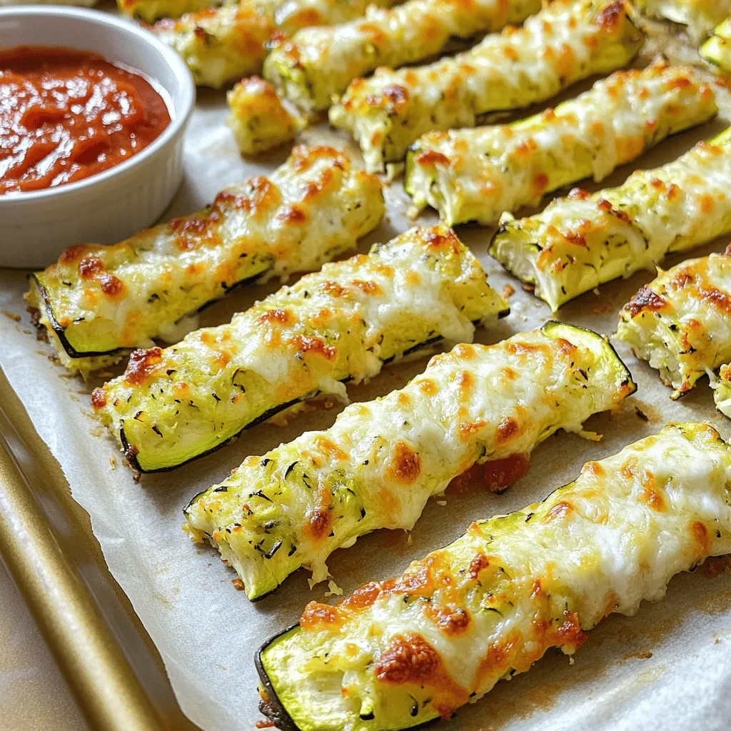 - 2 medium zucchinis - 1 cup all-purpose flour - 1/2 cup grated Parmesan cheese To make tasty zucchini breadsticks, you need a few simple ingredients. Start with two medium zucchinis. They give your breadsticks a great flavor and moisture. Grate them, but remember to squeeze out the extra moisture. Next, grab one cup of all-purpose flour. This will help bind everything together. Lastly, use half a cup of grated Parmesan cheese for that savory kick. - Marinara sauce for dipping - Additional herbs and spices While the main ingredients are vital, you can add some fun extras. Marinara sauce is perfect for dipping. It adds a lovely tang and balances the flavors. You can also mix in herbs and spices if you like. Basil, thyme, or garlic powder can really amp up the taste. - Mixing bowl - Baking sheet - Parchment paper You need a few tools to make this recipe easy. A mixing bowl is essential for combining ingredients smoothly. Use a baking sheet to hold your breadsticks while they bake. Line it with parchment paper to prevent sticking and make cleanup a breeze. To start, grate your zucchinis. I like to use a box grater for this. After grating, squeeze out the excess moisture. This step is key. Too much water can make the breadsticks soggy. Once you’ve done that, combine the grated zucchini with the dry ingredients in a big mixing bowl. Next, add the egg and olive oil. The egg helps bind everything together. Stir well to mix these ingredients. Then, stir in the spices. I love using garlic powder and oregano for flavor. These spices bring a nice kick to the breadsticks. Now, it’s time to bake! Spread the mixture onto your baking sheet. Make sure it’s about half an inch thick. This helps them cook evenly. Bake in a preheated oven at 400°F (200°C) for 20-25 minutes. Look for golden edges and a firm center. After baking, let them cool for a few minutes. Then, use a knife to cut them into stick-sized pieces. For extra crispiness, pop them back in the oven for another 5 minutes. Serve warm with marinara sauce for dipping! For the full recipe, check out [Full Recipe]. Squeezing the zucchini is key. This step removes extra moisture that can make your breadsticks soggy. Use a clean kitchen towel or cheesecloth to wring out the grated zucchini. You want it dry, but not too dry. Check for doneness by looking at the edges. They should turn golden brown. The center should feel firm when you touch it. If it feels soft, bake it a bit longer. Each oven can be different, so keep an eye on your breadsticks. You can adjust the spices to fit your taste. If you love garlic, add more garlic powder. Want a bit of heat? Increase the red pepper flakes. You can also try adding different herbs like basil or thyme. Before baking, consider adding toppings. Sprinkle more cheese on top for extra flavor. You can also add fresh herbs for a pop of color and taste. For serving, arrange the warm breadsticks on a large platter. This makes them look inviting. Garnish with fresh basil or a sprinkle of Parmesan cheese. It adds a nice touch. Serve with marinara sauce for dipping. This tangy sauce pairs well with the warm breadsticks. It enhances the overall flavor and makes for a fun snack. {{image_4}} To make zucchini breadsticks gluten-free, swap all-purpose flour for gluten-free flour. Use a cup of almond flour or a gluten-free blend. You might need to add one more egg to help bind the mixture. This keeps the dough from being too dry or crumbly. You can jazz up your zucchini breadsticks with cheese and herbs. Try adding 1/2 cup of cheddar or feta cheese for a different taste. Fresh herbs like basil or thyme add great flavor. Chop them finely and mix them in. If you love heat, spice up your breadsticks! Add more red pepper flakes or a dash of hot sauce. You can also mix in jalapeños for a kick. Pair these spicy breadsticks with a cool dip, like ranch sauce, to balance the heat. To keep your breadsticks fresh, use airtight containers. Glass or plastic containers work well. Make sure the breadsticks are cool before sealing. This prevents moisture buildup. Refrigerate them right away. If you want to keep them for longer, freezing is a great option. Wrap each breadstick in plastic wrap, then place them in a freezer bag. This keeps them from getting freezer burn. When you want to enjoy your breadsticks again, the oven is best. Preheat it to 350°F (175°C). Place the breadsticks on a baking sheet. Heat them for about 10 minutes. This helps them stay crispy. If you're short on time, the microwave works too. Just heat them for 30 seconds. Check to see if they're warm enough. Be careful not to overheat, as they can become chewy. In the fridge, your zucchini breadsticks will last about 3 to 5 days. If you freeze them, they can stay good for up to 3 months. Just remember to label your bags with the date. This way, you won’t forget how long they’ve been stored. Enjoy your tasty snack anytime with these simple storage tips! Yes, you can make zucchini breadsticks ahead of time. First, prepare the breadsticks as usual. Once they cool, store them in an airtight container. Keep them in the fridge for up to three days. For longer storage, freeze them. Place them in a freezer bag, and they can last for up to three months. When you want to enjoy them, simply thaw and reheat. To keep your breadsticks crispy, squeeze out the moisture from the zucchini well. Use a clean dish towel or paper towel to absorb excess water. Mixing the dough properly helps too. Avoid overbaking, but ensure they are cooked through. For extra crunch, return cut sticks to the oven for a few more minutes. Zucchini breadsticks pair well with various dips. Marinara sauce is a classic choice. You can also try ranch dressing or hummus. For a twist, serve them with a spicy aioli. Consider a side salad or a soup to make a complete meal. Zucchini breadsticks are simple and fun to make. You need fresh zucchini, flour, cheese, and a few basic tools. Remember to squeeze out extra moisture for the best texture. Feel free to get creative with spices and cheeses. You can also try different ways to serve them for added flair. These tasty sticks are great for snacks or meals. Enjoy making and sharing them with family and friends. You’ll impress everyone with these delicious treats!