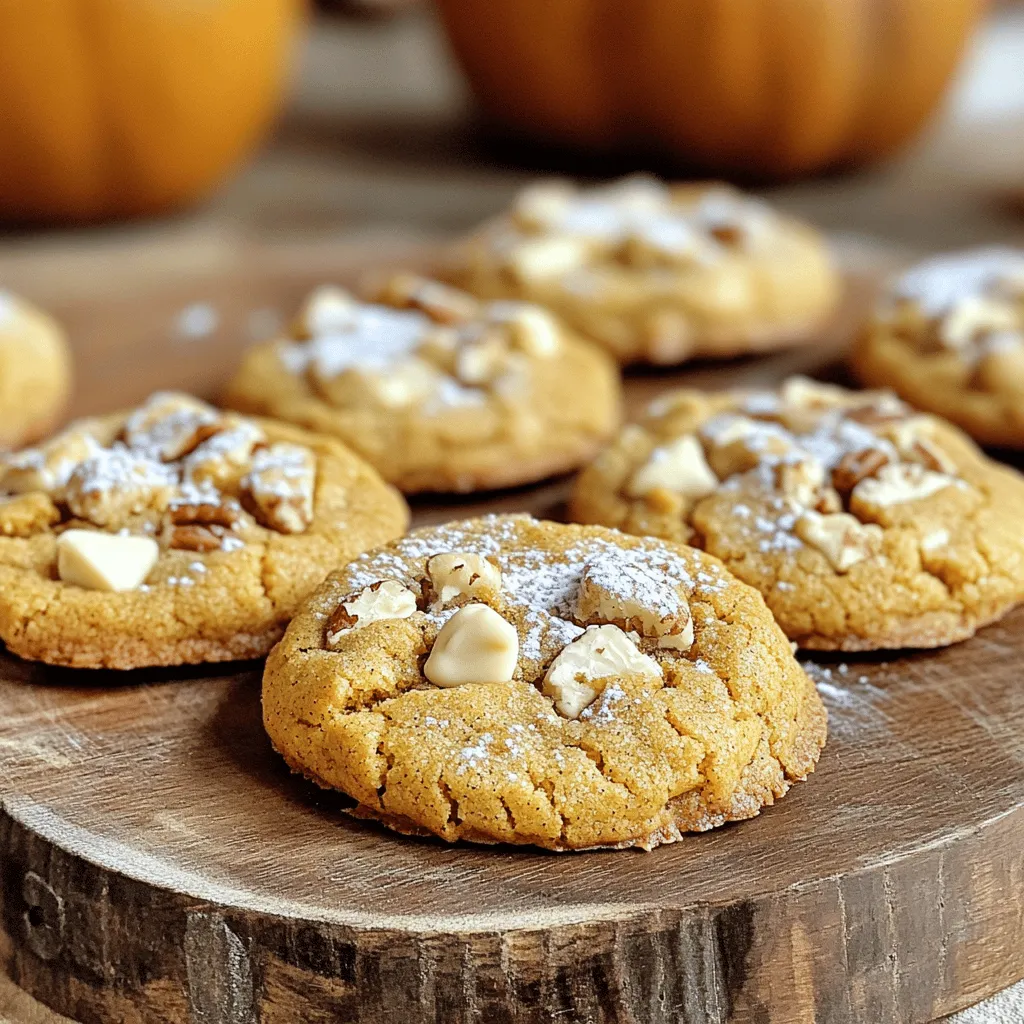 Making pumpkin cookies is easy if you have the right ingredients. Here’s what you need: - 1 cup canned pumpkin puree - 1/2 cup packed brown sugar - 1/4 cup granulated sugar - 1/2 cup unsalted butter, softened - 1 large egg, at room temperature - 1 teaspoon pure vanilla extract - 2 cups all-purpose flour - 1 teaspoon baking powder - 1 teaspoon baking soda - 1 teaspoon ground cinnamon - 1/2 teaspoon ground nutmeg - 1/4 teaspoon ground ginger - 1/4 teaspoon salt - Optional ingredients: 1/2 cup finely chopped pecans, 1/2 cup white chocolate chips Each ingredient plays a key role in the flavor and texture of the cookies. The pumpkin puree adds moisture and a lovely taste. The sugars sweeten the cookies and help them brown nicely. Butter brings richness, while the egg binds everything together. The spices give the cookies warmth and a cozy feel. The optional nuts and chocolate chips add a delightful crunch and sweetness, making them even more special. Using quality ingredients makes a difference. I always recommend organic or fresh when possible. For the complete baking instructions and detailed steps, refer to the full recipe "Sweet & Spicy Pumpkin Delights ". - Step 1: Preheat your oven to 350°F (175°C). This helps the cookies bake evenly. - Step 2: Cream together the butter and sugars. Use an electric mixer for 2-3 minutes until light and fluffy. - Step 3: Mix in the pumpkin puree, egg, and vanilla extract. Combine well until smooth. - Step 4: In a separate bowl, whisk together the dry ingredients. This includes flour, baking powder, baking soda, cinnamon, nutmeg, ginger, and salt. Make sure there are no lumps. - Step 5: Gradually add the dry mixture to the wet one. Stir gently until just combined. Avoid overmixing to keep cookies soft. - Step 6: Fold in optional ingredients like chopped pecans or white chocolate chips. This adds extra flavor and texture. - Step 7: Shape the dough into rounded spoonfuls on a baking sheet. Space them about 2 inches apart for even baking. - Step 8: Bake for 12-15 minutes. The edges should be lightly golden, and the centers should look set. Allow the cookies to cool for 5 minutes on the sheet, then transfer them to a wire rack. Enjoy the sweet aroma as they cool! For the complete baking instructions and detailed steps, refer to the full recipe "Sweet & Spicy Pumpkin Delights ". - Room Temperature Ingredients: Use room temperature butter and eggs. This helps the batter mix well and rise evenly. Cold ingredients can lead to flat cookies. - Avoiding Overmixing: Mix the dough until just combined. Overmixing makes cookies tough instead of soft. Your cookies should be light and fluffy. - Adjusting Bake Time: Keep an eye on your cookies. Bake them until the edges are golden. If you prefer softer cookies, take them out a bit earlier. - Arranging Cookies on a Platter: Once cooled, stack your cookies nicely on a platter. This shows off their lovely shape and color. - Pairing with Beverages: These cookies pair well with warm drinks. Try serving them with spiced tea or hot cider. The flavors complement each other perfectly. - Storing for Freshness: Store your cookies in an airtight container. This keeps them soft and fresh for longer. If you want to keep them even longer, place a slice of bread in the container. It helps maintain moisture. {{image_4}} You can easily change the flavor of your pumpkin cookies. Adding spices can make a big difference. Try mixing in 1/4 teaspoon of cloves or allspice to add warmth. These spices bring a nice depth to the cookies. You can also switch up the chocolate chips. Use dark chocolate chips for a richer taste. Or try milk chocolate chips for a sweeter bite. Each option changes the cookie's character a bit. If you need gluten-free options, swap the all-purpose flour for a gluten-free blend. This works well and keeps the cookies tasty. Just make sure your baking powder is also gluten-free. For vegan alternatives, replace the egg with a flaxseed egg. Mix 1 tablespoon of ground flaxseed with 3 tablespoons of water. Let it sit for a few minutes to thicken. You can also use vegan butter in place of regular butter. For Thanksgiving, you can add fun ingredients. Consider folding in chopped cranberries or walnuts for a festive touch. You might even sprinkle some pumpkin seeds on top before baking. These additions make the cookies feel special for the season. For the complete baking instructions and detailed steps, refer to the full recipe "Sweet & Spicy Pumpkin Delights ". To keep your pumpkin cookies fresh, use an airtight container. Glass or plastic containers with tight lids work best. Place a piece of parchment paper between layers to prevent sticking. Store them at room temperature for up to five days. If you live in a humid area, consider putting them in the fridge. This helps keep them soft and flavorful. To freeze cookie dough, scoop portions onto a baking sheet lined with parchment paper. Freeze until firm, about 1-2 hours. Then, transfer the dough balls to a freezer bag. Label the bag with the date. The dough can stay fresh for up to three months. When you're ready to bake, take out the dough and let it thaw in the fridge overnight. You can also bake them right from the freezer. Just add a couple of extra minutes to the baking time. Enjoy your fresh cookies anytime! For the complete baking instructions and detailed steps, refer to the full recipe "Sweet & Spicy Pumpkin Delights ". How long do pumpkin cookies last? Pumpkin cookies last for about one week at room temperature. Store them in an airtight container. For longer storage, keep them in the fridge. Can I use fresh pumpkin instead of canned? Yes, you can use fresh pumpkin. Just cook and mash it first. Make sure the texture is smooth. Canned pumpkin is still easier and saves time. What can I substitute for white chocolate chips? You can use dark chocolate chips or butterscotch chips as substitutes. Nuts like pecans also add a great crunch. Are pumpkin cookies gluten-free? Pumpkin cookies can be made gluten-free. Use a gluten-free flour blend instead of all-purpose flour. Check that all ingredients are gluten-free. How do I make my pumpkin cookies fluffier? To make cookies fluffier, add an extra teaspoon of baking powder. Ensure your butter is soft but not melted. Can I add raisins or cranberries to this recipe? Yes, you can add raisins or cranberries. They bring a nice sweetness and chewiness. Just mix them in with the dough. For the complete baking instructions and detailed steps, refer to the full recipe "Sweet & Spicy Pumpkin Delights ". For the complete baking instructions and detailed steps, refer to the full recipe "Sweet & Spicy Pumpkin Delights ". I love baking pumpkin cookies because they are warm and cozy. The scent fills my kitchen with a lovely aroma. You will need basic items like canned pumpkin puree, butter, and sugar. These cookies have a soft texture with a hint of spice. When you mix the ingredients, start with the butter and sugars. Cream them well to make the cookies light. Then, add the pumpkin, egg, and vanilla. This gives each bite a rich flavor. Next, whisk together your dry ingredients. Use flour, baking powder, and spices. Mixing them well helps avoid lumps. Gradually add these to the wet mix. Stir gently to keep the cookies soft. If you want some crunch, add chopped pecans. You can also add white chocolate for sweetness. Once the dough is ready, scoop it onto a baking sheet. Make sure to leave space between each cookie. They will spread while baking. Bake them until the edges are golden. This usually takes about 12-15 minutes. Let them cool on a wire rack. This step is key for perfect cookies. Enjoy your tasty pumpkin treats warm or cool! Making pumpkin cookies is simple and fun. You need a few key ingredients and easy steps. Start by mixing your wet and dry ingredients. Remember to check your bake time for that perfect texture. Don't forget the tips for serving and storing. You can even try fun variations to make them unique. Enjoy your sweet treats, and remember to share them with friends! For detailed instructions, check the full recipe Sweet & Spicy Pumpkin Delights . Happy baking!