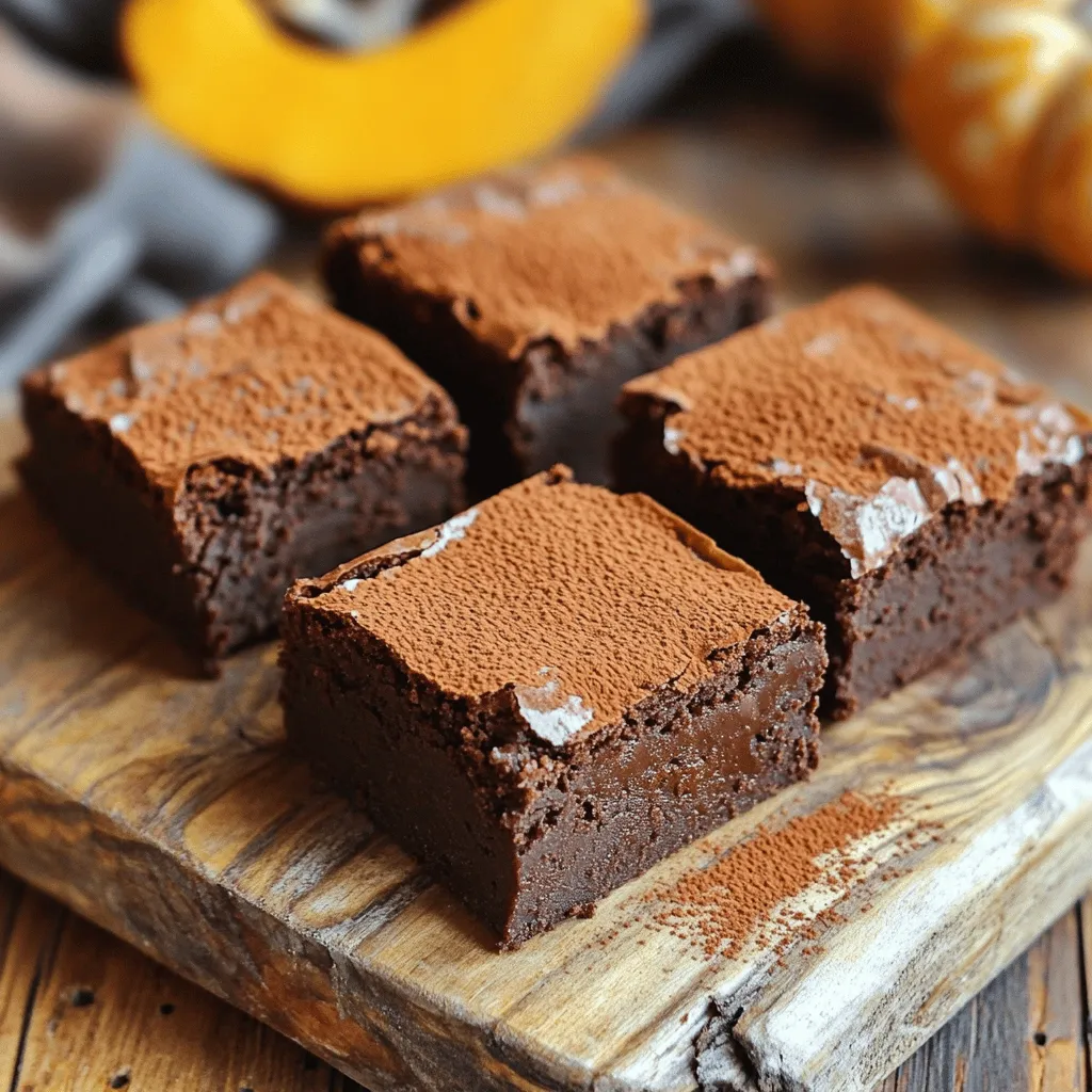 Vegan 4-Ingredient Pumpkin Brownies Simple Recipe