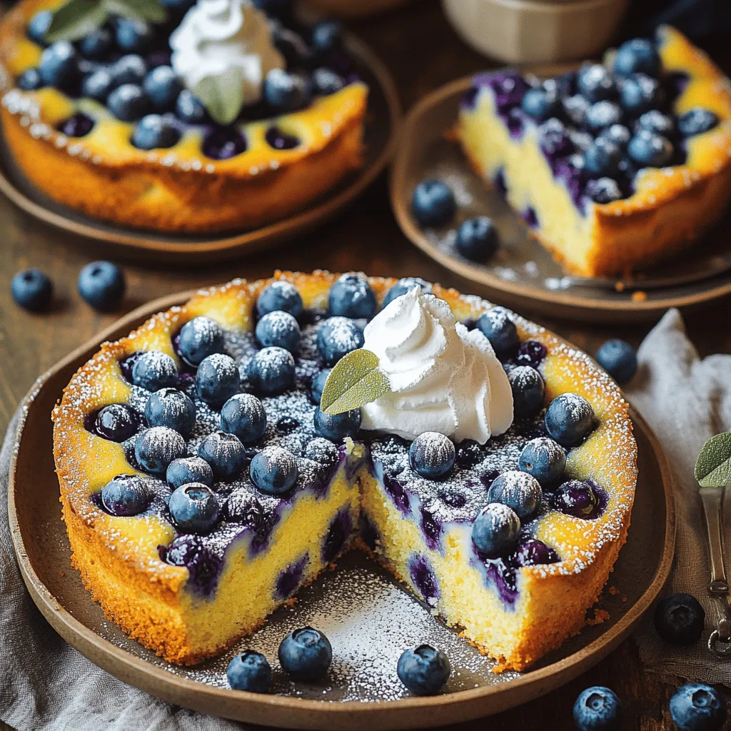 To make a delicious blueberry torte, gather these key ingredients: - 1 cup almond flour - 1 cup all-purpose flour - 1 teaspoon baking powder - 1/2 teaspoon baking soda - 1/4 teaspoon salt - 1/2 cup unsalted butter, softened to room temperature - 1 cup granulated sugar - 3 large eggs, at room temperature - 1 teaspoon pure vanilla extract - 1/2 cup creamy Greek yogurt - 2 cups fresh blueberries, plus extra for topping - Powdered sugar, for dusting (optional) Using fresh blueberries is vital. They add juicy flavor and vibrant color. Look for firm, plump berries. If you can, buy organic for the best taste. Almond flour should be fresh and finely ground for smooth texture. Unsalted butter is best, as it allows you to control salt levels. Always use high-quality vanilla extract. It boosts flavor without needing much. You can swap almond flour with more all-purpose flour if needed. Use Greek yogurt’s tanginess, or try sour cream for a similar effect. If you lack fresh blueberries, frozen ones work too. Just be aware they may add extra moisture. For a dairy-free option, use a plant-based yogurt and butter. First, preheat your oven to 350°F (175°C). This step is key for even baking. Next, take a 9-inch round cake pan and grease it well. This helps the torte come out easily later. Place parchment paper on the bottom of the pan. This adds an extra layer of ease for removal. In a medium-sized bowl, mix your dry ingredients. You will need: - 1 cup almond flour - 1 cup all-purpose flour - 1 teaspoon baking powder - 1/2 teaspoon baking soda - 1/4 teaspoon salt Whisk these together until they blend well. Set this mixture aside. This ensures that the torte has the right texture. Now, grab a large mixing bowl. Beat together the softened butter and granulated sugar. Use an electric mixer on medium speed. Mix for about 3 to 5 minutes. You want it to be light and fluffy. Then, add the eggs one at a time, mixing well after each. Pour in 1 teaspoon of vanilla extract and 1/2 cup of creamy Greek yogurt. Mix until smooth. Gently add the dry ingredients to the wet mixture. Use a spatula to fold them together. Be careful not to overmix the batter. Next, fold in 2 cups of fresh blueberries. Set aside a few for the top of the torte. This adds a nice touch to the final look. Pour the batter into the prepared pan. Spread it out evenly. Scatter the reserved blueberries on top for a pretty finish. Place the pan in the oven and bake for 30 to 35 minutes. Check if it’s done by inserting a toothpick. It should come out clean or with a few moist crumbs. Once your torte is baked, let it cool in the pan for about 10 minutes. After that, carefully move it to a wire rack. This helps it cool completely. If you like, dust it with powdered sugar before serving. To get a soft and fluffy torte, here are some tips: - Use room temperature ingredients. This helps them mix well. - Don't overmix the batter. Mix just until combined for the best rise. - Gently fold in blueberries. This keeps them intact and avoids a mushy batter. Here are some common missteps that can ruin your torte: - Skipping the parchment paper. This makes it hard to remove the torte. - Forgetting to preheat the oven. This can lead to uneven baking. - Using cold butter. It may not cream well with sugar, leading to a dense torte. Make your torte look as good as it tastes: - Slice it with a sharp knife. Clean cuts show off the blueberries. - Serve on rustic plates for a cozy feel. - Add fresh blueberries and whipped cream on top. This brings color and charm. For the full recipe, check the main section of the article. Enjoy your blueberry torte! {{image_4}} You can make this torte gluten-free easily. Just swap the all-purpose flour with a gluten-free blend. Look for a mix that works well in baking. This change keeps the torte light and fluffy. Many blends contain xanthan gum, which helps with texture. Feel free to mix in other berries too. Raspberries, blackberries, or strawberries add fun flavors. Use a mix or choose your favorite. Just remember, if you use juicier berries, reduce the blueberries slightly. This keeps the torte from getting too wet. Want to add a twist? Try mixing in lemon zest or almond extract. Lemon zest brightens the flavor, while almond extract adds warmth. Start with a teaspoon of each and adjust to taste. These small changes pack a big punch! You can find more tips in the Full Recipe. Store leftover blueberry torte in a cool place. Use an airtight container to keep it fresh. Alternatively, you can wrap it tightly in plastic wrap. This prevents it from drying out and keeps the flavors intact. Keep it at room temperature for short-term storage. If you plan to keep it longer, consider refrigeration. Blueberry torte lasts about three days at room temperature. If stored in the fridge, it can last up to a week. However, the torte tastes best within the first few days. The blueberries may begin to lose their freshness after that. Always check for signs of spoilage before serving. To freeze blueberry torte, first, let it cool completely. Wrap it tightly in plastic wrap, then in aluminum foil. This double wrapping helps prevent freezer burn. It can last up to three months in the freezer. When you are ready to enjoy it, thaw it in the fridge overnight. Then, serve it at room temperature for the best flavor. Yes, you can use frozen blueberries. They work well in the torte. However, they may add extra moisture. I suggest adding them straight from the freezer. This helps keep them from breaking down too much during mixing. The torte is done when a toothpick comes out clean. It should also be slightly golden on top. The edges will pull away from the pan a bit. If you see these signs, your torte is ready! You can enjoy it with whipped cream or a scoop of ice cream. Fresh blueberries on top add a nice touch. A drizzle of honey or a sprinkle of nuts can also enhance the flavor. This torte can be made gluten-free. Simply swap out the all-purpose flour for a gluten-free blend. For those who avoid dairy, use non-dairy yogurt. Check labels for any allergens when cooking. To reduce sweetness, cut back on sugar by a quarter cup. You can also add a squeeze of lemon juice. This will brighten the flavor without making it overly sweet. Adjusting the toppings can help too! This blog post covers how to make a delicious blueberry torte. We explored the key ingredients and noted the importance of quality. You learned step-by-step instructions to mix, bake, and cool the torte perfectly. Tips and tricks help you avoid common mistakes and enhance presentation. We also discussed variations, like gluten-free options, and shared storage advice for leftovers. In the end, enjoy experimenting with this recipe. It’s a great way to impress others and treat yourself. Happy baking!