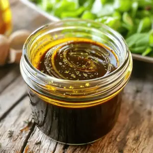 - 1/2 cup balsamic vinegar - 1/4 cup extra virgin olive oil - 1 tablespoon Dijon mustard - 1 tablespoon honey (or use maple syrup for a vegan alternative) - 1 clove garlic, finely minced - Sea salt and freshly ground black pepper, to taste - 1 teaspoon dried oregano - 1 teaspoon freshly chopped basil (optional, for extra freshness) When I create homemade balsamic dressing, I focus on fresh, high-quality ingredients. Balsamic vinegar is the star of this dressing. It brings a rich, sweet, and tangy flavor. I use extra virgin olive oil for its smoothness and healthy fats. Dijon mustard adds a nice kick and helps emulsify the dressing. For sweetness, honey works well, but maple syrup is a great vegan choice. A touch of garlic enhances the taste with its bold flavor. Sea salt and freshly ground black pepper balance the dressing. I also like to add dried oregano for a bit of earthiness. If you want a pop of freshness, use freshly chopped basil. Using quality ingredients makes a huge difference. This dressing is not just a topping; it elevates your salads and dishes. You can find the full recipe in the section above. To start, grab a medium-sized mixing bowl. First, pour in 1/2 cup balsamic vinegar. Then add 1 tablespoon Dijon mustard, 1 tablespoon honey, and 1 clove garlic, finely minced. Use a whisk to mix these ingredients. Keep whisking until the mixture is smooth. Next, slowly drizzle in 1/4 cup extra virgin olive oil while whisking. This helps to emulsify the dressing, creating a creamy texture. Keep whisking until the oil blends well with the vinegar mixture. Now, it's time to add flavor. Fold in 1 teaspoon dried oregano and 1 teaspoon freshly chopped basil if you want extra freshness. These herbs will enhance the taste of your dressing. Next, taste your dressing. Add sea salt and freshly ground black pepper to your liking. If you want a sweeter taste, add a bit more honey or maple syrup. For the best flavor, let your dressing rest for at least 15 minutes. This time allows the ingredients to meld together. If you have leftovers, transfer the dressing to an airtight container. Store it in the fridge. It can last up to a week. Just shake it before using to re-emulsify. For the full recipe, check out the link above. To get a creamy texture, whisk hard. Start with a steady hand. Add the olive oil slowly while whisking. This helps mix the oil with the vinegar. If you pour too fast, they won't blend well. A good trick is to use a bowl that is not too wide. This keeps the oil close to the vinegar for better mixing. Common mistakes to avoid include not whisking enough and adding oil too quickly. If the dressing separates, just whisk it again. Always taste as you go to ensure the right flavor. You can boost the flavor with fresh herbs. Try parsley, thyme, or rosemary. These will add a nice touch to your dressing. Adding a pinch of red pepper flakes gives a little heat too. Balancing flavors is key. Aim for sweet, tangy, and savory. If it's too tangy, add more honey. If it’s too sweet, add more vinegar. Adjusting these flavors makes the dressing perfect for your taste. Balsamic dressing pairs well with salads, grilled veggies, and roasted meats. It makes a great dip for bread too. Drizzle it over fresh greens or mix it into roasted vegetables for added flavor. When serving, drizzle lightly over your dish. A little goes a long way. Make sure to toss salads well to coat everything evenly. Enjoy your homemade dressing on various meals, and let its flavor shine! Check the [Full Recipe] for more details. {{image_4}} You can easily make this dressing vegan. Simply swap honey for maple syrup. This switch keeps the sweetness but fits a vegan diet. You can also add a touch of agave syrup if you prefer. Other vegan-friendly ingredients include nutritional yeast. This adds a cheesy flavor without dairy. Get creative with different herbs. Try adding thyme or parsley for a fresh twist. You can also experiment with sweet or savory profiles. For a sweet touch, add a bit of fruit puree, like raspberry or peach. If you want a savory flavor, try adding chopped shallots or minced onion. If you like heat, spice it up! Add chili flakes for a mild kick. You can also use sriracha for a bolder flavor. Start with a small amount and adjust to your taste. Mix well to ensure the spice distributes evenly throughout the dressing. Store your leftover balsamic dressing in a clean, airtight container. Glass jars are great for this. You can keep it in the fridge for up to a week. The flavors will deepen as it sits, making it even tastier. Don't let any dressing go to waste! You can use excess dressing on grilled veggies, as a marinade for chicken, or drizzled over roasted potatoes. If you see any signs of separation, just shake or stir it before use. Always check for any off smells or changes in color before using dressing that has been stored. If your homemade dressing has a strange smell or looks cloudy, it's best to toss it. Look out for any mold or significant changes in texture. To dispose of expired dressing, pour it down the sink and rinse the container before recycling. Always prioritize safety when consuming or storing food. For the full recipe and more tips, check out the Zesty Homemade Balsamic Dressing. Yes, you can use regular vinegar. However, it changes the flavor. Balsamic vinegar has a sweet and rich taste. Regular vinegar is more acidic and sharp. You can try red wine vinegar for a similar flavor. Apple cider vinegar is another option, but it will taste different. Adjusting the amount of sweetener may help balance the flavors. Making this dressing is quick and easy. It only takes about 10 minutes to prepare. Once you mix the ingredients, let it sit for 15 minutes. This resting time lets the flavors blend well. In total, you will spend about 25 minutes from start to finish. If you don’t have a whisk, don’t worry! You can use a fork or a small jar. When using a jar, add all the ingredients. Seal the lid and shake it well. This method works great for mixing and emulsifying. A blender is another option for a smooth texture. Just blend until combined. This blog post covered how to make a delicious balsamic dressing. I shared the ingredients, preparation steps, and helpful tips to create a tasty blend. You learned about flavor variations and storage tips, ensuring your dressing lasts longer. Now, you have the tools to make this dressing your own. Play with flavors and enjoy it on salads or veggies. With a few simple steps, you can create a restaurant-quality dressing at home. Enjoy your culinary creations!