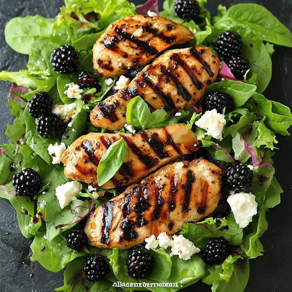 Blackberry Basil Grilled Chicken Salad Delight