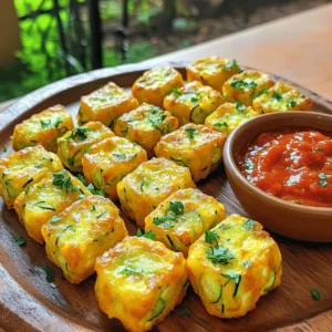 To make cheesy zucchini tots, gather these ingredients: - 2 medium zucchinis, grated - 1 cup shredded cheese (cheddar or mozzarella for a melty texture) - 1/2 cup breadcrumbs (panko for crunch or regular for softness) - 1/4 cup grated Parmesan cheese (adds a savory depth) - 1 large egg (to bind the mixture) - 2 green onions, finely chopped - 2 cloves garlic, minced - 1 teaspoon onion powder (for an extra layer of flavor) - 1/2 teaspoon salt (adjust to taste) - 1/4 teaspoon black pepper (freshly ground for best flavor) - Cooking spray or olive oil (for greasing and added crispiness) You can elevate these tots even more with: - Fresh herbs like parsley or basil for a fresh kick - A pinch of red pepper flakes for heat - Smoked paprika for a unique flavor twist - Extra cheese, like goat cheese or feta, for a richer taste These cheesy zucchini tots are not just tasty; they are also nutritious! Here’s a quick overview: - Calories: About 150 per serving - Protein: 7 grams per serving - Carbohydrates: 12 grams per serving - Fiber: 2 grams per serving - Fat: 8 grams per serving This simple recipe balances flavor and health, making it a great snack for everyone. For the full recipe, check back to create these scrumptious bites! Start by preheating your oven to 400°F (200°C). This step is key for a good bake. Line a baking sheet with parchment paper. This helps the tots not to stick. Next, take your zucchinis and grate them. You can use a box grater or a food processor. Once grated, place the zucchini in a clean kitchen towel. Squeeze it tightly to remove excess water. This step is very important. Removing moisture keeps the tots crispy. In a large bowl, combine the squeezed zucchini with shredded cheese, breadcrumbs, Parmesan, and egg. Add in the chopped green onions, minced garlic, onion powder, salt, and black pepper. Mix everything well with a spatula or spoon. The mixture should be smooth and even. With damp hands, form small tots about 1-2 inches long. Place them on the baking sheet with space between each. Lightly spray or brush them with olive oil for a crispy top. Bake for 20-25 minutes until golden. Flip them halfway for even browning. After baking, let them cool a bit before serving. You can find the full recipe for these tasty bites in the earlier section! To keep your zucchini tots crispy, moisture control is key. After grating the zucchinis, use a clean kitchen towel to squeeze out as much water as you can. This step prevents sogginess. For extra crispiness, use panko breadcrumbs instead of regular ones. Bake your tots at a higher temperature, around 400°F (200°C). This will help them brown nicely. Flip the tots halfway through baking for even cooking. Selecting the right cheese makes a big difference. I recommend using cheddar or mozzarella for a melty texture. Cheddar gives a sharp flavor, while mozzarella adds creaminess. You can mix different cheeses for extra depth. Adding Parmesan cheese enhances the savory taste of your tots. Experiment with different cheese blends to find your favorite combination. Avoid these common mistakes to ensure perfect tots. First, don’t skip squeezing out the zucchini. This is crucial for crispiness. Second, don’t overcrowd the baking sheet. Give each tot space to cook evenly. Finally, avoid using too much cheese. While cheese is tasty, too much can make the mixture too wet. Follow the Full Recipe closely for the best results. {{image_4}} You can make your cheesy zucchini tots even tastier by adding fresh herbs. Chopped basil, parsley, or dill can brighten the flavor. Try mixing in a teaspoon of dried thyme or oregano for a savory twist. If you love a little heat, add a pinch of red pepper flakes. This adds warmth and depth without overpowering the dish. Mixing in herbs can elevate your snack and make it more exciting. While cheddar and mozzarella are classic choices, you can switch it up. Try using goat cheese for a tangy kick. Feta cheese works well too, giving a crumbly texture. For a richer taste, consider using Gruyère or fontina. You can even combine different cheeses for a unique mix. Experimenting with different cheeses can make this dish your own and keep your family guessing. Want to make these tots vegan? It’s easy! Replace the egg with a flaxseed mixture. Just mix one tablespoon of ground flaxseed with three tablespoons of water. Let it sit for five minutes until it thickens. For cheese, try vegan mozzarella or nutritional yeast. Nutritional yeast gives a cheesy flavor without dairy. With these substitutions, you can enjoy cheesy zucchini tots that everyone can love. For the full recipe, check out the details above. To store leftover cheesy zucchini tots, first let them cool completely. Place them in an airtight container. They will stay fresh in the fridge for up to three days. If you want to keep them longer, freezing is a great option. When it’s time to eat your leftovers, the best way to reheat them is in the oven. Preheat your oven to 375°F (190°C). Place the tots on a baking sheet. Heat them for about 10-15 minutes. This method keeps them crispy, just like when they were fresh out of the oven. To freeze your cheesy zucchini tots, let them cool after baking. Arrange them in a single layer on a baking sheet. Place the sheet in the freezer for about one hour. Once frozen, transfer the tots to a freezer bag. They can last for up to two months. When you're ready to enjoy them, bake from frozen, adding a few extra minutes to the cooking time for perfect crispiness. Yes, you can use frozen zucchini. Just make sure to thaw and drain it well. Frozen zucchini has more moisture, so it's crucial to squeeze out extra water. This step keeps your tots crispy and delicious. You can serve these tasty tots with many dips. Marinara sauce is a classic choice. Ranch dressing adds a nice touch too. You could also try a spicy aioli for a kick. Feel free to mix and match to find your favorite! To make gluten-free zucchini tots, swap regular breadcrumbs for gluten-free ones. You can also use crushed gluten-free crackers. Both options work well and keep your dish tasty. Just check the labels to ensure they are truly gluten-free. We explored how to make tasty zucchini tots. We covered essential ingredients, cooking steps, and tips for the best results. I shared ways to add flavor and stay crisp. You can adapt the recipe for vegan needs or storage. Remember, a little care goes a long way. Enjoy your healthy bites and impress others with your skills! Cooking is fun, and now you know how to make it better.