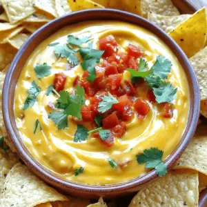 - 2 cups shredded sharp cheddar cheese - 1 cup cream cheese, softened at room temperature - 1 cup heavy cream - 1 cup roasted hatch chiles, chopped (either fresh or canned for convenience) - 1/2 cup diced tomatoes (fresh or canned) - 1/4 cup onion, finely chopped - 2 cloves garlic, minced - 1 teaspoon ground cumin - 1/2 teaspoon smoked paprika - Salt and pepper to taste - Fresh cilantro, chopped (for garnish) When making Hatch Chile Queso, the ingredients make all the magic happen. The sharp cheddar cheese gives it a rich, bold flavor. Cream cheese adds creaminess, while heavy cream makes it smooth and dreamy. Don’t forget the roasted hatch chiles! They bring a mild heat that perfectly balances the cheese. Fresh or canned tomatoes add a nice touch of acidity. Onions and garlic build the base flavor that makes this dip so special. To finish, use spices like ground cumin and smoked paprika. They add warmth and depth. A sprinkle of salt and pepper boosts all the flavors. Fresh cilantro on top adds a pop of color and freshness. For the full recipe, check out the steps to create this creamy dip! To start, you need to sauté the onions and garlic. In a medium saucepan over medium heat, add the finely chopped onion and minced garlic. Sauté for about 3-4 minutes. Stir occasionally until the onions are soft and fragrant. Next, add the diced tomatoes and roasted hatch chiles. Mix them well with the onion and garlic. Let this cook for another 2-3 minutes. This step builds a strong flavor base for your dip. Now it's time to incorporate the cream cheese and heavy cream. Lower the heat to a gentle simmer. Add the softened cream cheese to the mixture. Stir constantly until it melts and mixes well. Gradually pour in the heavy cream while stirring. This will create a smooth and creamy sauce. Then, fold in the shredded cheddar cheese. Add the ground cumin and smoked paprika. Season with salt and pepper to taste. Keep stirring until the cheese fully melts and the queso is creamy and rich. Once your queso is ready, adjust the seasoning if needed. Taste it and add more salt or spices based on your preference. For serving, transfer the queso to a stylish bowl. Garnish it with fresh chopped cilantro. Serve it with crunchy tortilla chips. You can also add sliced jalapeños or extra cheese on top for a fun twist. Enjoy this delightful dip with your friends and family! For the full recipe, check out the detailed instructions above. To ensure a smooth queso, follow a few key steps. First, always use cream cheese at room temperature. This helps it melt evenly. Next, when you add the heavy cream, stir constantly. This keeps the mixture velvety. If you want to avoid lumps in the cheese, add it slowly. Let each addition melt before adding more. This makes for a creamy dip, free of clumps. To add a kick, consider using extra seasonings. You can mix in some cayenne pepper or chili powder. This will elevate the flavor profile. Pair your queso with garnishes like fresh cilantro or sliced jalapeños. These add color and can enhance the taste. A squeeze of lime juice also brightens the dish, giving it a fresh vibe. For a great serving idea, use a warm bowl for your queso. Place it in the center of a platter. Surround it with crunchy tortilla chips for easy dipping. Creative garnishing options include a sprinkle of extra cheddar on top. You could also add diced tomatoes or avocado. These make your dish pop and look inviting. {{image_4}} You can switch up the cheese in Hatch Chile Queso. Try Monterey Jack for a milder taste. Pepper Jack adds heat and flavor. You can also use a mix of cheeses. Just keep in mind how each type melts. If you want to change the peppers, try poblano or Anaheim. They offer a different taste and heat level. You can even use canned green chiles for ease. These swaps keep the dish exciting and tasty. To make this dip dairy-free, use cashew cream. Blend soaked cashews with water for a creamy base. Nutritional yeast adds a cheesy flavor without dairy. Coconut cream also works well for a rich texture. For a vegan version, skip the cream cheese and use vegan cheese instead. There are many great options available now. Ensure you check the labels for dairy content. This way, everyone can enjoy your Hatch Chile Queso. Hatch Chile Queso pairs well with tacos or burritos. Its creamy texture balances spicy flavors nicely. Use it as a topping for your favorite Mexican dishes. You can also serve it as a nacho dip. Just pile crunchy tortilla chips high. Drizzle the queso on top or serve it on the side. This dip is great for parties or game days. You can find the Full Recipe to make this tasty dip in no time! To keep your Hatch Chile Queso fresh, store it in the fridge. Use an airtight container. This helps maintain its creamy texture. It will stay good for about four days. To freeze it, place the queso in a freezer-safe container. Leave some space at the top, as it will expand. You can freeze it for up to three months. When you are ready to eat, reheating is easy. I recommend using the stovetop for best results. Warm it over low heat, stirring often. This helps keep the texture smooth. You can also use a microwave. Heat in short bursts, stirring in between. This keeps it creamy and flavorful. How long can you keep Hatch Chile Queso? In the fridge, it lasts up to four days. If frozen, it should be good for three months. Check for signs of spoilage before eating. If it smells off or has a strange texture, it’s better to toss it. Always trust your senses. You want to enjoy that creamy goodness! Hatch chiles are a type of green chili pepper. They come from Hatch, New Mexico. Their flavor is rich and smoky, with a mild to medium heat. They have a unique taste that adds depth to any dish. You can find them at local markets during the harvest season. You can also find them canned or frozen at grocery stores year-round. Yes, you can make Hatch Chile Queso ahead of time. To prepare it in advance, follow the recipe but stop before serving. Let the queso cool completely, then store it in an airtight container in the fridge. It will last for about three days. When you are ready to serve, reheat it on the stove or in the microwave. Stir it well to keep it creamy and smooth. Hatch Chile Queso can be spicy, but it depends on the chiles you use. Some Hatch chiles are mild, while others pack more heat. If you want less spice, choose mild chiles or use fewer of them in your dip. You can also add more cream cheese or heavy cream to tone down the heat. Adjust the spice to fit your taste! Hatch Chile Queso is a creamy, flavorful dip packed with taste and texture. We covered essential ingredients like sharp cheddar, cream cheese, and roasted hatch chiles. The step-by-step guide helps you cook it perfectly. Remember the tips for smoothness and flavor boosts. With variations for diets and storage tips, this queso caters to all. Whether for a party or a cozy night, enjoy the warmth of homemade queso! Your taste buds will thank you. Dive in, create, and savor every creamy bite.