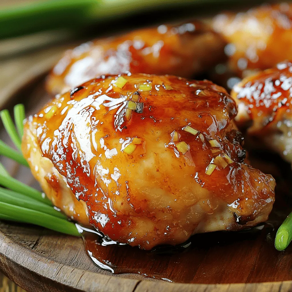 Gather these simple ingredients for your maple glazed chicken: - 4 boneless, skinless chicken breasts - 1/2 cup pure maple syrup - 2 tablespoons Dijon mustard - 2 tablespoons soy sauce (or tamari for a gluten-free option) - 2 cloves garlic, minced - 1 teaspoon fresh thyme, chopped (or 1/2 teaspoon dried thyme) - 1/2 teaspoon freshly cracked black pepper - Salt, to taste - 2 tablespoons olive oil - 1/4 cup green onions, finely chopped (for garnish) Each ingredient plays a key role. The maple syrup adds sweetness. The Dijon mustard gives a nice tang. Soy sauce brings umami flavor, while garlic adds depth. Fresh thyme lends a herby note, rounding out the dish. Make sure to use fresh ingredients for the best flavor. This recipe is a fun way to explore cooking with maple. It’s simple, yet it tastes gourmet. You will impress your family or friends with this dish. Check out the Full Recipe for step-by-step guidance. Enjoy the process, and happy cooking! Whisk together the following ingredients in a medium bowl: - 1/2 cup pure maple syrup - 2 tablespoons Dijon mustard - 2 tablespoons soy sauce - 2 cloves garlic, minced - 1 teaspoon fresh thyme, chopped - 1/2 teaspoon freshly cracked black pepper - Salt, to taste This mix creates a sweet and tangy glaze. It adds depth and flavor to the chicken. Take 4 boneless, skinless chicken breasts and coat them with half of the maple glaze. Place them in a large resealable bag or a shallow dish. Seal the bag or cover the dish and refrigerate. Let the chicken marinate for at least 30 minutes. If you have time, marinate for up to 4 hours. The longer it sits, the better the flavor. Preheat your grill or a large skillet over medium-high heat. If using a skillet, add 2 tablespoons of olive oil and let it heat. Remove the chicken from the bag or dish. Let excess glaze drip off. Discard the marinade. Place the chicken in the skillet or on the grill. Cook for about 6-7 minutes on one side. The chicken should be nicely browned. Flip the chicken over and brush the reserved glaze on the cooked side. Cook for another 6-7 minutes. Check that the internal temperature reaches 165°F (75°C). Once done, take the chicken off the heat. Let it rest for a few minutes before slicing. This helps keep the juices inside. For serving ideas, place the sliced chicken on a platter. Drizzle it with any remaining glaze and garnish with finely chopped green onions. This adds a fresh touch to your plate. For the full recipe, refer to the complete guide. To make your maple glazed chicken burst with flavor, marinate it for up to 4 hours. This step allows the chicken to soak in all the tasty ingredients. You can mix up the marinade and let the chicken sit while you prepare other parts of your meal. The longer it sits, the more intense the flavor becomes. For the best results, use a meat thermometer. It helps you know when the chicken is perfectly cooked. Aim for an internal temperature of 165°F (75°C). This will keep your chicken juicy and safe to eat. If you don’t have a thermometer, check that the juices run clear when you cut into it. Presentation matters! Serve the chicken on a wooden board lined with parchment paper. This gives a nice rustic touch. Drizzle any leftover glaze on top for extra flavor. Don’t forget to garnish with finely chopped green onions. You can also add a few sprigs of thyme for a pop of color. Pair the chicken with seasonal veggies or a fresh salad for a complete meal. Enjoy your beautiful dish! For the full recipe, check out the Maple Glazed Chicken Delight. {{image_4}} You can change the flavors of your maple glazed chicken easily. Here are some options: - Honey: Swap maple syrup for honey for a different sweetness. - Mustard: Use spicy brown mustard instead of Dijon for more heat. - Soy Sauce: Try coconut aminos for a soy-free option. - Herbs: Replace thyme with rosemary or oregano for a fresh twist. These swaps can give your dish a new flavor each time you cook it. You can cook maple glazed chicken in different ways. Try these methods: - Baking: Preheat the oven to 375°F (190°C). Place chicken in a baking dish and pour the glaze over it. Bake for about 25-30 minutes until it reaches 165°F (75°C). - Air Frying: Preheat your air fryer to 375°F (190°C). Place the chicken in the basket, brush with glaze, and cook for 12-15 minutes. This method gives a crispy outside. Each method will keep your chicken juicy and flavorful. Maple glazed chicken goes well with many sides. Here are some of my favorites: - Roasted Vegetables: Carrots, Brussels sprouts, or sweet potatoes work well. - Rice: Serve it with jasmine or brown rice to soak up the glaze. - Salad: A fresh green salad with a light vinaigrette adds crunch. - Mashed Potatoes: Creamy mashed potatoes balance the sweet glaze nicely. These sides will make your meal complete and delicious. For the full recipe, check [Full Recipe]. To keep your maple glazed chicken fresh, place leftovers in an airtight container. This helps keep the chicken juicy. Store it in the fridge for up to three days. Make sure to cool it down first before sealing. You can freeze maple glazed chicken for later meals. First, let it cool completely. Then, wrap it tightly in plastic wrap. Place it in a freezer-safe bag or container. It can last in the freezer for up to three months. When you are ready to eat, thaw it in the fridge overnight. To reheat, you can use a few methods. The oven is a great choice. Preheat it to 350°F (175°C). Place the chicken in a baking dish, cover it with foil, and heat for about 20 minutes. You can also use the microwave. Heat on medium power for 2-3 minutes, checking often. This helps keep the chicken moist. Enjoy your meal! To ensure the glaze sticks well, start by marinating the chicken. Use half of the glaze to coat the chicken fully. Let it sit in the fridge for at least 30 minutes. The longer it marinates, the better the flavor and adherence. When you cook the chicken, avoid moving it too much. This helps create a nice crust that keeps the glaze in place. Yes, you can easily make this recipe gluten-free. Instead of regular soy sauce, use tamari. This sauce tastes similar but has no gluten. It works perfectly in the glaze and keeps the dish delicious. Be sure to check other ingredients for gluten too. Maple glazed chicken pairs well with many sides. Try serving it with: - Steamed broccoli - Roasted sweet potatoes - Quinoa salad - Green beans These options balance the sweet and savory flavors of the chicken. They also add color to your plate. You can use different proteins with this glaze. Options include: - Pork chops - Salmon fillets - Tofu for a vegetarian choice These proteins soak up the maple flavor well. Each option offers a new twist on the dish. Feel free to experiment! For the full recipe, check out the earlier section. In this post, I showed you how to create a tasty maple glazed chicken. We covered the ingredients you need, step-by-step instructions, and even some helpful tips. Remember, marinating adds depth, and cooking techniques matter for flavor. Feel free to explore variations and adapt the recipe to your taste. With the right storage, you can enjoy leftovers too. This dish is easy, delicious, and sure to impress! Enjoy cooking and sharing this delightful recipe with others.