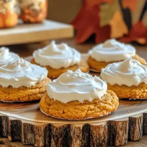 To make soft pumpkin cookies, you need: - 1 cup canned pumpkin puree - 1/2 cup unsalted butter, softened - 1 cup granulated sugar - 1/2 cup brown sugar, firmly packed - 1 large egg - 1 teaspoon vanilla extract - 2 cups all-purpose flour - 1 teaspoon baking soda - 1 teaspoon baking powder - 1 teaspoon ground cinnamon - 1/2 teaspoon ground nutmeg - 1/2 teaspoon salt - 1/4 teaspoon ground ginger These ingredients blend to give cookies their soft and moist texture. The pumpkin puree adds a lovely flavor and makes the cookies tender. For the cream cheese frosting, gather: - 8 oz cream cheese, softened - 1/2 cup unsalted butter, softened - 2 cups powdered sugar - 1 teaspoon vanilla extract This frosting is creamy and sweet, making it the perfect topping for your cookies. You can change some ingredients if needed: - Use coconut oil instead of butter for a dairy-free option. - Swap brown sugar with coconut sugar for a different flavor. - If you lack pumpkin puree, use mashed banana or applesauce. These substitutes can still give you great results while catering to different diets. For the full recipe, check the complete instructions. Start by preheating your oven to 350°F (175°C). This helps the cookies bake evenly. Line a baking sheet with parchment paper. This will keep the cookies from sticking. In a big bowl, beat the softened butter, granulated sugar, and brown sugar. Use an electric mixer at medium speed. Mix until the mixture is smooth and creamy. Next, add the canned pumpkin, egg, and vanilla extract. Mix until everything is blended well. In a separate bowl, whisk together the flour, baking soda, baking powder, cinnamon, nutmeg, salt, and ginger. This step ensures the spices and leavening agents are evenly spread throughout the cookies. Slowly add the dry mixture to the wet mixture. Use a spatula or wooden spoon. Mix gently until just combined. Be careful not to overmix. Overmixing can make the cookies tough. Scoop dollops of dough onto the prepared baking sheet. Leave about 2 inches of space between each scoop. Bake in the preheated oven for 12-15 minutes. The edges should be set, but the centers should stay soft. After baking, take the cookies out of the oven. Let them cool on the baking sheet for about 5 minutes. Then, move them to a wire rack to cool completely. This cooling step is key for the perfect texture. Enjoy the process and the delicious smell! For the complete recipe, check out the [Full Recipe]. To make soft pumpkin cookies, focus on mixing. Do not overmix your dough. Stir until just combined. This keeps your cookies tender and light. Make sure the butter is soft. Cold butter leads to tough cookies. Also, use the right amount of flour. Too much flour makes cookies dry. If your cookies spread too much, chill the dough for 30 minutes before baking. For the perfect cream cheese frosting, start with room temperature ingredients. If the frosting is too thick, add a splash of milk. If it’s too thin, add more powdered sugar. Beat the mixture until fluffy. This adds air and makes it light. Remember, a good frosting should spread easily but hold its shape. Serve your cookies on a colorful platter to catch the eye. Sprinkle cinnamon or nutmeg on top for flair. Add a few pumpkin seeds for a nice touch. You can also stack the cookies high for a fun look. Garnish with fresh mint leaves for a pop of color. These small touches make your cookies stand out. For the full recipe, check out the detailed instructions. {{image_4}} While cream cheese frosting is a classic choice, you can try other frostings too. A simple vanilla buttercream can add a sweet touch. You can also use chocolate ganache for a rich flavor. For a lighter option, consider whipped cream or a glaze made with powdered sugar and milk. Each option gives the cookies a new twist, keeping them fun and exciting. Want to make your cookies even better? Try adding mix-ins. Chopped nuts like pecans or walnuts add a nice crunch. You could also mix in chocolate chips for a sweet bite. Dried cranberries or raisins bring a fruity touch. Each addition enhances the taste and texture, creating a unique cookie every time. If you need gluten-free cookies, swap all-purpose flour for almond or oat flour. Check that your pumpkin puree is gluten-free too. For a dairy-free option, use coconut cream instead of cream cheese in the frosting. You can also use dairy-free butter for the cookies. These swaps ensure everyone can enjoy these tasty treats without worry. For the full details on making these cookies, check out the Full Recipe. To keep your soft pumpkin cookies fresh, store them in an airtight container. This method helps keep them moist. Place parchment paper between layers to prevent sticking. They can last for about five days at room temperature. If you want them to last longer, consider refrigerating them. Just ensure they are well-wrapped to avoid drying out. Freezing these cookies is easy and a great way to save them. First, let the cookies cool completely. Then, place them in a single layer on a baking sheet. Freeze until firm. Once frozen, transfer them to a freezer-safe bag or container. Label the bag with the date. They can last for up to three months in the freezer. When you're ready, just thaw them at room temperature. Reheating soft pumpkin cookies is simple. Preheat your oven to 350°F (175°C). Place the cookies on a baking sheet and heat for about 5-7 minutes. This warms them up nicely. If you prefer the microwave, heat them for about 10-15 seconds. Just be careful not to dry them out. Enjoy them warm with the cream cheese frosting for a delightful treat! Yes, you can use fresh pumpkin. To do this, roast the pumpkin first. Cut it in half, remove the seeds, and bake it at 400°F (200°C) for about 45 minutes. After it cools, scoop out the flesh and mash it. This gives a nice flavor to your cookies. Fresh pumpkin may need more water, so adjust your recipe if needed. To sweeten the cookies, add more sugar. Start with an extra 1/4 cup. For less sweetness, reduce the sugar by the same amount. You can also use different sweeteners. Brown sugar adds a deeper taste, while white sugar keeps it light. To soften cream cheese fast, cut it into small cubes. Place it in a bowl and microwave it in short bursts of 10 seconds. Check after each burst to avoid melting it. This helps it blend smoothly into the frosting. Look for the edges of the cookies to be set. The centers will look soft and slightly puffy. A toothpick inserted in the center should come out clean or with just a few crumbs. If they look too wet, bake them a few more minutes. Yes, you can make the dough ahead! Chill it in the fridge for up to 24 hours. This makes it easier to scoop and bake later. If you want to keep it longer, you can freeze the dough. Just wrap it well in plastic wrap and store it in a freezer bag. When ready to use, let it thaw in the fridge overnight. For the full recipe, check the details above. In this article, we explored the core elements of baking cookies. We covered key ingredients, from cookie dough to delicious cream cheese frosting. You learned step-by-step instructions to bake and cool your cookies perfectly. I shared tips for texture and presentation, along with fun variations for added flavor. Finally, we discussed storage methods to keep your treats fresh. Baking cookies can be fun and rewarding. Enjoy the process and share your tasty creations with others!