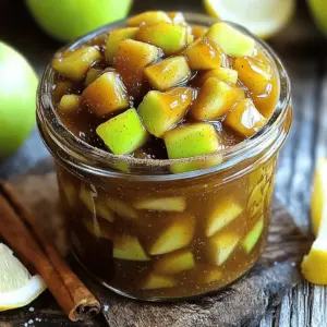 - 4 medium-sized apples, peeled and diced - 1 cup granulated sugar - 1/2 cup packed light brown sugar - 1/4 cup filtered water - 1 tablespoon fresh lemon juice - 1 teaspoon ground cinnamon - 1/4 teaspoon freshly grated nutmeg - 1/4 teaspoon fine sea salt - 1/2 teaspoon pure vanilla extract Choosing the right apples Select crisp apples like Granny Smith or Honeycrisp. They add a nice balance of sweet and tart flavors. Always go for firm apples to ensure good texture in your jam. Importance of fresh ingredients Fresh ingredients make a big difference in flavor. Use ripe apples and fresh spices. This ensures your jam bursts with flavor. Alternatives to granulated sugar If you want a healthier option, consider using maple syrup or honey. These can add unique flavors to your jam. Just remember, they may change the texture slightly. To make great caramel apple jam, start by dicing the apples. Cut them into small, uniform pieces. This helps them cook evenly. Use a sharp knife for clean cuts. A dull knife can be dangerous. Peeling apples can be tricky. A good peeler makes this task easier. You can also use a knife if needed. Just be careful not to take too much flesh off. Aim for thin peels. This way, you keep more apple flavor. Use a large, heavy-bottomed saucepan for cooking. This type of pan helps heat evenly. Avoid thin pans, as they can burn the jam. Set your stove to medium heat. Watch the mixture closely as it heats. Stir it gently to prevent sticking. You want it to bubble slowly. Once you see bubbles, lower the heat to low. Simmering time is key for good jam. Let it cook for about 30 minutes. This allows the apples to break down and thicken. Stir frequently to keep it from burning. To check the consistency, use a spoon. Dip it in the jam and let it cool. When it holds its shape, you know it’s ready. If it's too runny, simmer longer. The goal is a thick, spreadable jam. How to avoid burning the jam To keep your jam from burning, use a heavy-bottomed saucepan. This type of pan spreads heat evenly. Stir the mixture often while it cooks. This helps prevent the sugars from sticking and burning. If you notice the bottom starting to brown, reduce the heat. Slow cooking is key. It allows the flavors to blend without risk. Adjusting sweetness levels Taste your jam as it cooks. If you want it sweeter, add more brown sugar. If it feels too sweet, squeeze in more lemon juice. The lemon balances the sweetness perfectly. Remember, you can always add a little at a time. Making small adjustments gives you more control over the final taste. Best ways to enjoy your jam Spread this jam on warm toast or fresh biscuits. It adds a sweet touch to breakfast. You can also use it in yogurt or oatmeal. It makes a tasty topping for pancakes or waffles. Try drizzling it over ice cream for a special dessert! Pairing with cheeses and breads This jam pairs well with creamy cheeses like brie or goat cheese. Serve it on a cheese platter for your next gathering. It also goes great with crusty breads. Spread some on a fresh baguette for a simple snack. The mix of sweet and savory flavors is delightful! {{image_4}} You can add your personal touch to this jam. One easy way is to include spices or extracts. For a warm twist, try adding a pinch of ground ginger or a dash of allspice. Both spices pair well with apple and caramel flavors. You can also use extracts like almond or maple for a unique taste. Just a few drops can change the whole jam! Another fun idea is to mix in other fruits. Pears, for example, blend nicely with apples. You can use diced pears in equal parts to apples for a sweeter jam. Or, try adding a handful of berries for a burst of color and flavor. Each fruit brings its own charm, making your jam special. If you need to watch your sugar, making this jam low-sugar is easy. You can swap out granulated sugar for a sugar substitute, like erythritol or stevia. Use the same amount for a sweet taste with fewer calories. Keep in mind that the texture may change a bit, but it will still taste great. For those following a vegan diet, you can make simple substitutes. Use coconut sugar instead of brown sugar for a rich flavor. Instead of regular butter in your recipes, try coconut oil if you want a richer texture. This keeps your jam both tasty and plant-based. Explore these variations to find your perfect blend. You might discover a new favorite flavor! Check out the Full Recipe for more ideas. To keep your caramel apple jam fresh, you must jar it correctly. Start by cleaning your jars. Wash them in hot, soapy water and rinse well. Then, place them in a pot of boiling water for about 10 minutes to sterilize. This step helps kill germs. Next, fill the warm jars with jam. Leave about half an inch of space at the top. This space allows the jam to expand as it cools. After filling, wipe the rims of the jars with a clean cloth. This step ensures a good seal. Now, place the jar lids on top and screw them on tightly. This helps keep air out and preserves the jam. Caramel apple jam lasts for about two weeks in the fridge after opening. Make sure to keep it sealed tight. If you want to store it longer, canning is a great option. Properly sealed jars can last up to a year in a cool, dark place. For best results, always use clean utensils when scooping out the jam. This helps prevent spoilage. If you see mold or notice any strange smells, it’s best to toss it. Enjoy your delicious spread with peace of mind! How do I know when my jam is done? You can tell your jam is done when it thickens. It should coat the back of a spoon. Test it by placing a small amount on a cold plate. If it holds its shape, it’s ready. The cooking time is about 30 to 35 minutes. Keep stirring to avoid burning. Can I use frozen apples? Yes, you can use frozen apples. Just make sure to thaw them first. Drain any excess liquid before adding them to your pot. Frozen apples may change the texture a bit but will still taste great. Can I double this recipe? You can double the recipe easily. Just keep the same cooking time in mind. Use a larger pot to avoid spills. Stir more frequently to ensure even cooking. What to do if the jam doesn’t thicken? If your jam doesn’t thicken, simmer it longer. Keep stirring and check for bubbles. You can also add a bit more sugar or a tablespoon of pectin. This helps with thickening. Fixing overly sweet jam If your jam is too sweet, add some lemon juice. Start with a teaspoon and taste it. The acid will balance the sweetness. You can also mix in unsweetened applesauce to adjust the flavor. You learned how to make caramel apple jam with the right tools and ingredients. We covered key tips, like choosing fresh apples and the best cooking techniques. You can adjust sweetness or try different fruit flavors. Remember to store your jam properly for long-lasting taste. Enjoy it with your favorite bread or cheese. Now, you have all the tools to create your own delicious treat. Let your creativity shine in the kitchen!
