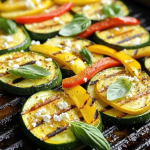 - Zucchini - Yellow Squash - Red Bell Pepper - Extra Virgin Olive Oil - Garlic Powder - Dried Italian Seasoning - Sea Salt and Black Pepper - Fresh Basil Leaves - Crumbled Feta Cheese Grilled zucchini and squash make a fresh, tasty dish. For this recipe, I use simple, seasonal ingredients. First, the main stars: zucchini and yellow squash. Zucchini is green, while yellow squash has a bright hue. Both have a mild taste that shines when grilled. They soak up flavors and become tender on the grill. Next, I add red bell pepper for a pop of color and sweetness. It adds a nice crunch, making each bite fun. Now, let’s talk seasonings. Extra virgin olive oil gives a smooth, rich base. I sprinkle garlic powder for a touch of warmth. Dried Italian seasoning brings a mix of herbs, perfect for summer grilling. Don’t forget the optional toppings! A sprinkle of sea salt and black pepper boosts flavors. Fresh basil leaves add a fragrant touch. If you want extra richness, crumbled feta cheese is a great choice. It melts slightly over the warm veggies, creating a creamy finish. You can find the full recipe for this delightful dish in the recipe section above. This medley of flavors will surely brighten your summer meals! To start, preheat your grill to medium-high. This step is key. A hot grill gives great marks and flavor. Next, clean the grill grate. Use a brush to remove any leftover bits. Cleaning helps the vegetables cook evenly and prevents sticking. Now, it’s time to mix your veggies. Take a big bowl and add the sliced zucchini, yellow squash, and red bell pepper strips. Their colors will look beautiful together. Then, drizzle the olive oil over the veggies. This oil helps to keep them moist while grilling. Now, add the garlic powder and dried Italian seasoning. Sprinkle in sea salt and black pepper too. Gently toss the vegetables with your hands. Make sure every piece is coated. This step is important because it boosts their flavor. Next, carefully place the seasoned vegetables on the grill. Lay them flat to get nice grill marks. Grill them for about 3-4 minutes on each side. Watch them closely, as they can burn quickly. You want them to be tender and have those lovely grill lines. Once cooked, take the veggies off the grill. Let them rest for a few minutes. This resting time helps to lock in their flavors. For the complete recipe, check out the Full Recipe. You will love this dish! To get those perfect grill marks, make sure your grill is hot. A medium-high heat helps get nice lines. Place the zucchini and squash at an angle on the grill. This technique gives you those perfect diamond shapes. Flip the vegetables after 3-4 minutes to cook the other side. To achieve even cooking, cut all vegetables to the same size. This helps them cook at the same rate. For zucchini and squash, 1/4-inch thick slices work best. To avoid sticking, coat your grill grates with oil before grilling. You can use a paper towel to apply the oil. This simple step makes a big difference. It keeps your veggies intact and looking great. Marinating your veggies adds extra flavor. You can use olive oil, vinegar, and herbs to create a simple marinade. Let them soak for 30 minutes before grilling. This helps the flavors soak in deeply. For great flavor pairings, try mixing in garlic or lemon zest. Fresh herbs like thyme or rosemary also work well. They add a nice touch to your dish. If you want a kick, add a pinch of red pepper flakes. Grilled zucchini and squash pair well with many proteins. Try serving them with grilled chicken or fish. They also taste great on a bed of quinoa. This makes a colorful and healthy meal. For a creative serving idea, stack the grilled veggies on a skewer. You can alternate them with cherry tomatoes for extra color. Another fun option is to serve them on a pizza. Just layer them on top with cheese. Check out the Full Recipe for detailed steps and more ideas. {{image_4}} You can easily make grilled zucchini and squash vegan. Just skip the feta cheese. This keeps the dish light and fresh. If you want extra flavor, try adding nutritional yeast. It gives a cheesy taste without dairy. For more veggies, add eggplant or mushrooms. These choices add texture and flavor. You can also mix in cherry tomatoes for a burst of sweetness. This makes the dish colorful and appealing. All the ingredients in this recipe are gluten-free. Just double-check any store-bought seasonings you use. Some may have hidden gluten. Use fresh herbs instead for added flavor. For seasoning, try smoked paprika or cumin. These spices add depth and warmth to your dish. You can also use lemon zest for a bright, fresh twist. Herbs can change the taste of your grilled veggies. Try basil, thyme, or oregano. Each adds a unique flavor that complements zucchini and squash. If you like heat, sprinkle in some crushed red pepper. It adds a nice kick without overpowering the dish. For a smoky flavor, use chipotle powder. It brings a whole new level of taste. For the full recipe, check out the Grilled Zucchini & Squash Medley. Enjoy exploring these variations! To keep your grilled zucchini and squash fresh, store leftovers in an airtight container. Place them in the fridge within two hours of cooking. They will stay good for about three days. Always cool down the vegetables before sealing them. This helps avoid condensation and keeps them crispy. Freezing grilled vegetables is a great way to save them for later. To freeze, let the grilled zucchini and squash cool completely. Then, spread them in a single layer on a baking sheet. Freeze them for one to two hours. Once frozen, transfer the veggies to a freezer bag. Press out extra air to prevent freezer burn. They can last up to three months. When you’re ready to use them, thaw them in the fridge overnight for best results. Reheating grilled zucchini and squash can be easy. The best methods are using a skillet or the oven. For the skillet, heat a little olive oil over medium heat. Add the veggies and heat for 3-5 minutes. Stir gently to keep them from sticking. If you prefer the oven, preheat it to 350°F. Spread the vegetables on a baking sheet and heat for about 10 minutes. This helps keep their texture and flavor. Enjoy your leftovers as part of a new meal! You can find the Full Recipe for grilled zucchini and squash earlier in this article. To boost flavor in grilled zucchini and squash, use marinades. A simple mix of olive oil, lemon juice, and herbs works wonders. You can also try balsamic vinegar for a sweet tang. Fresh ingredients are key. Choose bright, firm zucchinis and squashes for the best taste. Fresh herbs like basil or thyme can add a nice pop. Remember, fresh veggies are always more flavorful. Yes, you can grill many other vegetables! Bell peppers, eggplants, and mushrooms pair well with zucchini and squash. They all have similar cooking times. Grilling these veggies takes about 3-5 minutes per side. Just make sure they are cut to a similar thickness for even cooking. Grilled zucchini and squash make a great side. They pair well with grilled chicken or fish. You can also serve them over quinoa or couscous for a filling meal. For side dishes, try a fresh salad or roasted potatoes. These options will complement the flavors of the grilled veggies perfectly. For the full recipe, check out the details provided earlier. Grilling vegetables like zucchini, yellow squash, and red bell pepper is simple and rewarding. Use extra virgin olive oil and seasonings to bring out their natural flavors. You can try various toppings and season them to your liking. Remember to preheat the grill and keep an eye on cooking times. These tricks help achieve perfect grill marks and enhance flavors. Store leftovers properly for later enjoyment, and feel free to experiment with other veggies. Embrace the art of grilling, and you'll enjoy delicious meals each time. Enjoy your culinary adventures with these grilled vegetables!