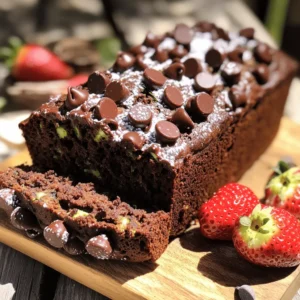 - 1 ½ cups grated zucchini (approx. 1 medium zucchini, packed) - 1 cup all-purpose flour - 1 cup whole wheat flour - ½ cup unsweetened cocoa powder - 1 teaspoon baking soda - ½ teaspoon baking powder - ½ teaspoon salt - 1 teaspoon ground cinnamon - ⅓ cup vegetable oil (or melted coconut oil) - ¾ cup packed brown sugar - ½ cup granulated sugar - 2 large eggs - 1 teaspoon pure vanilla extract - 1 cup semi-sweet chocolate chips (plus extra for garnish) The stars of this recipe are zucchini and chocolate. Zucchini adds moisture and softness. It also sneaks in some veggies. The cocoa powder brings rich chocolate flavor. I use both all-purpose and whole wheat flour for balance. Whole wheat gives a nutty taste and more fiber. The sugars in the recipe create sweetness and a lovely texture. Brown sugar adds depth and moisture, while granulated sugar adds lightness. Eggs bind everything together, giving structure. The baking soda and baking powder help the bread rise, creating a soft crumb. If you need a gluten-free option, swap the flours for a gluten-free blend. For a dairy-free version, use coconut oil instead of vegetable oil. You can also replace eggs with flax eggs. Mix one tablespoon of ground flaxseed with three tablespoons of water. Let it sit until it thickens. This works well in baking. Always check your chocolate chips. Some brands are dairy-free. You can also use dark chocolate for a richer flavor. If you want less sugar, reduce the granulated sugar by a bit. Adjusting ingredients keeps this recipe delicious while meeting your needs. For the full recipe, check my detailed guide. Start by preheating your oven to 350°F (175°C). This step ensures even cooking. Grease a 9x5-inch loaf pan with cooking spray. You can also line it with parchment paper for easy removal later. Next, take your grated zucchini and mix it with a pinch of salt in a medium bowl. Let it sit for about 10 minutes. This helps draw out extra moisture. After resting, squeeze the zucchini in a clean kitchen towel to remove more moisture. This keeps your bread from becoming too soggy. In a large bowl, combine the all-purpose flour, whole wheat flour, cocoa powder, baking soda, baking powder, salt, and ground cinnamon. Whisk them together until they are mixed well. In a separate bowl, whisk the vegetable oil, brown sugar, granulated sugar, eggs, and vanilla extract. Make sure this mixture is smooth and even. Pour the wet ingredients into the bowl with dry ingredients. Stir gently until just combined. Be careful not to overmix. This can change the texture of your bread. Now, fold in the grated zucchini and chocolate chips, ensuring they are spread evenly in the batter. Transfer the batter into your prepared loaf pan. Use a spatula to smooth the top. Add a few more chocolate chips on top for extra sweetness. Place the pan in the preheated oven and bake for 50 to 60 minutes. Check for doneness by inserting a toothpick into the center. It should come out clean with a few moist crumbs. Once baked, allow the bread to cool in the pan for about 10 minutes. Then, move it to a wire rack to cool completely. You can find the Full Recipe for more details on this delicious treat. To make the best double chocolate chip zucchini bread, start with fresh zucchini. Grate it well and remove extra moisture. This step keeps your bread soft. Don't skip the resting time after salting the zucchini. It helps draw out moisture. Use a mix of all-purpose and whole wheat flour for depth. The cocoa powder adds rich flavor, so be generous. If your bread is too dry, you may have overbaked it. A toothpick should come out with a few moist crumbs. If your bread sinks in the middle, you might have added too much liquid or not mixed enough. Always fold ingredients gently to keep air in the batter. Want more flavor? Add a teaspoon of espresso powder for a deeper chocolate taste. You can also mix in nuts or coconut for added crunch. If you love spices, try adding a pinch of nutmeg or ginger. For a richer texture, swap half the oil for applesauce. This change keeps your bread moist and lowers fat. For the full recipe, visit [Full Recipe]. {{image_4}} You can change the flavor of your Double Chocolate Chip Zucchini Bread by adding spices. Try a pinch of nutmeg for warmth. A splash of espresso powder can boost the chocolate flavor too. You might want to swap in some orange zest for a citrus twist. This small change can brighten the bread and add freshness. If you want to make this recipe gluten-free, a few swaps can help. Use a gluten-free flour blend in place of all-purpose flour. Make sure the blend contains xanthan gum to help with texture. Almond flour also works well, but you may need to adjust the liquid in the recipe. Get creative with mix-ins! Chopped nuts, like walnuts or pecans, add crunch. Dried fruits, such as cranberries or cherries, can give a sweet burst. You could also use white chocolate chips for a different sweet note. For toppings, consider drizzling melted chocolate over the cooled bread or adding a sprinkle of sea salt. These options make each slice even more special. For the full recipe, check out the detailed instructions. To keep your double chocolate chip zucchini bread fresh, wrap it tightly. Use plastic wrap or aluminum foil for best results. Store it at room temperature for up to three days. If you want it to last longer, put it in the fridge. It can stay fresh there for about a week. Just remember to let it cool completely before wrapping. Freezing is a great way to save extra slices. Wrap the bread in plastic wrap, then place it in a freezer-safe bag. Be sure to remove as much air as you can. You can freeze it for up to three months. When you’re ready to enjoy it, simply take it out and let it thaw at room temperature. To reheat your zucchini bread, preheat your oven to 350°F (175°C). Unwrap the bread and place it in the oven for about 10-15 minutes. This warms it up nicely while keeping it soft. You can also microwave a slice for about 15-20 seconds, but be careful not to overheat it. Enjoy your warm, chocolatey treat! For the full recipe, check out the delicious details above. Yes, you can use different flours! If you want a gluten-free option, try using almond or coconut flour. Both work well but may change the texture. If you want a lighter bread, substitute all-purpose flour with cake flour. Just remember, the bread may bake differently with these options. To check if your bread is done, insert a toothpick into the center. If it comes out clean or with a few moist crumbs, your bread is ready. Keep an eye on the clock, too! Bake for 50 to 60 minutes at 350°F (175°C). If the top looks dark but the toothpick is not clean, cover it with foil and bake a bit longer. For a vegan version, you can use several egg substitutes. One common choice is 1/4 cup of unsweetened applesauce per egg. Another option is 1 tablespoon of ground flaxseed mixed with 2.5 tablespoons of water. Let it sit for a few minutes until it thickens. These substitutes help bind the ingredients and keep the bread moist, just like eggs do. In this post, we explored the key ingredients, step-by-step instructions, and helpful tips for perfect zucchini bread. I shared ways to enhance flavor and texture while tackling common issues. We also discussed variations, storage tips, and answered common questions about substitutions. Now, you have all the tools to create delicious zucchini bread. Enjoy baking, and don't hesitate to get creative with your ingredients!