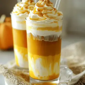 - 1 cup cold brew coffee - 1 cup heavy cream - 1 teaspoon pumpkin puree - 2 tablespoons powdered sugar - 1/2 teaspoon vanilla extract - 1/2 teaspoon pumpkin pie spice - Ice cubes - Extra pumpkin pie spice for garnish - Cinnamon stick for presentation The ingredients for this drink make it special. Each one adds a unique flavor. Cold brew coffee gives a smooth base. Heavy cream creates a rich and creamy topping. Pumpkin puree brings a warm, autumn taste. I love using powdered sugar because it melts easily. The vanilla extract adds sweetness and depth. Pumpkin pie spice ties everything together with cozy warmth. Ice cubes keep the drink cool and refreshing. For extra flair, you can add a sprinkle of pumpkin pie spice on top. A cinnamon stick makes a lovely garnish too. It adds a nice touch to your drink’s look. This recipe is simple to follow. You can find the full recipe in the previous section. Enjoy making this drink! - Brew a strong batch of cold brew coffee. I suggest using coarsely ground coffee for the best flavor. - Chill the coffee in the refrigerator. This step is key for a refreshing drink. - Combine heavy cream, pumpkin puree, powdered sugar, vanilla extract, and pumpkin pie spice in a mixing bowl. - Whip until soft peaks form. Be gentle; you want it airy and fluffy, not too stiff. - Fill a glass with ice cubes. This keeps your drink cold and refreshing. - Pour chilled coffee over the ice. Watch the beautiful layers form. - Spoon pumpkin cream on top. It should sit nicely on the coffee for that perfect look. For the full recipe, you can refer back to the top section to ensure you have all the ingredients and steps to make this delightful drink. Enjoy your homemade Pumpkin Cream Cold Brew! To avoid over-whipping the cream, stop when soft peaks form. If you whip too long, it can turn into butter. You want it to be light and airy. Achieving the right fluffiness is key to a great drink. Use a hand mixer or whisk, but be gentle. This will give you the perfect pumpkin cream. Adjust sweetness levels based on your taste. Start with two tablespoons of powdered sugar. If you like it sweeter, add more. You can also experiment with different spices. Try adding nutmeg or cinnamon for a twist. Each spice adds a unique flavor that makes this drink special. For the best glassware, use a tall, clear glass. This shows off the layers of coffee and cream. A clear straw also helps to see the drink better. For decorative garnishes, sprinkle extra pumpkin pie spice on top. You can also add a cinnamon stick as a stirrer. This gives your drink a nice touch and looks great! {{image_4}} You can swap regular cream for almond or oat milk. This makes the drink lighter and dairy-free. To make the pumpkin cream, use coconut cream instead of heavy cream. This keeps the rich flavor while being vegan. Both options add a new taste to the drink. Want to mix it up? You can add chocolate syrup or caramel to your drink. This gives it a sweet twist that many love. You can also infuse extra spices like nutmeg or ginger for a unique flavor. A little cinnamon can create a warm, inviting taste that feels like fall. If you want to serve friends, you can easily scale the recipe. Just double or triple the ingredients for more servings. For larger batches, adjust the ratios of cream and coffee. This way, everyone can enjoy a cup of this delightful drink. For the full recipe, check out the [Full Recipe]. Keep leftover pumpkin cream in the fridge. Use an airtight container to seal it well. This helps prevent it from absorbing other odors. The cream stays fresh for up to three days. If it starts to separate, just give it a quick whisk. Store leftover cold brew in a sealed pitcher. This keeps it fresh for about one week. If you want to save it longer, you can freeze it in ice cube trays. This way, you can add coffee cubes to future drinks without watering them down. To make cold brew, start with coarsely ground coffee. Use a ratio of 1 cup of coffee to 4 cups of cold water. Combine them in a large jar, then stir well. Let it steep for 12 to 24 hours in the fridge. After steeping, strain the mix through a coffee filter or a fine sieve. This gives you a strong, smooth coffee. Store it in the fridge for up to two weeks. You can use store-bought pumpkin spice cream. However, homemade cream offers fresh flavor and control over sweetness. Store-bought may have extra ingredients you might not want. Making it yourself allows you to adjust the spice mix and sweetness to your taste. Plus, it adds a personal touch to your drink. To adapt this recipe for a vegan diet, use plant-based cream. Almond or coconut cream works well. Replace heavy cream with a vegan alternative like oat milk or cashew cream. Use maple syrup instead of powdered sugar for sweetness. This way, you can enjoy the flavors without dairy. Serve this drink in a tall glass to show off the layers. Fill the glass with ice cubes first. Pour the cold brew carefully over the ice. Spoon the pumpkin cream on top gently. Finish with a sprinkle of extra pumpkin pie spice. For a fun touch, add a cinnamon stick as a stirrer. This enhances the experience and looks great in photos. You learned how to create a delicious copycat Pumpkin Cream Cold Brew. We covered key ingredients, step-by-step instructions, and tips for the best results. Don't forget the optional garnishes to make your drink shine. Experiment with flavors and adjust the recipe to fit your taste. Remember to store leftovers properly for later enjoyment. This drink can be a fun way to enjoy fall flavors any time. Happy brewing!