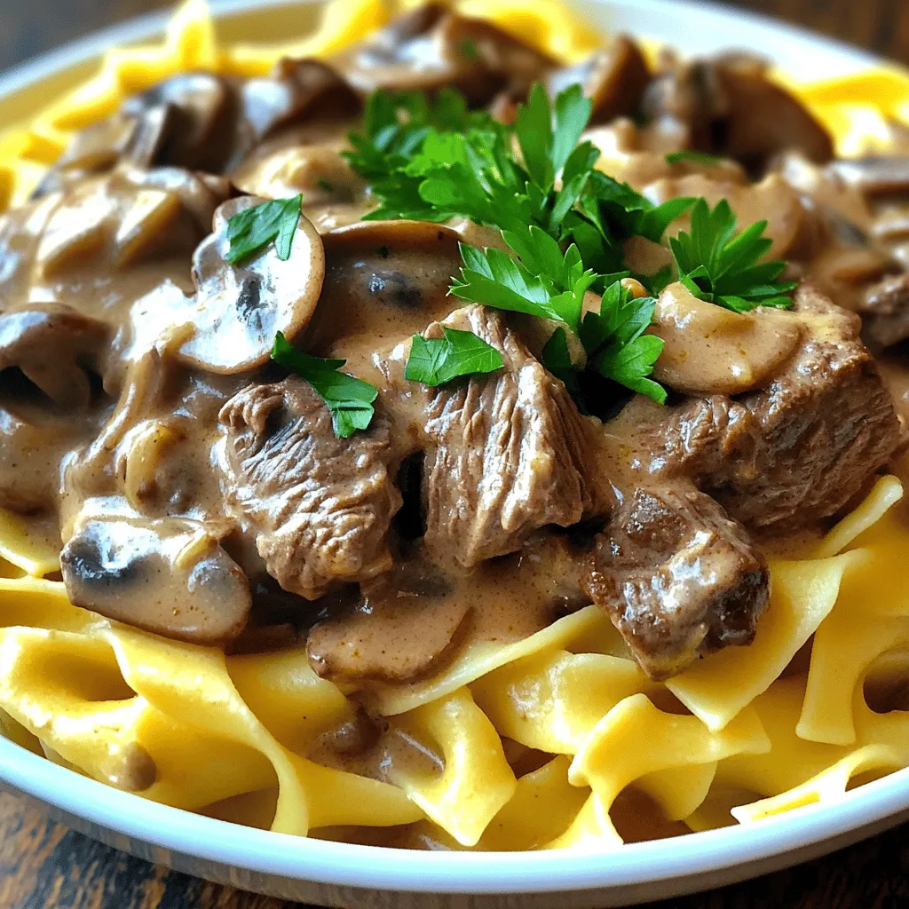 Savory Slow Cooker Beef Stroganoff Recipe Delight