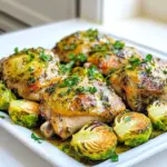 For this dish, you will need: - 4 boneless, skinless chicken thighs - 4 cloves garlic, minced - 2 tablespoons fresh rosemary, chopped - 2 tablespoons fresh thyme, chopped - 1 lemon, juiced and zested - 3 tablespoons olive oil - Salt and pepper to taste - 1 teaspoon paprika These chicken thighs are juicy and full of flavor. The garlic adds zest, while rosemary and thyme give it a fresh touch. Lemon juice brightens the dish, making it taste alive. You will also need: - 1 lb Brussels sprouts, halved - Olive oil - Salt and pepper to taste Brussels sprouts have a unique taste that pairs well with chicken. When roasted, they become tender and have a slight sweetness. The olive oil helps them crisp up nicely. To create a flavorful marinade, mix these ingredients: - Minced garlic - Chopped rosemary - Chopped thyme - Lemon juice - Lemon zest - Olive oil - Paprika - Salt and pepper This marinade is the key to tasty chicken. It infuses every bite with rich, herbaceous flavor. Plus, the acid from lemon juice helps tenderize the chicken. This blend makes every part of the meal shine. First, set your oven to 400°F (200°C). This high heat helps the chicken and Brussels sprouts cook well. While the oven heats, grab your chicken thighs. They should be boneless and skinless for the best results. In a big bowl, mix together 4 cloves of minced garlic, 2 tablespoons each of chopped rosemary and thyme, juice and zest from 1 lemon, 3 tablespoons of olive oil, 1 teaspoon of paprika, and salt and pepper. This mix is your marinade. Add the chicken thighs to the marinade and coat them completely. Let them sit for at least 15 minutes. If you have more time, marinate them in the fridge for a few hours. While the chicken marinates, take 1 pound of Brussels sprouts and cut them in half. In another bowl, drizzle them with olive oil and season with salt and pepper. Toss the sprouts well so they get coated. This step adds flavor and helps them roast nicely. Once the chicken has marinated, take a large sheet pan. Place the chicken thighs on the pan, spaced out well. Next, add the seasoned Brussels sprouts around the chicken. Pour any leftover marinade over the sprouts for more taste. Put the sheet pan in your preheated oven. Roast for 25 to 30 minutes. The chicken should reach an internal temperature of 165°F (75°C). The Brussels sprouts will be tender and caramelized. When done, take them out and let them rest for a few minutes. Before serving, sprinkle with fresh parsley for a pop of color and flavor. Enjoy your meal! To get the best taste, marinate the chicken. I use garlic, herbs, and lemon juice. This combo adds a nice kick. Let the chicken sit in the marinade for at least 15 minutes. For deeper flavor, marinate for a few hours or overnight. The longer, the better! This helps the chicken soak up all the tasty juices. If you use chicken breasts instead of thighs, adjust your cooking time. Breasts cook faster due to less fat. They may need about 20 to 25 minutes. Always check for doneness. The chicken should reach 165°F (75°C). A meat thermometer ensures you don’t overcook. For great Brussels sprouts, cut them in half. This helps them cook evenly. Toss them with olive oil, salt, and pepper. Spread them out on the pan. Crowding can make them soggy. Aim for a single layer. Roast until they turn golden brown and crisp. This brings out their natural sweetness! {{image_2}} You can swap chicken thighs for chicken breasts. Breasts cook faster, so check them early. Bone-in chicken legs work well too. They stay juicy and add rich flavor. Just remember to adjust the cooking time. If using other meats, consider their cooking times. Brussels sprouts are great, but you can try other veggies. Carrots add sweetness and color. Broccoli provides a nice crunch. Cauliflower can soak up flavors well. Bell peppers bring a pop of freshness. Just cut them into even pieces to ensure they cook evenly. Herbs and spices can change this dish a lot. Instead of rosemary and thyme, use oregano or basil for a twist. A sprinkle of cumin adds warmth and depth. If you like heat, try chili flakes or cayenne pepper. Experimenting helps you find your perfect flavor! After your meal, let the chicken and Brussels sprouts cool down. This step prevents condensation in your storage container. Once cool, place them in an airtight container. You can store them in the fridge for up to three days. This keeps your meal fresh and safe to eat. Remember to label the container with the date. This way, you will know how long it has been stored. When you are ready to enjoy leftovers, you can reheat them easily. Preheat your oven to 350°F (175°C). Place the chicken and Brussels sprouts on a baking sheet. Cover them with foil to keep moisture in. Heat for about 15-20 minutes, or until warmed through. You can also use a microwave if you're in a hurry. Just heat in short bursts, stirring in between to ensure even heating. If you want to save leftovers for later, freezing is a good option. First, let the chicken and Brussels sprouts cool completely. Then, divide them into small portions. Place each portion in a freezer-safe bag or container. Make sure to remove as much air as possible before sealing. Label each bag with the date. You can freeze them for up to three months. When you are ready to eat, thaw in the fridge overnight before reheating. You can check if the chicken is done by using a meat thermometer. Insert it into the thickest part of the thigh. The safe internal temperature for chicken is 165°F (75°C). If you don't have a thermometer, cut into the chicken. The meat should be white, not pink. Yes, you can use frozen Brussels sprouts. However, they may release extra moisture when cooked. This can make them less crispy. If you want a better texture, thaw and pat them dry before using. This dish pairs well with many sides. You could serve it with rice, quinoa, or mashed potatoes. A fresh salad or crusty bread also makes a great addition. Choose sides that you enjoy to complete your meal. Absolutely! This recipe is perfect for meal prep. You can cook a batch and store it in the fridge. It lasts for about 3 to 4 days. Just reheat portions as needed for a quick and healthy meal. Garlic Herb Chicken with Brussels sprouts is simple and tasty. We covered key ingredients, like chicken and veggies, and how to roast them right. I shared tips for marinating for more flavor and cooking different chicken cuts. You also learned about variations to keep meals fresh and exciting, plus storage tips for leftovers. Enjoy cooking this dish and feel proud of your meal. Follow these steps and tips for success. Happy cooking!
