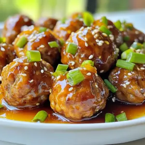- 1 pound ground beef or turkey - 1/2 cup breadcrumbs - 1/4 cup grated Parmesan cheese - 1 large egg - 2 cloves garlic, minced - 1 teaspoon onion powder - 1 teaspoon Italian seasoning - Salt and pepper to taste - 1/4 cup honey - 1/4 cup soy sauce (low sodium) - 1 tablespoon apple cider vinegar These ingredients come together to create a tasty dish. The ground meat gives the meatballs their base, while breadcrumbs help them stay together. Parmesan adds a nice flavor. The egg binds everything well. Garlic and spices bring in great taste. - 1 teaspoon cornstarch (for thickening sauce) - 1 tablespoon sesame seeds (for garnish) - Sliced green onions (for garnish) Cornstarch helps thicken the sauce for a rich texture. Sesame seeds and green onions make the dish look nice. They also add extra flavor. You can choose to use them or leave them out based on your taste. {{ingredient_image_1}} - Preheat the oven to 400°F (200°C). - Prepare the baking sheet with parchment paper. Start by preheating your oven. This step gets it nice and hot for the meatballs. Next, line your baking sheet with parchment paper. This helps to keep the meatballs from sticking. - Combine ground meat, breadcrumbs, cheese, egg, and spices. In a large bowl, mix the ground beef or turkey with breadcrumbs. Add grated Parmesan cheese, the egg, and minced garlic. Sprinkle in onion powder, Italian seasoning, salt, and pepper. Stir until everything is blended well. - Form the mixture into meatballs. - Bake for 15-20 minutes until cooked through. Now, take small portions of the mixture and shape them into balls, about 1 inch wide. Place them on the baking sheet. Bake the meatballs for 15 to 20 minutes. They should be browned and cooked through, reaching an internal temperature of 160°F (70°C). This gives you tender and flavorful meatballs every time. To make sure your meatballs hold together, you need to bind the ingredients well. Use 1/2 cup breadcrumbs and 1 large egg to help with this. The egg acts like glue. Mix everything until combined, but don’t overdo it. For the right meatball size, aim for 1 inch in diameter. This size cooks evenly and stays juicy. If you want a larger meatball, adjust the cooking time. To make the sauce thick, whisk the honey, soy sauce, and apple cider vinegar in a saucepan. Add 1 teaspoon cornstarch if you like it thicker. Heat it on medium and stir until it simmers. This should take about 3-5 minutes. If your sauce is too sweet, add a dash of soy sauce. For more sweetness, just add a bit more honey. Always taste as you go to find the perfect balance. Pro Tips Use Fresh Ingredients: Fresh garlic and high-quality ground meat can significantly enhance the flavor of your meatballs. Always opt for fresh over pre-packaged when possible. Adjust the Sweetness: If you prefer a less sweet sauce, reduce the amount of honey or add more soy sauce to balance the flavors according to your taste. Keep Meatballs Uniform: Make sure your meatballs are the same size for even cooking. Using a cookie scoop can help achieve uniformity. Serve with a Side: These meatballs pair beautifully with rice or noodles. Consider serving them over steamed jasmine rice or alongside stir-fried vegetables for a complete meal. {{image_2}} You can use different types of meat for your meatballs. Ground chicken or pork works great. They both bring a lighter flavor. If you prefer, you can also try plant-based meat. This option is perfect for vegetarians. It gives you the same texture and taste, minus the meat. Adding spices or herbs can boost the flavor of your meatballs. Try mixing in some smoked paprika or fresh parsley. These will add depth and freshness. You can also sneak in some veggies. Finely chopped carrots or zucchini make a great addition. They add moisture and nutrients. Another fun idea is to incorporate cheese. A bit of mozzarella or feta inside the meatballs adds a nice surprise. It melts as they cook, making each bite creamy and tasty. These small changes can turn a simple meal into something special. To keep your honey garlic glazed meatballs fresh, first let them cool. Place the meatballs and sauce in an airtight container. Refrigerate them for up to three days. If you have sauce left over, store it separately. This prevents the meatballs from getting soggy. When you’re ready to eat, just reheat them on the stove or in the microwave. If you want to save some for later, freezing is a great option. Place the cooled meatballs in a single layer on a baking sheet. Freeze them for about an hour. Once frozen, transfer them to a freezer-safe bag. This way, they won’t stick together. You can store them for up to three months. To reheat, thaw the meatballs in the fridge overnight. Then, warm them in a skillet over medium heat. Adding a splash of water or broth keeps them moist. You can also microwave them in short bursts. This helps keep the texture just right. Enjoy your delicious meatballs anytime! You can pair these meatballs with many sides. Here are my favorites: - Rice: Serve over white or brown rice for a filling meal. - Noodles: Try them with lo mein or rice noodles. - Vegetables: Steamed broccoli or green beans add color and crunch. - Salad: A fresh salad balances the sweet and savory flavors. - Bread: Garlic bread or dinner rolls soak up the extra sauce. Yes, you can make these meatballs ahead of time. Here are some easy tips: - Prepare and Cook: Make and bake the meatballs. Let them cool completely. - Storage: Place them in an airtight container. They can last about 3 days in the fridge. - Freezing: Freeze cooked meatballs in a single layer on a baking sheet. Once frozen, transfer to a freezer bag. They last up to three months. - Reheating: To reheat, bake at 350°F until warm or use the microwave. If you want a thicker sauce, here’s how: - Cornstarch: Mix 1 teaspoon of cornstarch with a bit of water. Stir it into the sauce while it simmers. - Simmer Longer: Cook the sauce for an extra few minutes to reduce it naturally. - Add Honey: A little extra honey can also help thicken and sweeten the sauce. In this blog post, we've explored the delicious recipe for honey garlic glazed meatballs. We covered key ingredients, including ground beef, breadcrumbs, and flavorful sauces. You learned the step-by-step process for mixing, shaping, and baking the meatballs. We shared tips on perfecting their texture and provided options for flavor variations. Lastly, we discussed how to store and reheat leftovers effectively. Enjoy experimenting with this recipe to suit your tastes. Every bite promises to be tasty and satisfying.